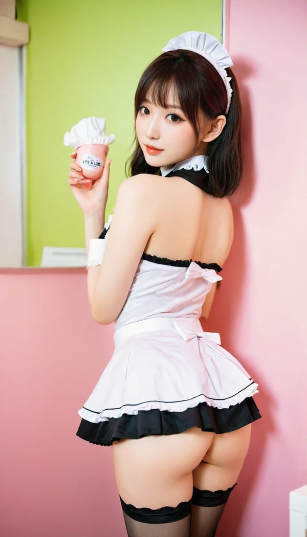 Tags: 21872187, SDXL
{"3": {"inputs": {"seed": 589431547273793, "steps": 64, "cfg": 7.38, "sampler_name": "dpmpp_2m", "scheduler": "karras", "denoise": 1.0, "model": ["27", 0], "positive": ["6", 0], "negative": ["7", 0], "latent_image": ["5", 0]}, "class_type": "KSampler"}, "4": {"inputs": {"ckpt_name": "helloworldxl.safetensors"}, "class_type": "CheckpointLoaderSimple"}, "5": {"inputs": {"width": 768, "height": 1344, "batch_size": 1}, "class_type": "EmptyLatentImage"}, "6": {"inputs": {"text": "26 year old girl, (korean:0.95), (temptress:1.01), (seductive pose:1.08), (sexy lips:1.04), (double eyelids:1.04), (seductive facial expression:1.11), (detailed face:1.08), (beautiful eyes:1.07), (slim:1.11), (blush:1.05), (pale skin:1.06), (eyelashes:1.02), (cute:1.14), (idol:1.04), (perky ass:1.01), (exposed ass:0.99), (looking back:1.03), (sexy ass:1.08), (thigh gap:1.11), in a (skimpy maid costume:1.10) working at a maid cafe, choker, bowtie, headband, pleated skirt, (film:1.01), (candid cinema:1.05), (RAW:1.09), (portra:1.05), (soft lighting:1.09), (natural looking skin:1.07), (textured skin:1.02), (detailed skin:1.02), (skin fuzz:1.05)", "clip": ["27", 1]}, "class_type": "CLIPTextEncode"}, "7": {"inputs": {"text": "(watermark:1.12), (low resolution:1.12), (worst quality:1.13), (bad hands:1.08), (distorted:1.08), (twisted:1.05), (open mouth:1.12)", "clip": ["27", 1]}, "class_type": "CLIPTextEncode"}, "8": {"inputs": {"samples": ["3", 0], "vae": ["4", 2]}, "class_type": "VAEDecode"}, "25": {"inputs": {"lora_name": "nudify_xl.safetensors", "strength_model": 0.18, "strength_clip": 0.27, "model": ["4", 0], "clip": ["4", 1]}, "class_type": "LoraLoader"}, "26": {"inputs": {"lora_name": "shirtlift_SDXL_v2.safetensors", "strength_model": 0.08, "strength_clip": 0.16, "model": ["25", 0], "clip": ["25", 1]}, "class_type": "LoraLoader"}, "27": {"inputs": {"lora_name": "PerfectEyesXL.safetensors", "strength_model": 0.08, "strength_clip": 0.03, "model": ["26", 0], "clip": ["26", 1]}, "class_type": "LoraLoader"}, "30": {"inputs": {"model_name": "4x_NMKD-Superscale-SP_178000_G.pth"}, "class_type": "UpscaleModelLoader"}, "31": {"inputs": {"upscale_model": ["30", 0], "image": ["8", 0]}, "class_type": "ImageUpscaleWithModel"}, "32": {"inputs": {"upscale_method": "lanczos", "scale_by": 0.5, "image": ["31", 0]}, "class_type": "ImageScaleBy"}, "33": {"inputs": {"pixels": ["32", 0], "vae": ["4", 2]}, "class_type": "VAEEncode"}, "34": {"inputs": {"seed": 589431547273793, "steps": 64, "cfg": 7.38, "sampler_name": "dpmpp_2m", "scheduler": "karras", "denoise": 0.3, "model": ["27", 0], "positive": ["6", 0], "negative": ["7", 0], "latent_image": ["33", 0]}, "class_type": "KSampler"}, "36": {"inputs": {"samples": ["34", 0], "vae": ["4", 2]}, "class_type": "VAEDecode"}, "39": {"inputs": {"filename_prefix": "comfyapi-1714546192241", "images": ["36", 0]}, "class_type": "SaveImage"}}