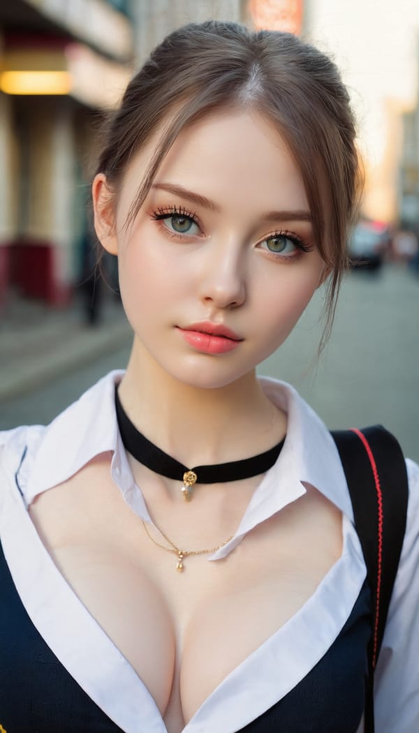 Tags: 21872187, SDXL
{"3": {"inputs": {"seed": 626925361887583, "steps": 64, "cfg": 7.41, "sampler_name": "dpmpp_2m", "scheduler": "karras", "denoise": 1.0, "model": ["27", 0], "positive": ["6", 0], "negative": ["7", 0], "latent_image": ["5", 0]}, "class_type": "KSampler"}, "4": {"inputs": {"ckpt_name": "juggernautxl.safetensors"}, "class_type": "CheckpointLoaderSimple"}, "5": {"inputs": {"width": 768, "height": 1344, "batch_size": 1}, "class_type": "EmptyLatentImage"}, "6": {"inputs": {"text": "26 year old girl, (ukrainian:0.98), (cute:1.04), (slim:1.02), (pale skin:0.99), (eyelashes:1.05), (sexy lips:1.12), (seductive pose:1.01), (double eyelids:1.02), (blush:0.97), (beautiful eyes:1.08), (idol:1.06), (temptress:1.11), (detailed face:1.01), (seductive facial expression:1.03), (in a seductive pose:1.14), (large perky breasts:1.14), (cleavage:0.95), (thigh gap:0.95), (school uniform:1.10), choker, busy street, (portra:1.05), (textured skin:1.06), (soft lighting:1.06), (film:1.09), (natural looking skin:1.07), (RAW:1.01), (skin fuzz:1.00), (candid cinema:1.04), (detailed skin:1.00)", "clip": ["27", 1]}, "class_type": "CLIPTextEncode"}, "7": {"inputs": {"text": "(twisted:1.06), (open mouth:1.12), (watermark:1.12), (bad hands:1.12), (low resolution:1.07), (distorted:1.07), (worst quality:1.09)", "clip": ["27", 1]}, "class_type": "CLIPTextEncode"}, "8": {"inputs": {"samples": ["3", 0], "vae": ["4", 2]}, "class_type": "VAEDecode"}, "25": {"inputs": {"lora_name": "nudify_xl.safetensors", "strength_model": 0.23, "strength_clip": 0.29, "model": ["4", 0], "clip": ["4", 1]}, "class_type": "LoraLoader"}, "26": {"inputs": {"lora_name": "shirtlift_SDXL_v2.safetensors", "strength_model": 0.03, "strength_clip": 0.07, "model": ["25", 0], "clip": ["25", 1]}, "class_type": "LoraLoader"}, "27": {"inputs": {"lora_name": "PerfectEyesXL.safetensors", "strength_model": 0.13, "strength_clip": 0.01, "model": ["26", 0], "clip": ["26", 1]}, "class_type": "LoraLoader"}, "30": {"inputs": {"model_name": "4x_NMKD-Superscale-SP_178000_G.pth"}, "class_type": "UpscaleModelLoader"}, "31": {"inputs": {"upscale_model": ["30", 0], "image": ["8", 0]}, "class_type": "ImageUpscaleWithModel"}, "32": {"inputs": {"upscale_method": "lanczos", "scale_by": 0.5, "image": ["31", 0]}, "class_type": "ImageScaleBy"}, "33": {"inputs": {"pixels": ["32", 0], "vae": ["4", 2]}, "class_type": "VAEEncode"}, "34": {"inputs": {"seed": 626925361887583, "steps": 64, "cfg": 7.41, "sampler_name": "dpmpp_2m", "scheduler": "karras", "denoise": 0.3, "model": ["27", 0], "positive": ["6", 0], "negative": ["7", 0], "latent_image": ["33", 0]}, "class_type": "KSampler"}, "36": {"inputs": {"samples": ["34", 0], "vae": ["4", 2]}, "class_type": "VAEDecode"}, "39": {"inputs": {"filename_prefix": "comfyapi-1731964811572", "images": ["36", 0]}, "class_type": "SaveImage"}}