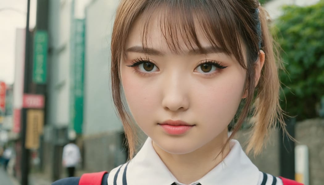 Tags: 21872187, SDXL
{"3": {"inputs": {"seed": 912472317102313, "steps": 64, "cfg": 5.12, "sampler_name": "dpmpp_2m", "scheduler": "karras", "denoise": 1.0, "model": ["27", 0], "positive": ["6", 0], "negative": ["7", 0], "latent_image": ["5", 0]}, "class_type": "KSampler"}, "4": {"inputs": {"ckpt_name": "juggernautxl.safetensors"}, "class_type": "CheckpointLoaderSimple"}, "5": {"inputs": {"width": 1344, "height": 768, "batch_size": 1}, "class_type": "EmptyLatentImage"}, "6": {"inputs": {"text": "20 year old girl, (irish:0.97), (japanese:1.13), (blush:0.96), (seductive pose:1.07), (cute:0.98), (sexy lips:1.05), (idol:1.02), (seductive facial expression:0.95), (detailed face:1.01), (pale skin:0.95), (eyelashes:1.12), (temptress:0.96), (slim:1.01), (double eyelids:1.05), (beautiful eyes:1.13), (perky ass:1.12), (exposed ass:0.96), (looking back:1.00), (sexy ass:1.11), (thigh gap:0.98), (school uniform:1.14), choker, busy street, (candid cinema:1.08), (detailed skin:1.03), (skin fuzz:1.01), (RAW:1.00), (natural looking skin:1.06), (textured skin:1.00), (portra:1.06), (soft lighting:1.03), (film:1.00)", "clip": ["27", 1]}, "class_type": "CLIPTextEncode"}, "7": {"inputs": {"text": "(bad hands:1.12), (watermark:1.06), (low resolution:1.09), (twisted:1.12), (worst quality:1.12), (distorted:1.11), (open mouth:1.05)", "clip": ["27", 1]}, "class_type": "CLIPTextEncode"}, "8": {"inputs": {"samples": ["3", 0], "vae": ["4", 2]}, "class_type": "VAEDecode"}, "25": {"inputs": {"lora_name": "nudify_xl.safetensors", "strength_model": 0.2, "strength_clip": 0.3, "model": ["4", 0], "clip": ["4", 1]}, "class_type": "LoraLoader"}, "26": {"inputs": {"lora_name": "shirtlift_SDXL_v2.safetensors", "strength_model": 0.12, "strength_clip": 0.07, "model": ["25", 0], "clip": ["25", 1]}, "class_type": "LoraLoader"}, "27": {"inputs": {"lora_name": "PerfectEyesXL.safetensors", "strength_model": 0.04, "strength_clip": 0.14, "model": ["26", 0], "clip": ["26", 1]}, "class_type": "LoraLoader"}, "30": {"inputs": {"model_name": "4x_NMKD-Superscale-SP_178000_G.pth"}, "class_type": "UpscaleModelLoader"}, "31": {"inputs": {"upscale_model": ["30", 0], "image": ["8", 0]}, "class_type": "ImageUpscaleWithModel"}, "32": {"inputs": {"upscale_method": "lanczos", "scale_by": 0.5, "image": ["31", 0]}, "class_type": "ImageScaleBy"}, "33": {"inputs": {"pixels": ["32", 0], "vae": ["4", 2]}, "class_type": "VAEEncode"}, "34": {"inputs": {"seed": 912472317102313, "steps": 64, "cfg": 5.12, "sampler_name": "dpmpp_2m", "scheduler": "karras", "denoise": 0.3, "model": ["27", 0], "positive": ["6", 0], "negative": ["7", 0], "latent_image": ["33", 0]}, "class_type": "KSampler"}, "36": {"inputs": {"samples": ["34", 0], "vae": ["4", 2]}, "class_type": "VAEDecode"}, "39": {"inputs": {"filename_prefix": "comfyapi-1726536004225", "images": ["36", 0]}, "class_type": "SaveImage"}}