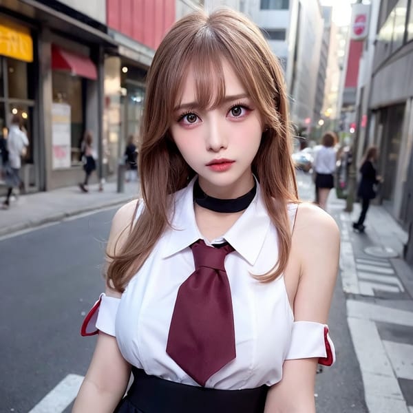 Tags: 21872187
<lora:JapaneseDollLikeness_v15:0.62>, <lora:YaeMiko_Test:0.64>, (school uniform:0.93), (large breasts:0.90), choker, busy street in urban city, (seductive pose:0.91), extremely detailed eyes, extremely detailed face, cute, sexy lips, seductive smile, double eyelids, eyelashes, perky breasts, full body portrait, textured skin, 4K, RAW, tall, (long slim legs:0.94), (thigh gap:1.16), (dramatic:1.08)
Negative prompt: paintings, fat, (worst quality:1.94)
Steps: 32, Sampler: DPM++ 2M Karras, CFG scale: 5.28, Seed: 3452993983, Size: 512x512, Model hash: fc2511737a, Model: chilloutmix_NiPrunedFp32Fix, Seed resize from: -1x-1, Denoising strength: 0.4, Version: v1.2.1, Hires upscale: 2.0, Hires steps: 16, Hires upscaler: ESRGAN_4x