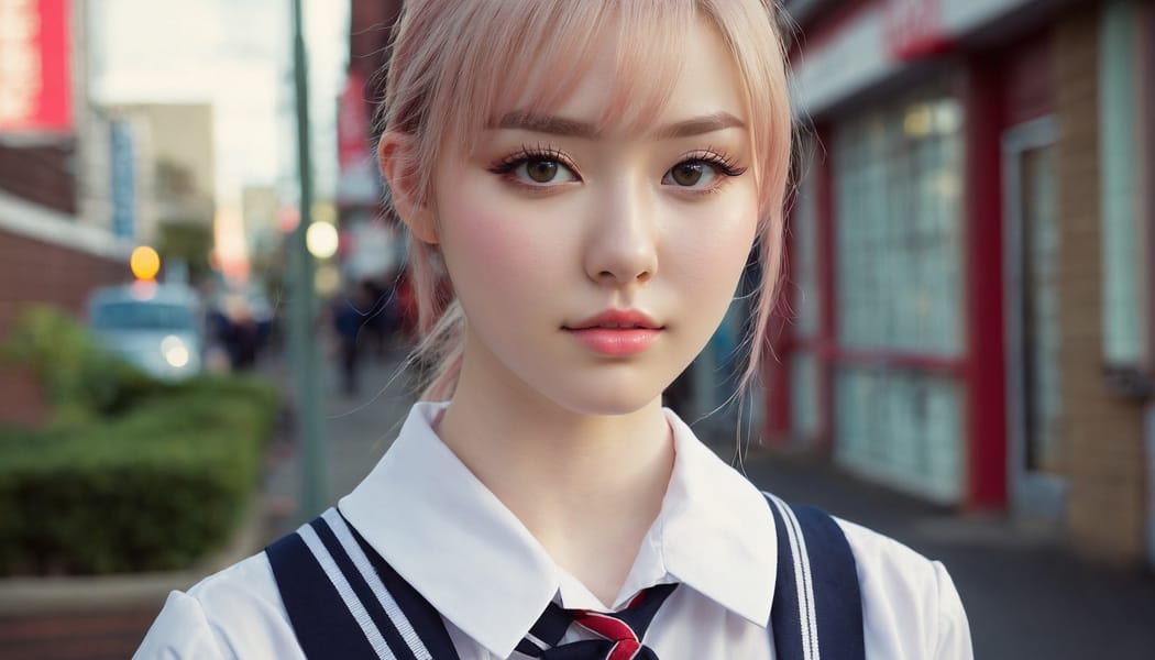 Tags: 21872187, SDXL
{"3": {"inputs": {"seed": 927496856660357, "steps": 32, "cfg": 6.45, "sampler_name": "dpmpp_2m", "scheduler": "karras", "denoise": 1.0, "model": ["27", 0], "positive": ["6", 0], "negative": ["7", 0], "latent_image": ["5", 0]}, "class_type": "KSampler"}, "4": {"inputs": {"ckpt_name": "juggernautxl.safetensors"}, "class_type": "CheckpointLoaderSimple"}, "5": {"inputs": {"width": 1344, "height": 768, "batch_size": 1}, "class_type": "EmptyLatentImage"}, "6": {"inputs": {"text": "22 year old girl, (seductive facial expression:1.08), (blush:1.06), (sexy lips:0.96), (cute:1.09), (temptress:1.06), (pale skin:1.05), (eyelashes:1.00), (seductive pose:1.03), (detailed face:1.10), (double eyelids:1.03), (slim:1.04), (idol:0.97), (in a seductive pose:1.09), (large perky breasts:1.01), (cleavage:0.99), (thigh gap:1.01), (school uniform:1.10), choker, busy street, (textured skin:1.03), (skin fuzz:1.07), (soft lighting:1.04), (portra:1.00), (RAW:1.03), (candid cinema:1.07), (natural looking skin:1.03), (detailed skin:1.02), (film:1.07)", "clip": ["27", 1]}, "class_type": "CLIPTextEncode"}, "7": {"inputs": {"text": "(twisted:1.12), (watermark:1.12), (open mouth:1.05), (distorted:1.09), (bad hands:1.12), (low resolution:1.08), (worst quality:1.12)", "clip": ["27", 1]}, "class_type": "CLIPTextEncode"}, "8": {"inputs": {"samples": ["3", 0], "vae": ["4", 2]}, "class_type": "VAEDecode"}, "25": {"inputs": {"lora_name": "nudify_xl.safetensors", "strength_model": 0.08, "strength_clip": 0.24, "model": ["4", 0], "clip": ["4", 1]}, "class_type": "LoraLoader"}, "26": {"inputs": {"lora_name": "shirtlift_SDXL_v2.safetensors", "strength_model": 0.05, "strength_clip": 0.06, "model": ["25", 0], "clip": ["25", 1]}, "class_type": "LoraLoader"}, "27": {"inputs": {"lora_name": "PerfectEyesXL.safetensors", "strength_model": 0.1, "strength_clip": 0.03, "model": ["26", 0], "clip": ["26", 1]}, "class_type": "LoraLoader"}, "30": {"inputs": {"model_name": "4x_NMKD-Superscale-SP_178000_G.pth"}, "class_type": "UpscaleModelLoader"}, "31": {"inputs": {"upscale_model": ["30", 0], "image": ["8", 0]}, "class_type": "ImageUpscaleWithModel"}, "32": {"inputs": {"upscale_method": "lanczos", "scale_by": 0.5, "image": ["31", 0]}, "class_type": "ImageScaleBy"}, "33": {"inputs": {"pixels": ["32", 0], "vae": ["4", 2]}, "class_type": "VAEEncode"}, "34": {"inputs": {"seed": 927496856660357, "steps": 32, "cfg": 6.45, "sampler_name": "dpmpp_2m", "scheduler": "karras", "denoise": 0.3, "model": ["27", 0], "positive": ["6", 0], "negative": ["7", 0], "latent_image": ["33", 0]}, "class_type": "KSampler"}, "36": {"inputs": {"samples": ["34", 0], "vae": ["4", 2]}, "class_type": "VAEDecode"}, "39": {"inputs": {"filename_prefix": "comfyapi-1735421024730", "images": ["36", 0]}, "class_type": "SaveImage"}}