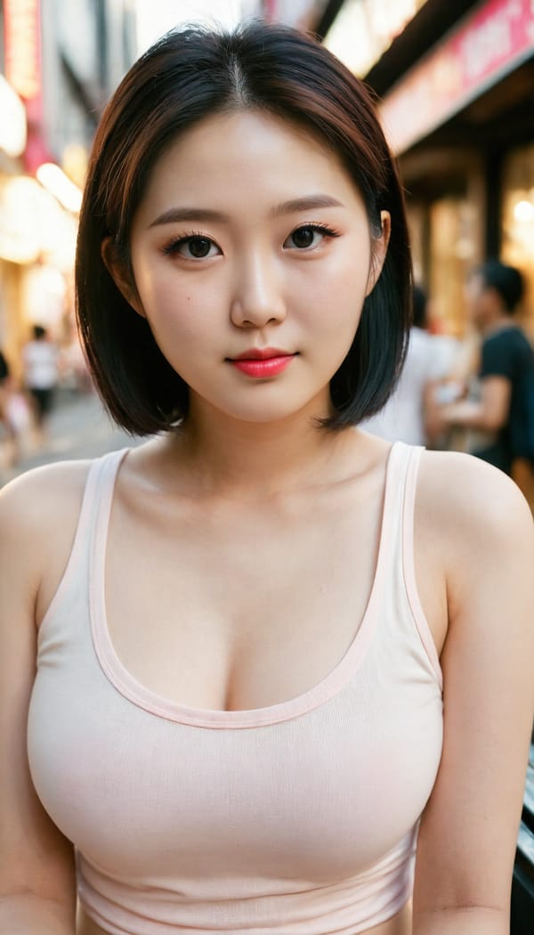 Tags: 21872187, SDXL
{"3": {"inputs": {"seed": 587554319899217, "steps": 32, "cfg": 5.92, "sampler_name": "dpmpp_2m", "scheduler": "karras", "denoise": 1.0, "model": ["27", 0], "positive": ["6", 0], "negative": ["7", 0], "latent_image": ["5", 0]}, "class_type": "KSampler"}, "4": {"inputs": {"ckpt_name": "juggernautXL_v8Rundiffusion.safetensors"}, "class_type": "CheckpointLoaderSimple"}, "5": {"inputs": {"width": 768, "height": 1344, "batch_size": 1}, "class_type": "EmptyLatentImage"}, "6": {"inputs": {"text": "27 year old girl, (korean:0.98), (cute:1.03), (eyelashes:0.98), (pale skin:0.98), (temptress:1.14), (double eyelids:1.04), (seductive facial expression:1.06), (sexy lips:1.05), (beautiful eyes:1.10), (seductive pose:1.14), (detailed face:0.99), (blush:1.03), (slim:1.14), (in a seductive pose:1.09), (large perky breasts:1.00), (cleavage:0.95), (thigh gap:0.99), (white tanktop:1.02), busy street, (candid cinema:1.05), (natural looking skin:1.03), (textured skin:1.06), (portra:1.00), (soft lighting:1.07), (film:1.08), (detailed skin:1.09), (skin fuzz:1.08), (RAW:1.01)", "clip": ["27", 1]}, "class_type": "CLIPTextEncode"}, "7": {"inputs": {"text": "(bad hands:1.14), (low resolution:1.07), (distorted:1.08), (open mouth:1.06), (worst quality:1.13), (twisted:1.13), (watermark:1.10)", "clip": ["27", 1]}, "class_type": "CLIPTextEncode"}, "8": {"inputs": {"samples": ["3", 0], "vae": ["4", 2]}, "class_type": "VAEDecode"}, "25": {"inputs": {"lora_name": "nudify_xl.safetensors", "strength_model": 0.35, "strength_clip": 0.03, "model": ["4", 0], "clip": ["4", 1]}, "class_type": "LoraLoader"}, "26": {"inputs": {"lora_name": "shirtlift_SDXL_v2.safetensors", "strength_model": 0.06, "strength_clip": 0.14, "model": ["25", 0], "clip": ["25", 1]}, "class_type": "LoraLoader"}, "27": {"inputs": {"lora_name": "PerfectEyesXL.safetensors", "strength_model": 0.12, "strength_clip": 0.19, "model": ["26", 0], "clip": ["26", 1]}, "class_type": "LoraLoader"}, "30": {"inputs": {"model_name": "4x_NMKD-Superscale-SP_178000_G.pth"}, "class_type": "UpscaleModelLoader"}, "31": {"inputs": {"upscale_model": ["30", 0], "image": ["8", 0]}, "class_type": "ImageUpscaleWithModel"}, "32": {"inputs": {"upscale_method": "lanczos", "scale_by": 0.5, "image": ["31", 0]}, "class_type": "ImageScaleBy"}, "33": {"inputs": {"pixels": ["32", 0], "vae": ["4", 2]}, "class_type": "VAEEncode"}, "34": {"inputs": {"seed": 587554319899217, "steps": 32, "cfg": 5.92, "sampler_name": "dpmpp_2m", "scheduler": "karras", "denoise": 0.3, "model": ["27", 0], "positive": ["6", 0], "negative": ["7", 0], "latent_image": ["33", 0]}, "class_type": "KSampler"}, "36": {"inputs": {"samples": ["34", 0], "vae": ["4", 2]}, "class_type": "VAEDecode"}, "39": {"inputs": {"filename_prefix": "comfyapi-1707344097855", "images": ["36", 0]}, "class_type": "SaveImage"}}