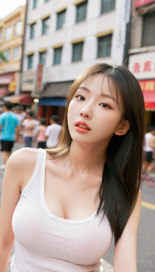 Tags: 21872187, SDXL
{"3": {"inputs": {"seed": 476831723247524, "steps": 64, "cfg": 7.31, "sampler_name": "dpmpp_2m", "scheduler": "karras", "denoise": 1.0, "model": ["27", 0], "positive": ["6", 0], "negative": ["7", 0], "latent_image": ["5", 0]}, "class_type": "KSampler"}, "4": {"inputs": {"ckpt_name": "leosamsHelloworldSDXL_helloworldSDXL32DPO.safetensors"}, "class_type": "CheckpointLoaderSimple"}, "5": {"inputs": {"width": 768, "height": 1344, "batch_size": 1}, "class_type": "EmptyLatentImage"}, "6": {"inputs": {"text": "18 year old girl, (chinese:0.96), (sexy lips:1.01), (double eyelids:1.11), (cute:1.02), (idol:1.12), (blush:1.00), (pale skin:1.02), (beautiful eyes:0.99), (eyelashes:0.97), (seductive facial expression:1.00), (seductive pose:1.06), (slim:1.07), (detailed face:1.12), (in a seductive pose:0.96), (large perky breasts:1.01), (cleavage:1.01), (thigh gap:0.95), (white tanktop:1.10), busy street, (candid cinema:1.07), (skin fuzz:1.02), (detailed skin:1.02), (film:1.01), (RAW:1.00), (soft lighting:1.09), (portra:1.06), (textured skin:1.07), (natural looking skin:1.05)", "clip": ["27", 1]}, "class_type": "CLIPTextEncode"}, "7": {"inputs": {"text": "(watermark:1.06), (twisted:1.07), (bad hands:1.08), (low resolution:1.13), (worst quality:1.13), (distorted:1.06)", "clip": ["27", 1]}, "class_type": "CLIPTextEncode"}, "8": {"inputs": {"samples": ["3", 0], "vae": ["4", 2]}, "class_type": "VAEDecode"}, "25": {"inputs": {"lora_name": "nudify_xl.safetensors", "strength_model": 0.06, "strength_clip": 0.02, "model": ["4", 0], "clip": ["4", 1]}, "class_type": "LoraLoader"}, "26": {"inputs": {"lora_name": "shirtlift_SDXL_v2.safetensors", "strength_model": 0.16, "strength_clip": 0.13, "model": ["25", 0], "clip": ["25", 1]}, "class_type": "LoraLoader"}, "27": {"inputs": {"lora_name": "PerfectEyesXL.safetensors", "strength_model": 0.0, "strength_clip": 0.17, "model": ["26", 0], "clip": ["26", 1]}, "class_type": "LoraLoader"}, "30": {"inputs": {"model_name": "4x_NMKD-Superscale-SP_178000_G.pth"}, "class_type": "UpscaleModelLoader"}, "31": {"inputs": {"upscale_model": ["30", 0], "image": ["8", 0]}, "class_type": "ImageUpscaleWithModel"}, "32": {"inputs": {"upscale_method": "lanczos", "scale_by": 0.5, "image": ["31", 0]}, "class_type": "ImageScaleBy"}, "33": {"inputs": {"pixels": ["32", 0], "vae": ["4", 2]}, "class_type": "VAEEncode"}, "34": {"inputs": {"seed": 476831723247524, "steps": 64, "cfg": 7.31, "sampler_name": "dpmpp_2m", "scheduler": "karras", "denoise": 0.3, "model": ["27", 0], "positive": ["6", 0], "negative": ["7", 0], "latent_image": ["33", 0]}, "class_type": "KSampler"}, "36": {"inputs": {"samples": ["34", 0], "vae": ["4", 2]}, "class_type": "VAEDecode"}, "39": {"inputs": {"filename_prefix": "comfyapi-1707536913402", "images": ["36", 0]}, "class_type": "SaveImage"}}