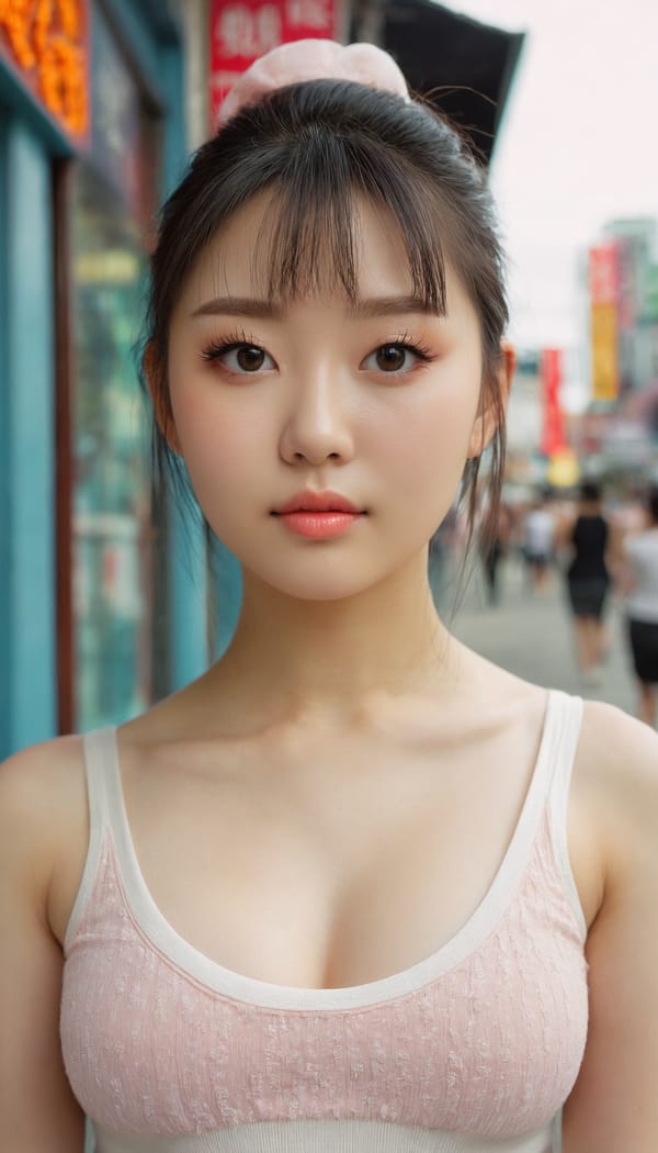Tags: 21872187, SDXL
{"3": {"inputs": {"seed": 174348642546033, "steps": 64, "cfg": 5.51, "sampler_name": "dpmpp_2m", "scheduler": "karras", "denoise": 1.0, "model": ["27", 0], "positive": ["6", 0], "negative": ["7", 0], "latent_image": ["5", 0]}, "class_type": "KSampler"}, "4": {"inputs": {"ckpt_name": "juggernautxl.safetensors"}, "class_type": "CheckpointLoaderSimple"}, "5": {"inputs": {"width": 768, "height": 1344, "batch_size": 1}, "class_type": "EmptyLatentImage"}, "6": {"inputs": {"text": "18 year old girl, (irish:1.02), (chinese:1.04), (eyelashes:1.14), (blush:1.12), (pale skin:1.06), (seductive facial expression:1.14), (beautiful eyes:1.12), (double eyelids:1.01), (seductive pose:1.08), (idol:1.07), (cute:1.09), (temptress:1.14), (slim:1.06), (detailed face:0.96), (sexy lips:1.11), (in a seductive pose:1.02), (large perky breasts:1.01), (cleavage:1.03), (thigh gap:1.03), (white tanktop:0.95), busy street, (portra:1.04), (film:1.09), (candid cinema:1.04), (soft lighting:1.07), (textured skin:1.07), (RAW:1.01), (detailed skin:1.08), (natural looking skin:1.05), (skin fuzz:1.02)", "clip": ["27", 1]}, "class_type": "CLIPTextEncode"}, "7": {"inputs": {"text": "(open mouth:1.12), (watermark:1.11), (low resolution:1.08), (bad hands:1.08), (twisted:1.07), (distorted:1.14), (worst quality:1.09)", "clip": ["27", 1]}, "class_type": "CLIPTextEncode"}, "8": {"inputs": {"samples": ["3", 0], "vae": ["4", 2]}, "class_type": "VAEDecode"}, "25": {"inputs": {"lora_name": "nudify_xl.safetensors", "strength_model": 0.22, "strength_clip": 0.04, "model": ["4", 0], "clip": ["4", 1]}, "class_type": "LoraLoader"}, "26": {"inputs": {"lora_name": "shirtlift_SDXL_v2.safetensors", "strength_model": 0.05, "strength_clip": 0.03, "model": ["25", 0], "clip": ["25", 1]}, "class_type": "LoraLoader"}, "27": {"inputs": {"lora_name": "PerfectEyesXL.safetensors", "strength_model": 0.18, "strength_clip": 0.08, "model": ["26", 0], "clip": ["26", 1]}, "class_type": "LoraLoader"}, "30": {"inputs": {"model_name": "4x_NMKD-Superscale-SP_178000_G.pth"}, "class_type": "UpscaleModelLoader"}, "31": {"inputs": {"upscale_model": ["30", 0], "image": ["8", 0]}, "class_type": "ImageUpscaleWithModel"}, "32": {"inputs": {"upscale_method": "lanczos", "scale_by": 0.5, "image": ["31", 0]}, "class_type": "ImageScaleBy"}, "33": {"inputs": {"pixels": ["32", 0], "vae": ["4", 2]}, "class_type": "VAEEncode"}, "34": {"inputs": {"seed": 174348642546033, "steps": 64, "cfg": 5.51, "sampler_name": "dpmpp_2m", "scheduler": "karras", "denoise": 0.3, "model": ["27", 0], "positive": ["6", 0], "negative": ["7", 0], "latent_image": ["33", 0]}, "class_type": "KSampler"}, "36": {"inputs": {"samples": ["34", 0], "vae": ["4", 2]}, "class_type": "VAEDecode"}, "39": {"inputs": {"filename_prefix": "comfyapi-1711294142914", "images": ["36", 0]}, "class_type": "SaveImage"}}