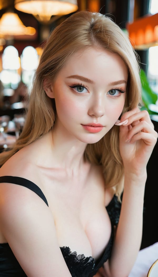 Tags: 21872187, SDXL
{"3": {"inputs": {"seed": 853766202512696, "steps": 32, "cfg": 7.38, "sampler_name": "dpmpp_2m", "scheduler": "karras", "denoise": 1.0, "model": ["27", 0], "positive": ["6", 0], "negative": ["7", 0], "latent_image": ["5", 0]}, "class_type": "KSampler"}, "4": {"inputs": {"ckpt_name": "juggernautxl.safetensors"}, "class_type": "CheckpointLoaderSimple"}, "5": {"inputs": {"width": 768, "height": 1344, "batch_size": 1}, "class_type": "EmptyLatentImage"}, "6": {"inputs": {"text": "20 year old girl, (irish:1.05), (blush:0.96), (eyelashes:1.02), (double eyelids:0.99), (sexy lips:1.14), (detailed face:1.06), (beautiful eyes:1.02), (idol:1.06), (temptress:1.06), (cute:1.02), (slim:1.12), (seductive facial expression:1.01), (pale skin:1.00), (seductive pose:1.12), (on all fours:1.10), (spreading ass cheeks:1.04), (from behind:1.03), (backboob:1.14), (wearing a little black dress:1.07) at a fine dining restaurant, (skin fuzz:1.06), (natural looking skin:1.04), (candid cinema:1.01), (soft lighting:1.07), (portra:1.01), (detailed skin:1.05), (textured skin:1.09), (film:1.07), (RAW:1.07)", "clip": ["27", 1]}, "class_type": "CLIPTextEncode"}, "7": {"inputs": {"text": "(twisted:1.14), (watermark:1.12), (open mouth:1.06), (low resolution:1.06), (worst quality:1.06), (bad hands:1.08), (distorted:1.11)", "clip": ["27", 1]}, "class_type": "CLIPTextEncode"}, "8": {"inputs": {"samples": ["3", 0], "vae": ["4", 2]}, "class_type": "VAEDecode"}, "25": {"inputs": {"lora_name": "nudify_xl.safetensors", "strength_model": 0.0, "strength_clip": 0.28, "model": ["4", 0], "clip": ["4", 1]}, "class_type": "LoraLoader"}, "26": {"inputs": {"lora_name": "shirtlift_SDXL_v2.safetensors", "strength_model": 0.08, "strength_clip": 0.01, "model": ["25", 0], "clip": ["25", 1]}, "class_type": "LoraLoader"}, "27": {"inputs": {"lora_name": "PerfectEyesXL.safetensors", "strength_model": 0.03, "strength_clip": 0.14, "model": ["26", 0], "clip": ["26", 1]}, "class_type": "LoraLoader"}, "30": {"inputs": {"model_name": "4x_NMKD-Superscale-SP_178000_G.pth"}, "class_type": "UpscaleModelLoader"}, "31": {"inputs": {"upscale_model": ["30", 0], "image": ["8", 0]}, "class_type": "ImageUpscaleWithModel"}, "32": {"inputs": {"upscale_method": "lanczos", "scale_by": 0.5, "image": ["31", 0]}, "class_type": "ImageScaleBy"}, "33": {"inputs": {"pixels": ["32", 0], "vae": ["4", 2]}, "class_type": "VAEEncode"}, "34": {"inputs": {"seed": 853766202512696, "steps": 32, "cfg": 7.38, "sampler_name": "dpmpp_2m", "scheduler": "karras", "denoise": 0.3, "model": ["27", 0], "positive": ["6", 0], "negative": ["7", 0], "latent_image": ["33", 0]}, "class_type": "KSampler"}, "36": {"inputs": {"samples": ["34", 0], "vae": ["4", 2]}, "class_type": "VAEDecode"}, "39": {"inputs": {"filename_prefix": "comfyapi-1714476199804", "images": ["36", 0]}, "class_type": "SaveImage"}}