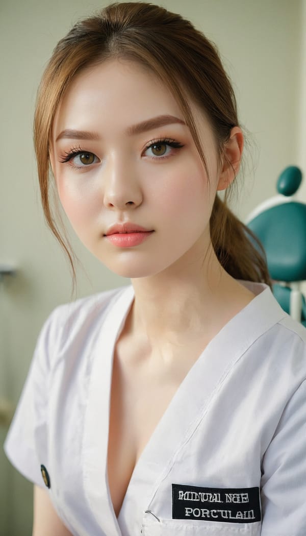 Tags: 21872187, SDXL
{"3": {"inputs": {"seed": 342060855894813, "steps": 32, "cfg": 6.43, "sampler_name": "dpmpp_2m", "scheduler": "karras", "denoise": 1.0, "model": ["27", 0], "positive": ["6", 0], "negative": ["7", 0], "latent_image": ["5", 0]}, "class_type": "KSampler"}, "4": {"inputs": {"ckpt_name": "juggernautxl.safetensors"}, "class_type": "CheckpointLoaderSimple"}, "5": {"inputs": {"width": 768, "height": 1344, "batch_size": 1}, "class_type": "EmptyLatentImage"}, "6": {"inputs": {"text": "22 year old girl, (seductive facial expression:1.05), (cute:0.98), (sexy lips:1.10), (seductive pose:0.98), (temptress:1.11), (idol:1.05), (detailed face:0.96), (slim:1.13), (pale skin:1.14), (beautiful eyes:0.99), (eyelashes:0.96), (double eyelids:1.04), (blush:1.03), (in a seductive pose:1.05), (large perky breasts:1.10), (cleavage:0.95), (thigh gap:1.04), (nurse in uniform:1.12) working in a hospital ward, (skin fuzz:1.04), (RAW:1.03), (portra:1.08), (soft lighting:1.02), (film:1.03), (natural looking skin:1.08), (detailed skin:1.01), (textured skin:1.09), (candid cinema:1.00)", "clip": ["27", 1]}, "class_type": "CLIPTextEncode"}, "7": {"inputs": {"text": "(twisted:1.06), (watermark:1.09), (open mouth:1.07), (distorted:1.07), (worst quality:1.09), (low resolution:1.14), (bad hands:1.10)", "clip": ["27", 1]}, "class_type": "CLIPTextEncode"}, "8": {"inputs": {"samples": ["3", 0], "vae": ["4", 2]}, "class_type": "VAEDecode"}, "25": {"inputs": {"lora_name": "nudify_xl.safetensors", "strength_model": 0.27, "strength_clip": 0.19, "model": ["4", 0], "clip": ["4", 1]}, "class_type": "LoraLoader"}, "26": {"inputs": {"lora_name": "shirtlift_SDXL_v2.safetensors", "strength_model": 0.02, "strength_clip": 0.08, "model": ["25", 0], "clip": ["25", 1]}, "class_type": "LoraLoader"}, "27": {"inputs": {"lora_name": "PerfectEyesXL.safetensors", "strength_model": 0.18, "strength_clip": 0.01, "model": ["26", 0], "clip": ["26", 1]}, "class_type": "LoraLoader"}, "30": {"inputs": {"model_name": "4x_NMKD-Superscale-SP_178000_G.pth"}, "class_type": "UpscaleModelLoader"}, "31": {"inputs": {"upscale_model": ["30", 0], "image": ["8", 0]}, "class_type": "ImageUpscaleWithModel"}, "32": {"inputs": {"upscale_method": "lanczos", "scale_by": 0.5, "image": ["31", 0]}, "class_type": "ImageScaleBy"}, "33": {"inputs": {"pixels": ["32", 0], "vae": ["4", 2]}, "class_type": "VAEEncode"}, "34": {"inputs": {"seed": 342060855894813, "steps": 32, "cfg": 6.43, "sampler_name": "dpmpp_2m", "scheduler": "karras", "denoise": 0.3, "model": ["27", 0], "positive": ["6", 0], "negative": ["7", 0], "latent_image": ["33", 0]}, "class_type": "KSampler"}, "36": {"inputs": {"samples": ["34", 0], "vae": ["4", 2]}, "class_type": "VAEDecode"}, "39": {"inputs": {"filename_prefix": "comfyapi-1718216963183", "images": ["36", 0]}, "class_type": "SaveImage"}}