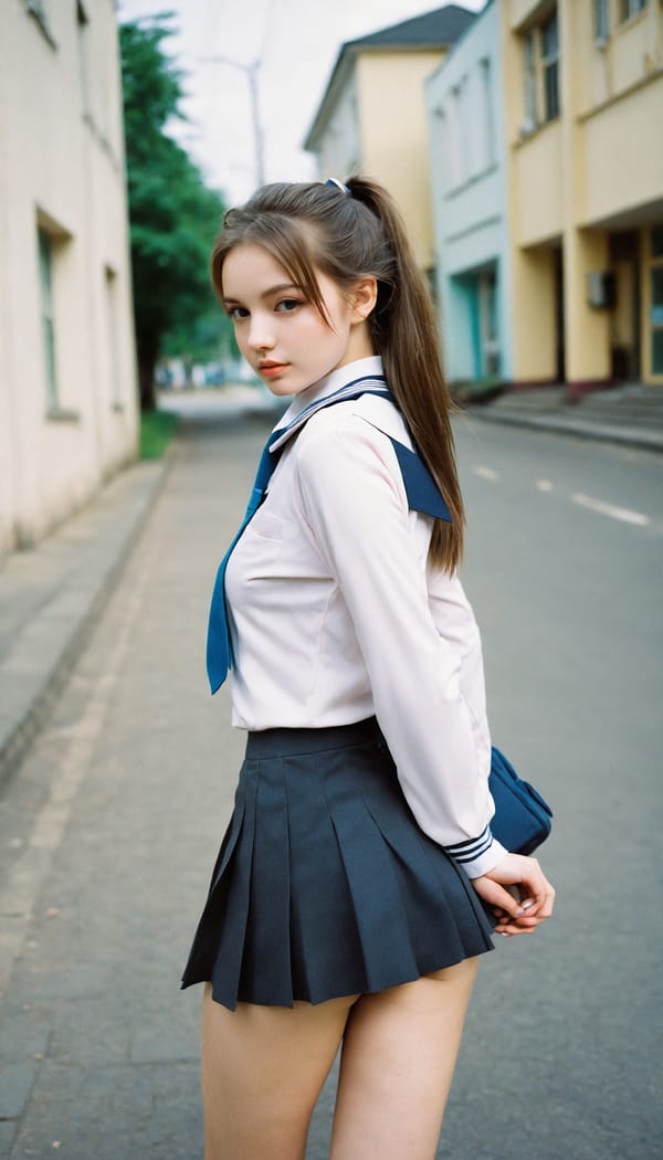 Tags: 21872187, SDXL
{"3": {"inputs": {"seed": 627519108930430, "steps": 32, "cfg": 7.67, "sampler_name": "dpmpp_2m", "scheduler": "karras", "denoise": 1.0, "model": ["27", 0], "positive": ["6", 0], "negative": ["7", 0], "latent_image": ["5", 0]}, "class_type": "KSampler"}, "4": {"inputs": {"ckpt_name": "helloworldxl.safetensors"}, "class_type": "CheckpointLoaderSimple"}, "5": {"inputs": {"width": 768, "height": 1344, "batch_size": 1}, "class_type": "EmptyLatentImage"}, "6": {"inputs": {"text": "26 year old girl, (ukrainian:1.07), (detailed face:1.05), (eyelashes:1.06), (seductive pose:1.04), (idol:0.95), (seductive facial expression:1.01), (slim:1.01), (sexy lips:1.05), (pale skin:1.08), (blush:1.00), (double eyelids:0.98), (temptress:1.00), (beautiful eyes:0.95), (cute:0.96), (perky ass:1.12), (exposed ass:1.11), (looking back:1.00), (sexy ass:1.03), (thigh gap:1.07), (school uniform:1.11), choker, busy street, (textured skin:1.09), (film:1.05), (soft lighting:1.01), (RAW:1.07), (candid cinema:1.04), (skin fuzz:1.04), (natural looking skin:1.02), (portra:1.04), (detailed skin:1.04)", "clip": ["27", 1]}, "class_type": "CLIPTextEncode"}, "7": {"inputs": {"text": "(open mouth:1.06), (bad hands:1.07), (low resolution:1.06), (watermark:1.09), (twisted:1.05), (worst quality:1.07), (distorted:1.14)", "clip": ["27", 1]}, "class_type": "CLIPTextEncode"}, "8": {"inputs": {"samples": ["3", 0], "vae": ["4", 2]}, "class_type": "VAEDecode"}, "25": {"inputs": {"lora_name": "nudify_xl.safetensors", "strength_model": 0.34, "strength_clip": 0.34, "model": ["4", 0], "clip": ["4", 1]}, "class_type": "LoraLoader"}, "26": {"inputs": {"lora_name": "shirtlift_SDXL_v2.safetensors", "strength_model": 0.08, "strength_clip": 0.05, "model": ["25", 0], "clip": ["25", 1]}, "class_type": "LoraLoader"}, "27": {"inputs": {"lora_name": "PerfectEyesXL.safetensors", "strength_model": 0.01, "strength_clip": 0.1, "model": ["26", 0], "clip": ["26", 1]}, "class_type": "LoraLoader"}, "30": {"inputs": {"model_name": "4x_NMKD-Superscale-SP_178000_G.pth"}, "class_type": "UpscaleModelLoader"}, "31": {"inputs": {"upscale_model": ["30", 0], "image": ["8", 0]}, "class_type": "ImageUpscaleWithModel"}, "32": {"inputs": {"upscale_method": "lanczos", "scale_by": 0.5, "image": ["31", 0]}, "class_type": "ImageScaleBy"}, "33": {"inputs": {"pixels": ["32", 0], "vae": ["4", 2]}, "class_type": "VAEEncode"}, "34": {"inputs": {"seed": 627519108930430, "steps": 32, "cfg": 7.67, "sampler_name": "dpmpp_2m", "scheduler": "karras", "denoise": 0.3, "model": ["27", 0], "positive": ["6", 0], "negative": ["7", 0], "latent_image": ["33", 0]}, "class_type": "KSampler"}, "36": {"inputs": {"samples": ["34", 0], "vae": ["4", 2]}, "class_type": "VAEDecode"}, "39": {"inputs": {"filename_prefix": "comfyapi-1731481182251", "images": ["36", 0]}, "class_type": "SaveImage"}}