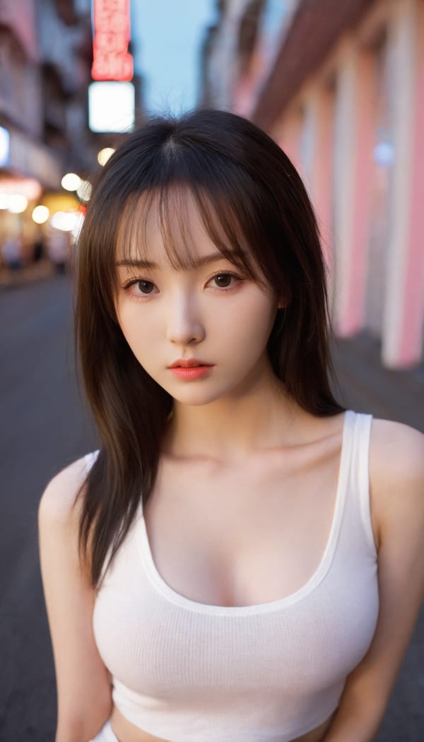 Tags: 21872187, SDXL
{"3": {"inputs": {"seed": 607325483551963, "steps": 64, "cfg": 6.32, "sampler_name": "dpmpp_2m", "scheduler": "karras", "denoise": 1.0, "model": ["27", 0], "positive": ["6", 0], "negative": ["7", 0], "latent_image": ["5", 0]}, "class_type": "KSampler"}, "4": {"inputs": {"ckpt_name": "leosamsHelloworldSDXL_helloworldSDXL32DPO.safetensors"}, "class_type": "CheckpointLoaderSimple"}, "5": {"inputs": {"width": 768, "height": 1344, "batch_size": 1}, "class_type": "EmptyLatentImage"}, "6": {"inputs": {"text": "19 year old girl, (japanese:1.00), (russian:1.12), (cute:1.14), (pale skin:1.12), (double eyelids:1.06), (blush:1.09), (sexy lips:0.99), (seductive pose:1.12), (detailed face:1.06), (slim:1.12), (beautiful eyes:0.98), (eyelashes:1.06), (idol:0.96), (seductive facial expression:1.05), (in a seductive pose:1.07), (large perky breasts:0.95), (cleavage:1.03), (thigh gap:1.09), (white tanktop:1.14), busy street, (soft lighting:1.08), (natural looking skin:1.03), (film:1.03), (RAW:1.03), (portra:1.00), (textured skin:1.08), (skin fuzz:1.09), (detailed skin:1.01), (candid cinema:1.04)", "clip": ["27", 1]}, "class_type": "CLIPTextEncode"}, "7": {"inputs": {"text": "(watermark:1.13), (twisted:1.14), (open mouth:1.13), (bad hands:1.08), (distorted:1.06), (worst quality:1.05), (low resolution:1.06)", "clip": ["27", 1]}, "class_type": "CLIPTextEncode"}, "8": {"inputs": {"samples": ["3", 0], "vae": ["4", 2]}, "class_type": "VAEDecode"}, "25": {"inputs": {"lora_name": "nudify_xl.safetensors", "strength_model": 0.36, "strength_clip": 0.1, "model": ["4", 0], "clip": ["4", 1]}, "class_type": "LoraLoader"}, "26": {"inputs": {"lora_name": "shirtlift_SDXL_v2.safetensors", "strength_model": 0.04, "strength_clip": 0.07, "model": ["25", 0], "clip": ["25", 1]}, "class_type": "LoraLoader"}, "27": {"inputs": {"lora_name": "PerfectEyesXL.safetensors", "strength_model": 0.04, "strength_clip": 0.04, "model": ["26", 0], "clip": ["26", 1]}, "class_type": "LoraLoader"}, "30": {"inputs": {"model_name": "4x_NMKD-Superscale-SP_178000_G.pth"}, "class_type": "UpscaleModelLoader"}, "31": {"inputs": {"upscale_model": ["30", 0], "image": ["8", 0]}, "class_type": "ImageUpscaleWithModel"}, "32": {"inputs": {"upscale_method": "lanczos", "scale_by": 0.5, "image": ["31", 0]}, "class_type": "ImageScaleBy"}, "33": {"inputs": {"pixels": ["32", 0], "vae": ["4", 2]}, "class_type": "VAEEncode"}, "34": {"inputs": {"seed": 607325483551963, "steps": 64, "cfg": 6.32, "sampler_name": "dpmpp_2m", "scheduler": "karras", "denoise": 0.3, "model": ["27", 0], "positive": ["6", 0], "negative": ["7", 0], "latent_image": ["33", 0]}, "class_type": "KSampler"}, "36": {"inputs": {"samples": ["34", 0], "vae": ["4", 2]}, "class_type": "VAEDecode"}, "39": {"inputs": {"filename_prefix": "comfyapi-1707528621519", "images": ["36", 0]}, "class_type": "SaveImage"}}