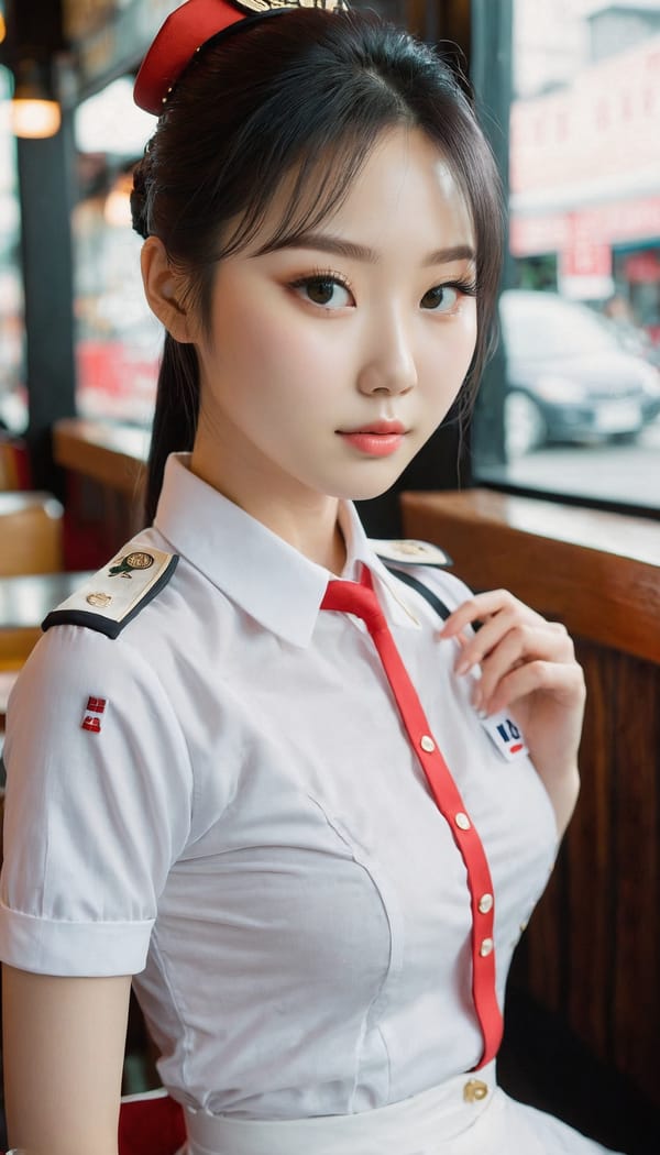 Tags: 21872187, SDXL
{"3": {"inputs": {"seed": 978182107781974, "steps": 32, "cfg": 7.95, "sampler_name": "dpmpp_2m", "scheduler": "karras", "denoise": 1.0, "model": ["27", 0], "positive": ["6", 0], "negative": ["7", 0], "latent_image": ["5", 0]}, "class_type": "KSampler"}, "4": {"inputs": {"ckpt_name": "juggernautxl.safetensors"}, "class_type": "CheckpointLoaderSimple"}, "5": {"inputs": {"width": 768, "height": 1344, "batch_size": 1}, "class_type": "EmptyLatentImage"}, "6": {"inputs": {"text": "24 year old girl, (korean:1.09), (ukrainian:1.01), (chinese:1.00), (irish:1.14), (double eyelids:0.98), (eyelashes:1.09), (beautiful eyes:0.95), (pale skin:1.01), (blush:1.01), (seductive facial expression:1.11), (cute:1.11), (slim:1.08), (idol:1.06), (seductive pose:1.10), (detailed face:0.99), (sexy lips:1.06), (temptress:1.05), (perky ass:1.14), (exposed ass:1.11), (looking back:1.08), (sexy ass:1.06), (thigh gap:0.99), (a waitress in uniform:1.00) working at a restaurant, (textured skin:1.04), (detailed skin:1.06), (RAW:1.01), (film:1.09), (soft lighting:1.04), (portra:1.09), (skin fuzz:1.01), (natural looking skin:1.04), (candid cinema:1.01)", "clip": ["27", 1]}, "class_type": "CLIPTextEncode"}, "7": {"inputs": {"text": "(bad hands:1.08), (twisted:1.14), (low resolution:1.12), (distorted:1.14), (open mouth:1.12), (worst quality:1.11), (watermark:1.08)", "clip": ["27", 1]}, "class_type": "CLIPTextEncode"}, "8": {"inputs": {"samples": ["3", 0], "vae": ["4", 2]}, "class_type": "VAEDecode"}, "25": {"inputs": {"lora_name": "nudify_xl.safetensors", "strength_model": 0.04, "strength_clip": 0.32, "model": ["4", 0], "clip": ["4", 1]}, "class_type": "LoraLoader"}, "26": {"inputs": {"lora_name": "shirtlift_SDXL_v2.safetensors", "strength_model": 0.15, "strength_clip": 0.13, "model": ["25", 0], "clip": ["25", 1]}, "class_type": "LoraLoader"}, "27": {"inputs": {"lora_name": "PerfectEyesXL.safetensors", "strength_model": 0.01, "strength_clip": 0.0, "model": ["26", 0], "clip": ["26", 1]}, "class_type": "LoraLoader"}, "30": {"inputs": {"model_name": "4x_NMKD-Superscale-SP_178000_G.pth"}, "class_type": "UpscaleModelLoader"}, "31": {"inputs": {"upscale_model": ["30", 0], "image": ["8", 0]}, "class_type": "ImageUpscaleWithModel"}, "32": {"inputs": {"upscale_method": "lanczos", "scale_by": 0.5, "image": ["31", 0]}, "class_type": "ImageScaleBy"}, "33": {"inputs": {"pixels": ["32", 0], "vae": ["4", 2]}, "class_type": "VAEEncode"}, "34": {"inputs": {"seed": 978182107781974, "steps": 32, "cfg": 7.95, "sampler_name": "dpmpp_2m", "scheduler": "karras", "denoise": 0.3, "model": ["27", 0], "positive": ["6", 0], "negative": ["7", 0], "latent_image": ["33", 0]}, "class_type": "KSampler"}, "36": {"inputs": {"samples": ["34", 0], "vae": ["4", 2]}, "class_type": "VAEDecode"}, "39": {"inputs": {"filename_prefix": "comfyapi-1728088137139", "images": ["36", 0]}, "class_type": "SaveImage"}}