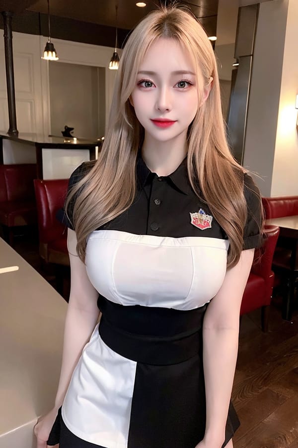 Tags: 21872187
<lora:mix4:0.35>, <lora:JapaneseDollLikeness_v15:0.48>, <lora:YaeMiko_Test:0.31>, (russian:0.94), (waitress wearing uniform:1.17), restaurant, <lora:skirtlift-v4:0.82 <lora:Addams:0.31>, (photorealistic:1.19), sexy lips, seductive smile, double eyelids, eyelashes, pale skin, perky breasts, full body portrait, 4K, RAW, sharp, hyper realistic, tall, (thigh gap:1.04), delicate and beautiful girl, solo, (dramatic:0.91)
Negative prompt: drawings, sketches, paintings, fat, (worst quality:1.93)
Steps: 32, Sampler: DPM++ 2M Karras, CFG scale: 6.44, Seed: 648164719, Size: 512x768, Model hash: fc2511737a, Model: chilloutmix_NiPrunedFp32Fix, Seed resize from: -1x-1, Denoising strength: 0.3, Version: v1.2.1, Hires upscale: 2.0, Hires steps: 16, Hires upscaler: ESRGAN_4x