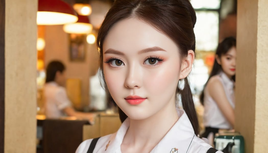 Tags: 21872187, SDXL
{"3": {"inputs": {"seed": 748928335589452, "steps": 32, "cfg": 5.74, "sampler_name": "dpmpp_2m", "scheduler": "karras", "denoise": 1.0, "model": ["27", 0], "positive": ["6", 0], "negative": ["7", 0], "latent_image": ["5", 0]}, "class_type": "KSampler"}, "4": {"inputs": {"ckpt_name": "juggernautXL_v8Rundiffusion.safetensors"}, "class_type": "CheckpointLoaderSimple"}, "5": {"inputs": {"width": 1344, "height": 768, "batch_size": 1}, "class_type": "EmptyLatentImage"}, "6": {"inputs": {"text": "21 year old girl, (beautiful eyes:1.03), (eyelashes:1.08), (sexy lips:1.11), (pale skin:1.14), (double eyelids:1.12), (temptress:1.06), (idol:1.04), (detailed face:1.13), (cute:1.00), (seductive facial expression:1.13), (slim:1.14), (seductive pose:0.95), (blush:1.02), (in a seductive pose:1.13), (large perky breasts:0.97), (cleavage:1.03), (thigh gap:1.09), (a waitress in uniform:1.11) working at a restaurant, (detailed skin:1.01), (soft lighting:1.00), (natural looking skin:1.02), (RAW:1.05), (portra:1.09), (textured skin:1.00), (skin fuzz:1.04), (film:1.08), (candid cinema:1.07)", "clip": ["27", 1]}, "class_type": "CLIPTextEncode"}, "7": {"inputs": {"text": "(watermark:1.09), (bad hands:1.13), (distorted:1.10), (worst quality:1.08), (open mouth:1.06), (twisted:1.07), (low resolution:1.10)", "clip": ["27", 1]}, "class_type": "CLIPTextEncode"}, "8": {"inputs": {"samples": ["3", 0], "vae": ["4", 2]}, "class_type": "VAEDecode"}, "25": {"inputs": {"lora_name": "nudify_xl.safetensors", "strength_model": 0.09, "strength_clip": 0.07, "model": ["4", 0], "clip": ["4", 1]}, "class_type": "LoraLoader"}, "26": {"inputs": {"lora_name": "shirtlift_SDXL_v2.safetensors", "strength_model": 0.0, "strength_clip": 0.05, "model": ["25", 0], "clip": ["25", 1]}, "class_type": "LoraLoader"}, "27": {"inputs": {"lora_name": "PerfectEyesXL.safetensors", "strength_model": 0.11, "strength_clip": 0.12, "model": ["26", 0], "clip": ["26", 1]}, "class_type": "LoraLoader"}, "30": {"inputs": {"model_name": "4x_NMKD-Superscale-SP_178000_G.pth"}, "class_type": "UpscaleModelLoader"}, "31": {"inputs": {"upscale_model": ["30", 0], "image": ["8", 0]}, "class_type": "ImageUpscaleWithModel"}, "32": {"inputs": {"upscale_method": "lanczos", "scale_by": 0.5, "image": ["31", 0]}, "class_type": "ImageScaleBy"}, "33": {"inputs": {"pixels": ["32", 0], "vae": ["4", 2]}, "class_type": "VAEEncode"}, "34": {"inputs": {"seed": 748928335589452, "steps": 32, "cfg": 5.74, "sampler_name": "dpmpp_2m", "scheduler": "karras", "denoise": 0.3, "model": ["27", 0], "positive": ["6", 0], "negative": ["7", 0], "latent_image": ["33", 0]}, "class_type": "KSampler"}, "36": {"inputs": {"samples": ["34", 0], "vae": ["4", 2]}, "class_type": "VAEDecode"}, "39": {"inputs": {"filename_prefix": "comfyapi-1707859494950", "images": ["36", 0]}, "class_type": "SaveImage"}}