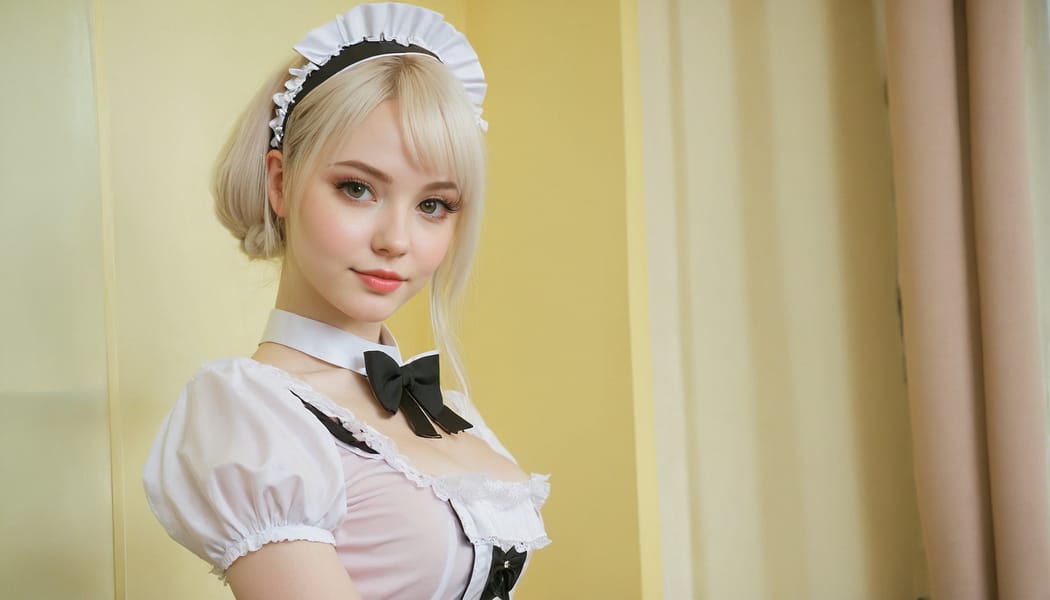 Tags: 21872187, SDXL
{"3": {"inputs": {"seed": 974276400291430, "steps": 32, "cfg": 7.17, "sampler_name": "dpmpp_2m", "scheduler": "karras", "denoise": 1.0, "model": ["27", 0], "positive": ["6", 0], "negative": ["7", 0], "latent_image": ["5", 0]}, "class_type": "KSampler"}, "4": {"inputs": {"ckpt_name": "juggernautxl.safetensors"}, "class_type": "CheckpointLoaderSimple"}, "5": {"inputs": {"width": 1344, "height": 768, "batch_size": 1}, "class_type": "EmptyLatentImage"}, "6": {"inputs": {"text": "24 year old girl, (ukrainian:1.05), (pale skin:1.11), (blush:0.95), (sexy lips:1.06), (temptress:1.05), (cute:1.14), (detailed face:1.09), (seductive pose:1.04), (slim:1.05), (seductive facial expression:1.08), (eyelashes:1.04), (idol:1.04), (perky ass:1.02), (exposed ass:1.06), (looking back:1.01), (sexy ass:1.01), (thigh gap:1.09), in a (skimpy maid costume:1.14) working at a maid cafe, choker, bowtie, headband, pleated skirt, (portra:1.07), (detailed skin:1.00), (natural looking skin:1.08), (RAW:1.07), (soft lighting:1.03), (skin fuzz:1.02), (candid cinema:1.01), (textured skin:1.06), (film:1.08)", "clip": ["27", 1]}, "class_type": "CLIPTextEncode"}, "7": {"inputs": {"text": "(bad hands:1.10), (open mouth:1.10), (distorted:1.13), (low resolution:1.08), (twisted:1.14), (watermark:1.06), (worst quality:1.12)", "clip": ["27", 1]}, "class_type": "CLIPTextEncode"}, "8": {"inputs": {"samples": ["3", 0], "vae": ["4", 2]}, "class_type": "VAEDecode"}, "25": {"inputs": {"lora_name": "nudify_xl.safetensors", "strength_model": 0.21, "strength_clip": 0.27, "model": ["4", 0], "clip": ["4", 1]}, "class_type": "LoraLoader"}, "26": {"inputs": {"lora_name": "shirtlift_SDXL_v2.safetensors", "strength_model": 0.13, "strength_clip": 0.03, "model": ["25", 0], "clip": ["25", 1]}, "class_type": "LoraLoader"}, "27": {"inputs": {"lora_name": "PerfectEyesXL.safetensors", "strength_model": 0.01, "strength_clip": 0.07, "model": ["26", 0], "clip": ["26", 1]}, "class_type": "LoraLoader"}, "30": {"inputs": {"model_name": "4x_NMKD-Superscale-SP_178000_G.pth"}, "class_type": "UpscaleModelLoader"}, "31": {"inputs": {"upscale_model": ["30", 0], "image": ["8", 0]}, "class_type": "ImageUpscaleWithModel"}, "32": {"inputs": {"upscale_method": "lanczos", "scale_by": 0.5, "image": ["31", 0]}, "class_type": "ImageScaleBy"}, "33": {"inputs": {"pixels": ["32", 0], "vae": ["4", 2]}, "class_type": "VAEEncode"}, "34": {"inputs": {"seed": 974276400291430, "steps": 32, "cfg": 7.17, "sampler_name": "dpmpp_2m", "scheduler": "karras", "denoise": 0.3, "model": ["27", 0], "positive": ["6", 0], "negative": ["7", 0], "latent_image": ["33", 0]}, "class_type": "KSampler"}, "36": {"inputs": {"samples": ["34", 0], "vae": ["4", 2]}, "class_type": "VAEDecode"}, "39": {"inputs": {"filename_prefix": "comfyapi-1724710267117", "images": ["36", 0]}, "class_type": "SaveImage"}}