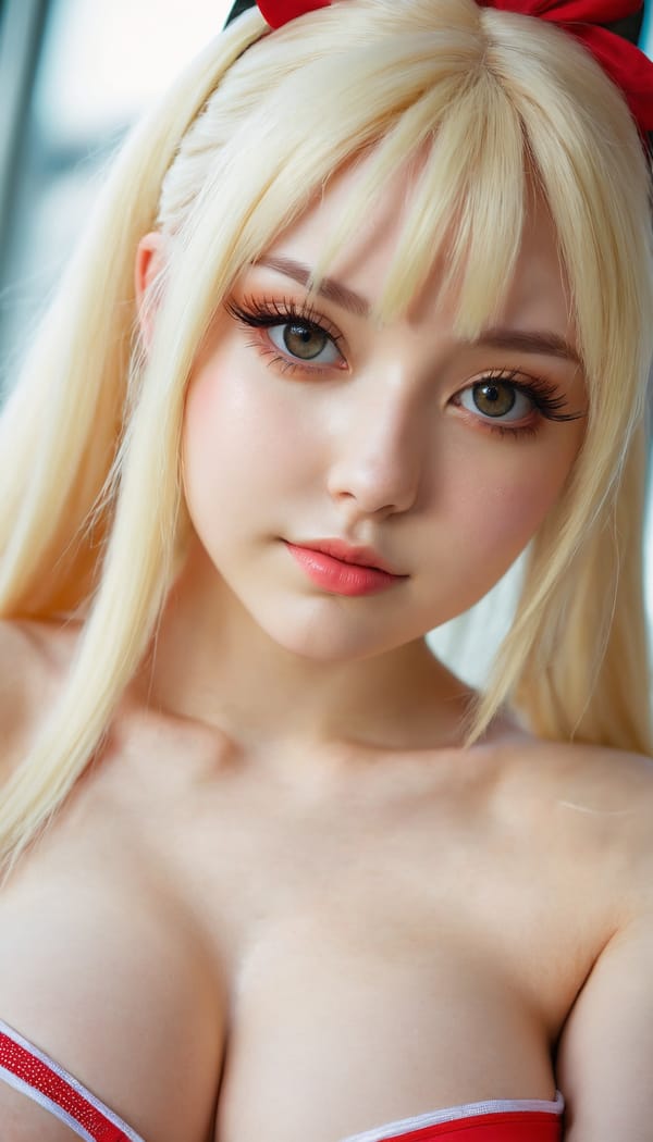 Tags: 21872187, SDXL
{"3": {"inputs": {"seed": 344293372929539, "steps": 64, "cfg": 6.45, "sampler_name": "dpmpp_2m", "scheduler": "karras", "denoise": 1.0, "model": ["27", 0], "positive": ["6", 0], "negative": ["7", 0], "latent_image": ["5", 0]}, "class_type": "KSampler"}, "4": {"inputs": {"ckpt_name": "juggernautxl.safetensors"}, "class_type": "CheckpointLoaderSimple"}, "5": {"inputs": {"width": 768, "height": 1344, "batch_size": 1}, "class_type": "EmptyLatentImage"}, "6": {"inputs": {"text": "20 year old girl, (ukrainian:1.09), (cute:1.07), (double eyelids:0.98), (slim:1.01), (idol:0.99), (eyelashes:1.12), (seductive facial expression:0.99), (sexy lips:1.06), (detailed face:0.97), (temptress:1.00), (beautiful eyes:1.01), (seductive pose:1.07), (blush:0.95), (pale skin:1.04), (in a seductive pose:1.09), (large perky breasts:1.05), (cleavage:1.04), (thigh gap:1.03), (in a cosplay:1.13) at comiket posing for camera, (candid cinema:1.00), (RAW:1.06), (textured skin:1.00), (soft lighting:1.03), (skin fuzz:1.02), (natural looking skin:1.08), (portra:1.01), (film:1.08), (detailed skin:1.07)", "clip": ["27", 1]}, "class_type": "CLIPTextEncode"}, "7": {"inputs": {"text": "(bad hands:1.14), (worst quality:1.11), (watermark:1.12), (distorted:1.07), (twisted:1.14), (open mouth:1.12), (low resolution:1.12)", "clip": ["27", 1]}, "class_type": "CLIPTextEncode"}, "8": {"inputs": {"samples": ["3", 0], "vae": ["4", 2]}, "class_type": "VAEDecode"}, "25": {"inputs": {"lora_name": "nudify_xl.safetensors", "strength_model": 0.36, "strength_clip": 0.09, "model": ["4", 0], "clip": ["4", 1]}, "class_type": "LoraLoader"}, "26": {"inputs": {"lora_name": "shirtlift_SDXL_v2.safetensors", "strength_model": 0.16, "strength_clip": 0.01, "model": ["25", 0], "clip": ["25", 1]}, "class_type": "LoraLoader"}, "27": {"inputs": {"lora_name": "PerfectEyesXL.safetensors", "strength_model": 0.07, "strength_clip": 0.17, "model": ["26", 0], "clip": ["26", 1]}, "class_type": "LoraLoader"}, "30": {"inputs": {"model_name": "4x_NMKD-Superscale-SP_178000_G.pth"}, "class_type": "UpscaleModelLoader"}, "31": {"inputs": {"upscale_model": ["30", 0], "image": ["8", 0]}, "class_type": "ImageUpscaleWithModel"}, "32": {"inputs": {"upscale_method": "lanczos", "scale_by": 0.5, "image": ["31", 0]}, "class_type": "ImageScaleBy"}, "33": {"inputs": {"pixels": ["32", 0], "vae": ["4", 2]}, "class_type": "VAEEncode"}, "34": {"inputs": {"seed": 344293372929539, "steps": 64, "cfg": 6.45, "sampler_name": "dpmpp_2m", "scheduler": "karras", "denoise": 0.3, "model": ["27", 0], "positive": ["6", 0], "negative": ["7", 0], "latent_image": ["33", 0]}, "class_type": "KSampler"}, "36": {"inputs": {"samples": ["34", 0], "vae": ["4", 2]}, "class_type": "VAEDecode"}, "39": {"inputs": {"filename_prefix": "comfyapi-1716350871073", "images": ["36", 0]}, "class_type": "SaveImage"}}