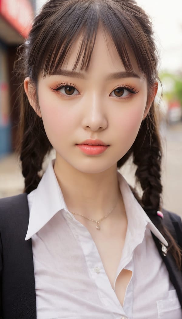 Tags: 21872187, SDXL
{"3": {"inputs": {"seed": 148291235570039, "steps": 32, "cfg": 5.43, "sampler_name": "dpmpp_2m", "scheduler": "karras", "denoise": 1.0, "model": ["27", 0], "positive": ["6", 0], "negative": ["7", 0], "latent_image": ["5", 0]}, "class_type": "KSampler"}, "4": {"inputs": {"ckpt_name": "juggernautxl.safetensors"}, "class_type": "CheckpointLoaderSimple"}, "5": {"inputs": {"width": 768, "height": 1344, "batch_size": 1}, "class_type": "EmptyLatentImage"}, "6": {"inputs": {"text": "21 year old girl, (slim:0.98), (temptress:0.98), (blush:0.96), (idol:0.97), (seductive pose:1.01), (seductive facial expression:1.14), (cute:0.98), (detailed face:1.01), (double eyelids:0.96), (eyelashes:1.09), (pale skin:0.98), (sexy lips:1.13), (beautiful eyes:1.04), (on all fours:1.14), (spreading ass cheeks:1.09), (from behind:1.12), (backboob:1.07), (school uniform:1.11), choker, busy street, (portra:1.00), (skin fuzz:1.09), (RAW:1.04), (natural looking skin:1.04), (soft lighting:1.02), (candid cinema:1.03), (detailed skin:1.07), (film:1.01), (textured skin:1.08)", "clip": ["27", 1]}, "class_type": "CLIPTextEncode"}, "7": {"inputs": {"text": "(watermark:1.13), (distorted:1.13), (low resolution:1.05), (bad hands:1.08), (worst quality:1.08), (twisted:1.13), (open mouth:1.05)", "clip": ["27", 1]}, "class_type": "CLIPTextEncode"}, "8": {"inputs": {"samples": ["3", 0], "vae": ["4", 2]}, "class_type": "VAEDecode"}, "25": {"inputs": {"lora_name": "nudify_xl.safetensors", "strength_model": 0.18, "strength_clip": 0.14, "model": ["4", 0], "clip": ["4", 1]}, "class_type": "LoraLoader"}, "26": {"inputs": {"lora_name": "shirtlift_SDXL_v2.safetensors", "strength_model": 0.19, "strength_clip": 0.04, "model": ["25", 0], "clip": ["25", 1]}, "class_type": "LoraLoader"}, "27": {"inputs": {"lora_name": "PerfectEyesXL.safetensors", "strength_model": 0.12, "strength_clip": 0.18, "model": ["26", 0], "clip": ["26", 1]}, "class_type": "LoraLoader"}, "30": {"inputs": {"model_name": "4x_NMKD-Superscale-SP_178000_G.pth"}, "class_type": "UpscaleModelLoader"}, "31": {"inputs": {"upscale_model": ["30", 0], "image": ["8", 0]}, "class_type": "ImageUpscaleWithModel"}, "32": {"inputs": {"upscale_method": "lanczos", "scale_by": 0.5, "image": ["31", 0]}, "class_type": "ImageScaleBy"}, "33": {"inputs": {"pixels": ["32", 0], "vae": ["4", 2]}, "class_type": "VAEEncode"}, "34": {"inputs": {"seed": 148291235570039, "steps": 32, "cfg": 5.43, "sampler_name": "dpmpp_2m", "scheduler": "karras", "denoise": 0.3, "model": ["27", 0], "positive": ["6", 0], "negative": ["7", 0], "latent_image": ["33", 0]}, "class_type": "KSampler"}, "36": {"inputs": {"samples": ["34", 0], "vae": ["4", 2]}, "class_type": "VAEDecode"}, "39": {"inputs": {"filename_prefix": "comfyapi-1714656455500", "images": ["36", 0]}, "class_type": "SaveImage"}}