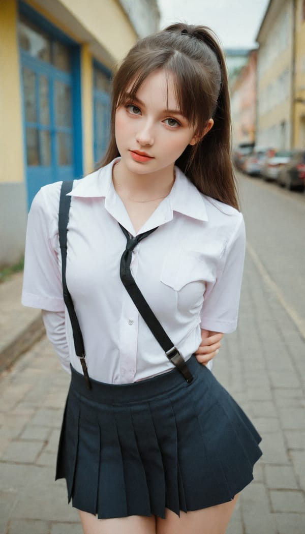 Tags: 21872187, SDXL
{"3": {"inputs": {"seed": 767780123562982, "steps": 32, "cfg": 5.06, "sampler_name": "dpmpp_2m", "scheduler": "karras", "denoise": 1.0, "model": ["27", 0], "positive": ["6", 0], "negative": ["7", 0], "latent_image": ["5", 0]}, "class_type": "KSampler"}, "4": {"inputs": {"ckpt_name": "leosamsHelloworldSDXL_helloworldSDXL32DPO.safetensors"}, "class_type": "CheckpointLoaderSimple"}, "5": {"inputs": {"width": 768, "height": 1344, "batch_size": 1}, "class_type": "EmptyLatentImage"}, "6": {"inputs": {"text": "23 year old girl, (ukrainian:1.04), (eyelashes:0.97), (cute:0.95), (idol:1.07), (seductive facial expression:1.13), (pale skin:1.12), (beautiful eyes:0.98), (seductive pose:1.10), (detailed face:1.01), (sexy lips:1.05), (double eyelids:1.02), (slim:0.98), (temptress:0.96), (blush:1.13), (perky ass:1.04), (exposed ass:1.04), (looking back:1.10), (sexy ass:1.09), (thigh gap:0.98), (school uniform:1.04), choker, busy street, (detailed skin:1.07), (soft lighting:1.06), (RAW:1.09), (natural looking skin:1.04), (portra:1.09), (candid cinema:1.07), (skin fuzz:1.05), (film:1.00), (textured skin:1.04)", "clip": ["27", 1]}, "class_type": "CLIPTextEncode"}, "7": {"inputs": {"text": "(low resolution:1.13), (bad hands:1.12), (worst quality:1.14), (open mouth:1.14), (watermark:1.07), (distorted:1.12)", "clip": ["27", 1]}, "class_type": "CLIPTextEncode"}, "8": {"inputs": {"samples": ["3", 0], "vae": ["4", 2]}, "class_type": "VAEDecode"}, "25": {"inputs": {"lora_name": "nudify_xl.safetensors", "strength_model": 0.28, "strength_clip": 0.34, "model": ["4", 0], "clip": ["4", 1]}, "class_type": "LoraLoader"}, "26": {"inputs": {"lora_name": "shirtlift_SDXL_v2.safetensors", "strength_model": 0.13, "strength_clip": 0.07, "model": ["25", 0], "clip": ["25", 1]}, "class_type": "LoraLoader"}, "27": {"inputs": {"lora_name": "PerfectEyesXL.safetensors", "strength_model": 0.1, "strength_clip": 0.18, "model": ["26", 0], "clip": ["26", 1]}, "class_type": "LoraLoader"}, "30": {"inputs": {"model_name": "4x_NMKD-Superscale-SP_178000_G.pth"}, "class_type": "UpscaleModelLoader"}, "31": {"inputs": {"upscale_model": ["30", 0], "image": ["8", 0]}, "class_type": "ImageUpscaleWithModel"}, "32": {"inputs": {"upscale_method": "lanczos", "scale_by": 0.5, "image": ["31", 0]}, "class_type": "ImageScaleBy"}, "33": {"inputs": {"pixels": ["32", 0], "vae": ["4", 2]}, "class_type": "VAEEncode"}, "34": {"inputs": {"seed": 767780123562982, "steps": 32, "cfg": 5.06, "sampler_name": "dpmpp_2m", "scheduler": "karras", "denoise": 0.3, "model": ["27", 0], "positive": ["6", 0], "negative": ["7", 0], "latent_image": ["33", 0]}, "class_type": "KSampler"}, "36": {"inputs": {"samples": ["34", 0], "vae": ["4", 2]}, "class_type": "VAEDecode"}, "39": {"inputs": {"filename_prefix": "comfyapi-1709477063494", "images": ["36", 0]}, "class_type": "SaveImage"}}