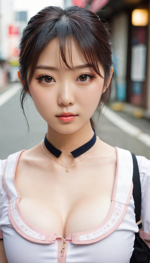 Tags: 21872187, SDXL
{"3": {"inputs": {"seed": 973787742689751, "steps": 64, "cfg": 7.06, "sampler_name": "dpmpp_2m", "scheduler": "karras", "denoise": 1.0, "model": ["27", 0], "positive": ["6", 0], "negative": ["7", 0], "latent_image": ["5", 0]}, "class_type": "KSampler"}, "4": {"inputs": {"ckpt_name": "juggernautxl.safetensors"}, "class_type": "CheckpointLoaderSimple"}, "5": {"inputs": {"width": 768, "height": 1344, "batch_size": 1}, "class_type": "EmptyLatentImage"}, "6": {"inputs": {"text": "23 year old girl, (japanese:1.10), (korean:1.12), (taiwanese:1.02), (temptress:0.98), (double eyelids:1.14), (slim:1.14), (blush:1.00), (seductive pose:0.97), (seductive facial expression:1.02), (pale skin:1.10), (cute:1.09), (idol:1.10), (sexy lips:1.13), (detailed face:0.96), (beautiful eyes:1.01), (in a seductive pose:1.13), (large perky breasts:1.03), (cleavage:1.02), (thigh gap:1.12), (school uniform:1.07), choker, busy street, (textured skin:1.08), (film:1.08), (portra:1.09), (RAW:1.03), (natural looking skin:1.07), (detailed skin:1.03), (skin fuzz:1.08), (candid cinema:1.08)", "clip": ["27", 1]}, "class_type": "CLIPTextEncode"}, "7": {"inputs": {"text": "(watermark:1.06), (open mouth:1.07), (bad hands:1.05), (low resolution:1.08), (distorted:1.12), (worst quality:1.11), (twisted:1.14)", "clip": ["27", 1]}, "class_type": "CLIPTextEncode"}, "8": {"inputs": {"samples": ["3", 0], "vae": ["4", 2]}, "class_type": "VAEDecode"}, "25": {"inputs": {"lora_name": "nudify_xl.safetensors", "strength_model": 0.15, "strength_clip": 0.2, "model": ["4", 0], "clip": ["4", 1]}, "class_type": "LoraLoader"}, "26": {"inputs": {"lora_name": "shirtlift_SDXL_v2.safetensors", "strength_model": 0.05, "strength_clip": 0.14, "model": ["25", 0], "clip": ["25", 1]}, "class_type": "LoraLoader"}, "27": {"inputs": {"lora_name": "PerfectEyesXL.safetensors", "strength_model": 0.09, "strength_clip": 0.13, "model": ["26", 0], "clip": ["26", 1]}, "class_type": "LoraLoader"}, "30": {"inputs": {"model_name": "4x_NMKD-Superscale-SP_178000_G.pth"}, "class_type": "UpscaleModelLoader"}, "31": {"inputs": {"upscale_model": ["30", 0], "image": ["8", 0]}, "class_type": "ImageUpscaleWithModel"}, "32": {"inputs": {"upscale_method": "lanczos", "scale_by": 0.5, "image": ["31", 0]}, "class_type": "ImageScaleBy"}, "33": {"inputs": {"pixels": ["32", 0], "vae": ["4", 2]}, "class_type": "VAEEncode"}, "34": {"inputs": {"seed": 973787742689751, "steps": 64, "cfg": 7.06, "sampler_name": "dpmpp_2m", "scheduler": "karras", "denoise": 0.3, "model": ["27", 0], "positive": ["6", 0], "negative": ["7", 0], "latent_image": ["33", 0]}, "class_type": "KSampler"}, "36": {"inputs": {"samples": ["34", 0], "vae": ["4", 2]}, "class_type": "VAEDecode"}, "39": {"inputs": {"filename_prefix": "comfyapi-1713212676141", "images": ["36", 0]}, "class_type": "SaveImage"}}