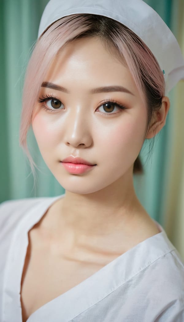 Tags: 21872187, SDXL
{"3": {"inputs": {"seed": 787311252490616, "steps": 32, "cfg": 6.67, "sampler_name": "dpmpp_2m", "scheduler": "karras", "denoise": 1.0, "model": ["27", 0], "positive": ["6", 0], "negative": ["7", 0], "latent_image": ["5", 0]}, "class_type": "KSampler"}, "4": {"inputs": {"ckpt_name": "juggernautxl.safetensors"}, "class_type": "CheckpointLoaderSimple"}, "5": {"inputs": {"width": 768, "height": 1344, "batch_size": 1}, "class_type": "EmptyLatentImage"}, "6": {"inputs": {"text": "28 year old girl, (ukrainian:1.10), (chinese:1.07), (taiwanese:1.14), (beautiful eyes:1.00), (cute:1.09), (pale skin:0.99), (detailed face:1.00), (slim:0.97), (temptress:1.07), (blush:1.14), (seductive facial expression:0.97), (idol:1.13), (sexy lips:1.13), (eyelashes:1.09), (double eyelids:1.02), (seductive pose:1.00), (in a seductive pose:0.98), (large perky breasts:0.97), (cleavage:0.96), (thigh gap:1.12), (nurse in uniform:1.10) working in a hospital ward, (textured skin:1.06), (candid cinema:1.03), (skin fuzz:1.07), (RAW:1.03), (portra:1.06), (detailed skin:1.05), (film:1.06), (soft lighting:1.08), (natural looking skin:1.07)", "clip": ["27", 1]}, "class_type": "CLIPTextEncode"}, "7": {"inputs": {"text": "(open mouth:1.06), (twisted:1.06), (worst quality:1.14), (low resolution:1.08), (bad hands:1.07), (distorted:1.11), (watermark:1.06)", "clip": ["27", 1]}, "class_type": "CLIPTextEncode"}, "8": {"inputs": {"samples": ["3", 0], "vae": ["4", 2]}, "class_type": "VAEDecode"}, "25": {"inputs": {"lora_name": "nudify_xl.safetensors", "strength_model": 0.08, "strength_clip": 0.01, "model": ["4", 0], "clip": ["4", 1]}, "class_type": "LoraLoader"}, "26": {"inputs": {"lora_name": "shirtlift_SDXL_v2.safetensors", "strength_model": 0.1, "strength_clip": 0.15, "model": ["25", 0], "clip": ["25", 1]}, "class_type": "LoraLoader"}, "27": {"inputs": {"lora_name": "PerfectEyesXL.safetensors", "strength_model": 0.17, "strength_clip": 0.15, "model": ["26", 0], "clip": ["26", 1]}, "class_type": "LoraLoader"}, "30": {"inputs": {"model_name": "4x_NMKD-Superscale-SP_178000_G.pth"}, "class_type": "UpscaleModelLoader"}, "31": {"inputs": {"upscale_model": ["30", 0], "image": ["8", 0]}, "class_type": "ImageUpscaleWithModel"}, "32": {"inputs": {"upscale_method": "lanczos", "scale_by": 0.5, "image": ["31", 0]}, "class_type": "ImageScaleBy"}, "33": {"inputs": {"pixels": ["32", 0], "vae": ["4", 2]}, "class_type": "VAEEncode"}, "34": {"inputs": {"seed": 787311252490616, "steps": 32, "cfg": 6.67, "sampler_name": "dpmpp_2m", "scheduler": "karras", "denoise": 0.3, "model": ["27", 0], "positive": ["6", 0], "negative": ["7", 0], "latent_image": ["33", 0]}, "class_type": "KSampler"}, "36": {"inputs": {"samples": ["34", 0], "vae": ["4", 2]}, "class_type": "VAEDecode"}, "39": {"inputs": {"filename_prefix": "comfyapi-1713302109223", "images": ["36", 0]}, "class_type": "SaveImage"}}