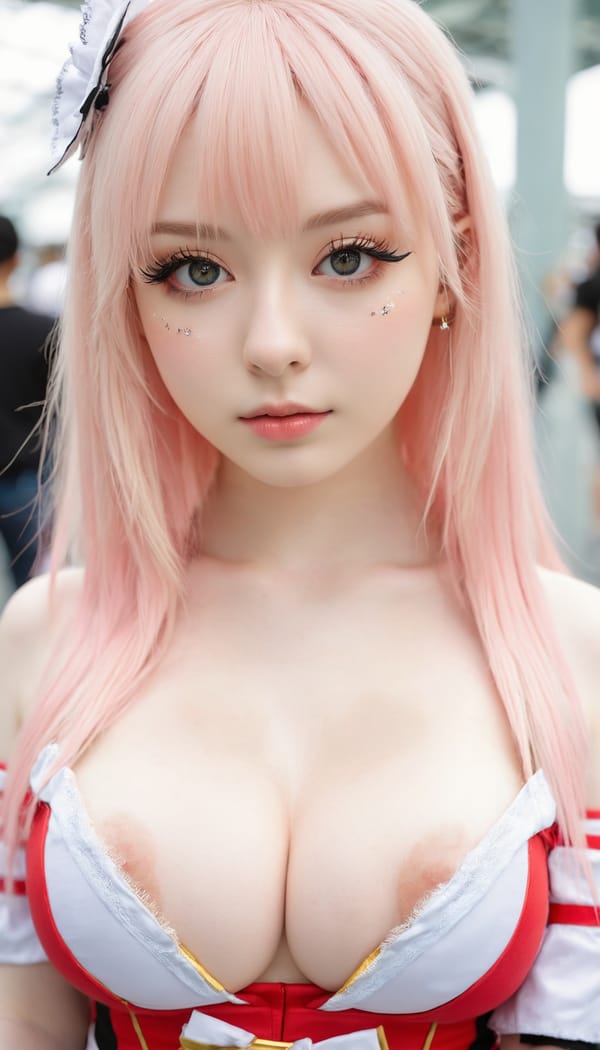 Tags: 21872187, SDXL
{"3": {"inputs": {"seed": 338528560284394, "steps": 64, "cfg": 6.48, "sampler_name": "dpmpp_2m", "scheduler": "karras", "denoise": 1.0, "model": ["27", 0], "positive": ["6", 0], "negative": ["7", 0], "latent_image": ["5", 0]}, "class_type": "KSampler"}, "4": {"inputs": {"ckpt_name": "juggernautxl.safetensors"}, "class_type": "CheckpointLoaderSimple"}, "5": {"inputs": {"width": 768, "height": 1344, "batch_size": 1}, "class_type": "EmptyLatentImage"}, "6": {"inputs": {"text": "19 year old girl, (pale skin:1.10), (detailed face:1.02), (eyelashes:1.10), (cute:0.98), (blush:1.10), (temptress:0.96), (seductive facial expression:0.95), (double eyelids:1.14), (beautiful eyes:1.00), (slim:1.01), (seductive pose:1.08), (idol:1.06), (sexy lips:1.05), (in a seductive pose:1.03), (large perky breasts:1.13), (cleavage:1.05), (thigh gap:1.01), (in a cosplay:1.10) at comiket posing for camera, (textured skin:1.06), (candid cinema:1.04), (film:1.03), (skin fuzz:1.07), (RAW:1.05), (natural looking skin:1.03), (soft lighting:1.03), (detailed skin:1.00), (portra:1.06)", "clip": ["27", 1]}, "class_type": "CLIPTextEncode"}, "7": {"inputs": {"text": "(watermark:1.11), (worst quality:1.05), (twisted:1.06), (open mouth:1.07), (low resolution:1.10), (distorted:1.06), (bad hands:1.07)", "clip": ["27", 1]}, "class_type": "CLIPTextEncode"}, "8": {"inputs": {"samples": ["3", 0], "vae": ["4", 2]}, "class_type": "VAEDecode"}, "25": {"inputs": {"lora_name": "nudify_xl.safetensors", "strength_model": 0.21, "strength_clip": 0.05, "model": ["4", 0], "clip": ["4", 1]}, "class_type": "LoraLoader"}, "26": {"inputs": {"lora_name": "shirtlift_SDXL_v2.safetensors", "strength_model": 0.14, "strength_clip": 0.01, "model": ["25", 0], "clip": ["25", 1]}, "class_type": "LoraLoader"}, "27": {"inputs": {"lora_name": "PerfectEyesXL.safetensors", "strength_model": 0.18, "strength_clip": 0.06, "model": ["26", 0], "clip": ["26", 1]}, "class_type": "LoraLoader"}, "30": {"inputs": {"model_name": "4x_NMKD-Superscale-SP_178000_G.pth"}, "class_type": "UpscaleModelLoader"}, "31": {"inputs": {"upscale_model": ["30", 0], "image": ["8", 0]}, "class_type": "ImageUpscaleWithModel"}, "32": {"inputs": {"upscale_method": "lanczos", "scale_by": 0.5, "image": ["31", 0]}, "class_type": "ImageScaleBy"}, "33": {"inputs": {"pixels": ["32", 0], "vae": ["4", 2]}, "class_type": "VAEEncode"}, "34": {"inputs": {"seed": 338528560284394, "steps": 64, "cfg": 6.48, "sampler_name": "dpmpp_2m", "scheduler": "karras", "denoise": 0.3, "model": ["27", 0], "positive": ["6", 0], "negative": ["7", 0], "latent_image": ["33", 0]}, "class_type": "KSampler"}, "36": {"inputs": {"samples": ["34", 0], "vae": ["4", 2]}, "class_type": "VAEDecode"}, "39": {"inputs": {"filename_prefix": "comfyapi-1735218817368", "images": ["36", 0]}, "class_type": "SaveImage"}}