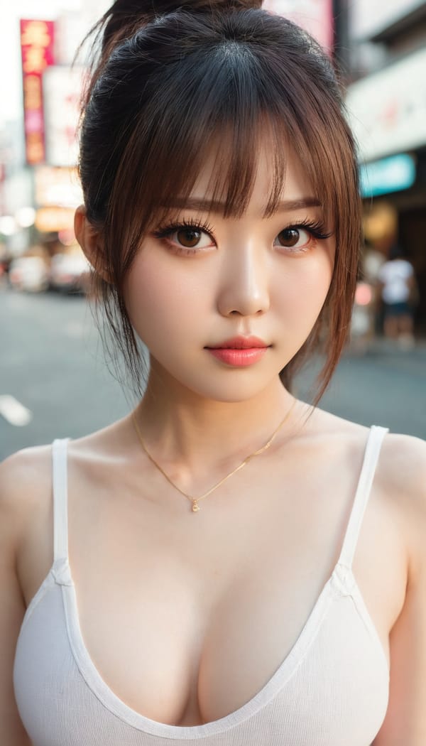 Tags: 21872187, SDXL
{"3": {"inputs": {"seed": 679098136459541, "steps": 32, "cfg": 6.14, "sampler_name": "dpmpp_2m", "scheduler": "karras", "denoise": 1.0, "model": ["27", 0], "positive": ["6", 0], "negative": ["7", 0], "latent_image": ["5", 0]}, "class_type": "KSampler"}, "4": {"inputs": {"ckpt_name": "juggernautxl.safetensors"}, "class_type": "CheckpointLoaderSimple"}, "5": {"inputs": {"width": 768, "height": 1344, "batch_size": 1}, "class_type": "EmptyLatentImage"}, "6": {"inputs": {"text": "26 year old girl, (japanese:1.09), (sexy lips:1.13), (pale skin:1.11), (double eyelids:1.05), (cute:1.03), (eyelashes:1.14), (temptress:1.00), (idol:0.96), (slim:0.98), (detailed face:1.12), (seductive pose:0.95), (seductive facial expression:1.01), (blush:1.01), (in a seductive pose:1.08), (large perky breasts:0.96), (cleavage:1.02), (thigh gap:1.07), (white tanktop:1.14), busy street, (textured skin:1.05), (RAW:1.09), (natural looking skin:1.00), (detailed skin:1.02), (portra:1.08), (soft lighting:1.00), (skin fuzz:1.03), (candid cinema:1.09), (film:1.06)", "clip": ["27", 1]}, "class_type": "CLIPTextEncode"}, "7": {"inputs": {"text": "(watermark:1.07), (bad hands:1.09), (distorted:1.12), (open mouth:1.14), (twisted:1.11), (low resolution:1.08), (worst quality:1.08)", "clip": ["27", 1]}, "class_type": "CLIPTextEncode"}, "8": {"inputs": {"samples": ["3", 0], "vae": ["4", 2]}, "class_type": "VAEDecode"}, "25": {"inputs": {"lora_name": "nudify_xl.safetensors", "strength_model": 0.26, "strength_clip": 0.1, "model": ["4", 0], "clip": ["4", 1]}, "class_type": "LoraLoader"}, "26": {"inputs": {"lora_name": "shirtlift_SDXL_v2.safetensors", "strength_model": 0.15, "strength_clip": 0.11, "model": ["25", 0], "clip": ["25", 1]}, "class_type": "LoraLoader"}, "27": {"inputs": {"lora_name": "PerfectEyesXL.safetensors", "strength_model": 0.14, "strength_clip": 0.18, "model": ["26", 0], "clip": ["26", 1]}, "class_type": "LoraLoader"}, "30": {"inputs": {"model_name": "4x_NMKD-Superscale-SP_178000_G.pth"}, "class_type": "UpscaleModelLoader"}, "31": {"inputs": {"upscale_model": ["30", 0], "image": ["8", 0]}, "class_type": "ImageUpscaleWithModel"}, "32": {"inputs": {"upscale_method": "lanczos", "scale_by": 0.5, "image": ["31", 0]}, "class_type": "ImageScaleBy"}, "33": {"inputs": {"pixels": ["32", 0], "vae": ["4", 2]}, "class_type": "VAEEncode"}, "34": {"inputs": {"seed": 679098136459541, "steps": 32, "cfg": 6.14, "sampler_name": "dpmpp_2m", "scheduler": "karras", "denoise": 0.3, "model": ["27", 0], "positive": ["6", 0], "negative": ["7", 0], "latent_image": ["33", 0]}, "class_type": "KSampler"}, "36": {"inputs": {"samples": ["34", 0], "vae": ["4", 2]}, "class_type": "VAEDecode"}, "39": {"inputs": {"filename_prefix": "comfyapi-1717384886542", "images": ["36", 0]}, "class_type": "SaveImage"}}