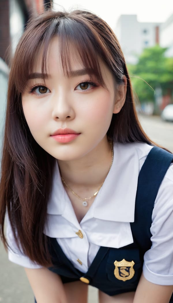 Tags: 21872187, SDXL
{"3": {"inputs": {"seed": 144202566082449, "steps": 64, "cfg": 6.73, "sampler_name": "dpmpp_2m", "scheduler": "karras", "denoise": 1.0, "model": ["27", 0], "positive": ["6", 0], "negative": ["7", 0], "latent_image": ["5", 0]}, "class_type": "KSampler"}, "4": {"inputs": {"ckpt_name": "juggernautxl.safetensors"}, "class_type": "CheckpointLoaderSimple"}, "5": {"inputs": {"width": 768, "height": 1344, "batch_size": 1}, "class_type": "EmptyLatentImage"}, "6": {"inputs": {"text": "24 year old girl, (blush:1.12), (idol:0.97), (cute:0.99), (slim:1.10), (temptress:1.14), (seductive pose:1.11), (seductive facial expression:1.10), (beautiful eyes:1.03), (pale skin:1.05), (eyelashes:1.00), (double eyelids:0.99), (sexy lips:1.11), (detailed face:0.96), (on all fours:1.03), (spreading ass cheeks:0.95), (from behind:1.00), (backboob:1.00), (school uniform:1.10), choker, busy street, (soft lighting:1.01), (skin fuzz:1.03), (portra:1.01), (film:1.01), (RAW:1.05), (natural looking skin:1.03), (candid cinema:1.07), (detailed skin:1.02), (textured skin:1.05)", "clip": ["27", 1]}, "class_type": "CLIPTextEncode"}, "7": {"inputs": {"text": "(open mouth:1.14), (twisted:1.05), (low resolution:1.12), (bad hands:1.05), (watermark:1.08), (distorted:1.11), (worst quality:1.12)", "clip": ["27", 1]}, "class_type": "CLIPTextEncode"}, "8": {"inputs": {"samples": ["3", 0], "vae": ["4", 2]}, "class_type": "VAEDecode"}, "25": {"inputs": {"lora_name": "nudify_xl.safetensors", "strength_model": 0.2, "strength_clip": 0.12, "model": ["4", 0], "clip": ["4", 1]}, "class_type": "LoraLoader"}, "26": {"inputs": {"lora_name": "shirtlift_SDXL_v2.safetensors", "strength_model": 0.14, "strength_clip": 0.05, "model": ["25", 0], "clip": ["25", 1]}, "class_type": "LoraLoader"}, "27": {"inputs": {"lora_name": "PerfectEyesXL.safetensors", "strength_model": 0.19, "strength_clip": 0.04, "model": ["26", 0], "clip": ["26", 1]}, "class_type": "LoraLoader"}, "30": {"inputs": {"model_name": "4x_NMKD-Superscale-SP_178000_G.pth"}, "class_type": "UpscaleModelLoader"}, "31": {"inputs": {"upscale_model": ["30", 0], "image": ["8", 0]}, "class_type": "ImageUpscaleWithModel"}, "32": {"inputs": {"upscale_method": "lanczos", "scale_by": 0.5, "image": ["31", 0]}, "class_type": "ImageScaleBy"}, "33": {"inputs": {"pixels": ["32", 0], "vae": ["4", 2]}, "class_type": "VAEEncode"}, "34": {"inputs": {"seed": 144202566082449, "steps": 64, "cfg": 6.73, "sampler_name": "dpmpp_2m", "scheduler": "karras", "denoise": 0.3, "model": ["27", 0], "positive": ["6", 0], "negative": ["7", 0], "latent_image": ["33", 0]}, "class_type": "KSampler"}, "36": {"inputs": {"samples": ["34", 0], "vae": ["4", 2]}, "class_type": "VAEDecode"}, "39": {"inputs": {"filename_prefix": "comfyapi-1732692457062", "images": ["36", 0]}, "class_type": "SaveImage"}}