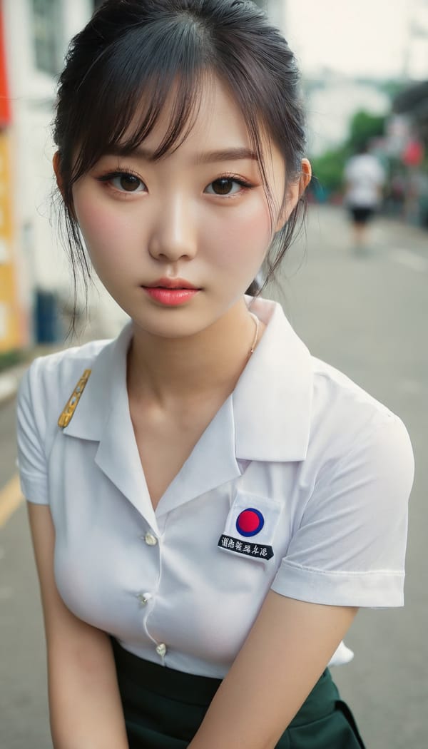 Tags: 21872187, SDXL
{"3": {"inputs": {"seed": 131763123676180, "steps": 64, "cfg": 5.1, "sampler_name": "dpmpp_2m", "scheduler": "karras", "denoise": 1.0, "model": ["27", 0], "positive": ["6", 0], "negative": ["7", 0], "latent_image": ["5", 0]}, "class_type": "KSampler"}, "4": {"inputs": {"ckpt_name": "juggernautxl.safetensors"}, "class_type": "CheckpointLoaderSimple"}, "5": {"inputs": {"width": 768, "height": 1344, "batch_size": 1}, "class_type": "EmptyLatentImage"}, "6": {"inputs": {"text": "25 year old girl, (korean:1.10), (chinese:1.08), (seductive pose:1.01), (blush:0.97), (seductive facial expression:1.14), (temptress:1.02), (beautiful eyes:1.02), (cute:0.97), (double eyelids:1.13), (sexy lips:1.10), (detailed face:0.98), (slim:1.07), (pale skin:1.07), (eyelashes:1.02), (in a seductive pose:1.04), (large perky breasts:0.99), (cleavage:1.04), (thigh gap:1.10), (school uniform:1.14), choker, busy street, (film:1.02), (detailed skin:1.04), (soft lighting:1.01), (textured skin:1.09), (portra:1.07), (natural looking skin:1.04), (RAW:1.00), (candid cinema:1.09), (skin fuzz:1.06)", "clip": ["27", 1]}, "class_type": "CLIPTextEncode"}, "7": {"inputs": {"text": "(twisted:1.13), (bad hands:1.12), (open mouth:1.07), (distorted:1.08), (low resolution:1.08), (watermark:1.10), (worst quality:1.07)", "clip": ["27", 1]}, "class_type": "CLIPTextEncode"}, "8": {"inputs": {"samples": ["3", 0], "vae": ["4", 2]}, "class_type": "VAEDecode"}, "25": {"inputs": {"lora_name": "nudify_xl.safetensors", "strength_model": 0.15, "strength_clip": 0.13, "model": ["4", 0], "clip": ["4", 1]}, "class_type": "LoraLoader"}, "26": {"inputs": {"lora_name": "shirtlift_SDXL_v2.safetensors", "strength_model": 0.14, "strength_clip": 0.05, "model": ["25", 0], "clip": ["25", 1]}, "class_type": "LoraLoader"}, "27": {"inputs": {"lora_name": "PerfectEyesXL.safetensors", "strength_model": 0.18, "strength_clip": 0.15, "model": ["26", 0], "clip": ["26", 1]}, "class_type": "LoraLoader"}, "30": {"inputs": {"model_name": "4x_NMKD-Superscale-SP_178000_G.pth"}, "class_type": "UpscaleModelLoader"}, "31": {"inputs": {"upscale_model": ["30", 0], "image": ["8", 0]}, "class_type": "ImageUpscaleWithModel"}, "32": {"inputs": {"upscale_method": "lanczos", "scale_by": 0.5, "image": ["31", 0]}, "class_type": "ImageScaleBy"}, "33": {"inputs": {"pixels": ["32", 0], "vae": ["4", 2]}, "class_type": "VAEEncode"}, "34": {"inputs": {"seed": 131763123676180, "steps": 64, "cfg": 5.1, "sampler_name": "dpmpp_2m", "scheduler": "karras", "denoise": 0.3, "model": ["27", 0], "positive": ["6", 0], "negative": ["7", 0], "latent_image": ["33", 0]}, "class_type": "KSampler"}, "36": {"inputs": {"samples": ["34", 0], "vae": ["4", 2]}, "class_type": "VAEDecode"}, "39": {"inputs": {"filename_prefix": "comfyapi-1718321044604", "images": ["36", 0]}, "class_type": "SaveImage"}}