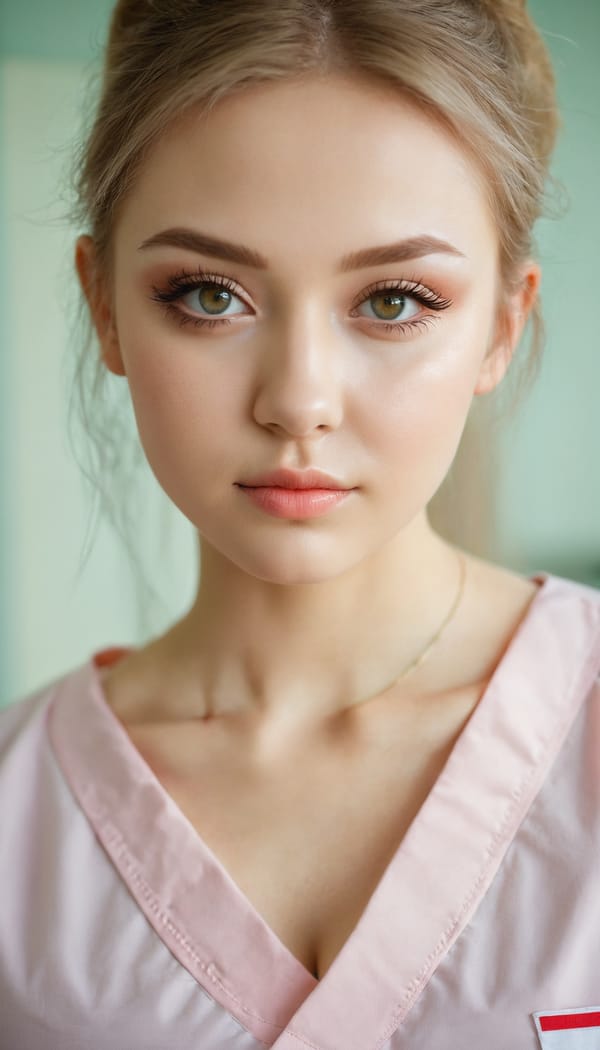 Tags: 21872187, SDXL
{"3": {"inputs": {"seed": 577600327278096, "steps": 64, "cfg": 7.05, "sampler_name": "dpmpp_2m", "scheduler": "karras", "denoise": 1.0, "model": ["27", 0], "positive": ["6", 0], "negative": ["7", 0], "latent_image": ["5", 0]}, "class_type": "KSampler"}, "4": {"inputs": {"ckpt_name": "juggernautxl.safetensors"}, "class_type": "CheckpointLoaderSimple"}, "5": {"inputs": {"width": 768, "height": 1344, "batch_size": 1}, "class_type": "EmptyLatentImage"}, "6": {"inputs": {"text": "21 year old girl, (ukrainian:1.07), (beautiful eyes:1.10), (slim:1.01), (cute:0.96), (seductive facial expression:1.03), (blush:1.13), (pale skin:0.97), (idol:1.10), (seductive pose:1.02), (double eyelids:0.98), (eyelashes:1.04), (detailed face:1.02), (sexy lips:1.07), (temptress:1.10), (in a seductive pose:1.03), (large perky breasts:1.03), (cleavage:0.96), (thigh gap:1.06), (nurse in uniform:1.09) working in a hospital ward, (textured skin:1.04), (film:1.05), (candid cinema:1.09), (portra:1.05), (detailed skin:1.09), (soft lighting:1.01), (natural looking skin:1.06), (skin fuzz:1.00)", "clip": ["27", 1]}, "class_type": "CLIPTextEncode"}, "7": {"inputs": {"text": "(worst quality:1.09), (distorted:1.13), (watermark:1.11), (bad hands:1.12), (low resolution:1.06), (open mouth:1.14), (twisted:1.13)", "clip": ["27", 1]}, "class_type": "CLIPTextEncode"}, "8": {"inputs": {"samples": ["3", 0], "vae": ["4", 2]}, "class_type": "VAEDecode"}, "25": {"inputs": {"lora_name": "nudify_xl.safetensors", "strength_model": 0.11, "strength_clip": 0.22, "model": ["4", 0], "clip": ["4", 1]}, "class_type": "LoraLoader"}, "26": {"inputs": {"lora_name": "shirtlift_SDXL_v2.safetensors", "strength_model": 0.01, "strength_clip": 0.09, "model": ["25", 0], "clip": ["25", 1]}, "class_type": "LoraLoader"}, "27": {"inputs": {"lora_name": "PerfectEyesXL.safetensors", "strength_model": 0.16, "strength_clip": 0.08, "model": ["26", 0], "clip": ["26", 1]}, "class_type": "LoraLoader"}, "30": {"inputs": {"model_name": "4x_NMKD-Superscale-SP_178000_G.pth"}, "class_type": "UpscaleModelLoader"}, "31": {"inputs": {"upscale_model": ["30", 0], "image": ["8", 0]}, "class_type": "ImageUpscaleWithModel"}, "32": {"inputs": {"upscale_method": "lanczos", "scale_by": 0.5, "image": ["31", 0]}, "class_type": "ImageScaleBy"}, "33": {"inputs": {"pixels": ["32", 0], "vae": ["4", 2]}, "class_type": "VAEEncode"}, "34": {"inputs": {"seed": 577600327278096, "steps": 64, "cfg": 7.05, "sampler_name": "dpmpp_2m", "scheduler": "karras", "denoise": 0.3, "model": ["27", 0], "positive": ["6", 0], "negative": ["7", 0], "latent_image": ["33", 0]}, "class_type": "KSampler"}, "36": {"inputs": {"samples": ["34", 0], "vae": ["4", 2]}, "class_type": "VAEDecode"}, "39": {"inputs": {"filename_prefix": "comfyapi-1713230699044", "images": ["36", 0]}, "class_type": "SaveImage"}}