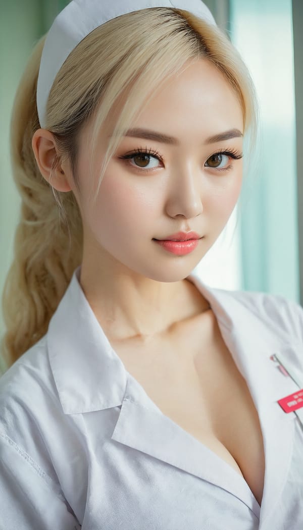 Tags: 21872187, SDXL
{"3": {"inputs": {"seed": 222943574843009, "steps": 64, "cfg": 5.34, "sampler_name": "dpmpp_2m", "scheduler": "karras", "denoise": 1.0, "model": ["27", 0], "positive": ["6", 0], "negative": ["7", 0], "latent_image": ["5", 0]}, "class_type": "KSampler"}, "4": {"inputs": {"ckpt_name": "juggernautxl.safetensors"}, "class_type": "CheckpointLoaderSimple"}, "5": {"inputs": {"width": 768, "height": 1344, "batch_size": 1}, "class_type": "EmptyLatentImage"}, "6": {"inputs": {"text": "28 year old girl, (russian:0.95), (taiwanese:1.07), (beautiful eyes:0.96), (sexy lips:1.11), (temptress:0.99), (slim:0.97), (blush:0.96), (eyelashes:1.05), (pale skin:1.13), (seductive facial expression:1.12), (idol:0.97), (double eyelids:0.98), (cute:1.05), (detailed face:1.12), (in a seductive pose:1.11), (large perky breasts:1.09), (cleavage:1.01), (thigh gap:1.10), (nurse in uniform:1.12) working in a hospital ward, (soft lighting:1.06), (textured skin:1.06), (detailed skin:1.00), (natural looking skin:1.09), (film:1.02), (skin fuzz:1.09), (candid cinema:1.03), (portra:1.04), (RAW:1.08)", "clip": ["27", 1]}, "class_type": "CLIPTextEncode"}, "7": {"inputs": {"text": "(distorted:1.12), (watermark:1.08), (bad hands:1.07), (low resolution:1.14), (twisted:1.09), (open mouth:1.07), (worst quality:1.05)", "clip": ["27", 1]}, "class_type": "CLIPTextEncode"}, "8": {"inputs": {"samples": ["3", 0], "vae": ["4", 2]}, "class_type": "VAEDecode"}, "25": {"inputs": {"lora_name": "nudify_xl.safetensors", "strength_model": 0.3, "strength_clip": 0.15, "model": ["4", 0], "clip": ["4", 1]}, "class_type": "LoraLoader"}, "26": {"inputs": {"lora_name": "shirtlift_SDXL_v2.safetensors", "strength_model": 0.06, "strength_clip": 0.12, "model": ["25", 0], "clip": ["25", 1]}, "class_type": "LoraLoader"}, "27": {"inputs": {"lora_name": "PerfectEyesXL.safetensors", "strength_model": 0.08, "strength_clip": 0.08, "model": ["26", 0], "clip": ["26", 1]}, "class_type": "LoraLoader"}, "30": {"inputs": {"model_name": "4x_NMKD-Superscale-SP_178000_G.pth"}, "class_type": "UpscaleModelLoader"}, "31": {"inputs": {"upscale_model": ["30", 0], "image": ["8", 0]}, "class_type": "ImageUpscaleWithModel"}, "32": {"inputs": {"upscale_method": "lanczos", "scale_by": 0.5, "image": ["31", 0]}, "class_type": "ImageScaleBy"}, "33": {"inputs": {"pixels": ["32", 0], "vae": ["4", 2]}, "class_type": "VAEEncode"}, "34": {"inputs": {"seed": 222943574843009, "steps": 64, "cfg": 5.34, "sampler_name": "dpmpp_2m", "scheduler": "karras", "denoise": 0.3, "model": ["27", 0], "positive": ["6", 0], "negative": ["7", 0], "latent_image": ["33", 0]}, "class_type": "KSampler"}, "36": {"inputs": {"samples": ["34", 0], "vae": ["4", 2]}, "class_type": "VAEDecode"}, "39": {"inputs": {"filename_prefix": "comfyapi-1724364044758", "images": ["36", 0]}, "class_type": "SaveImage"}}