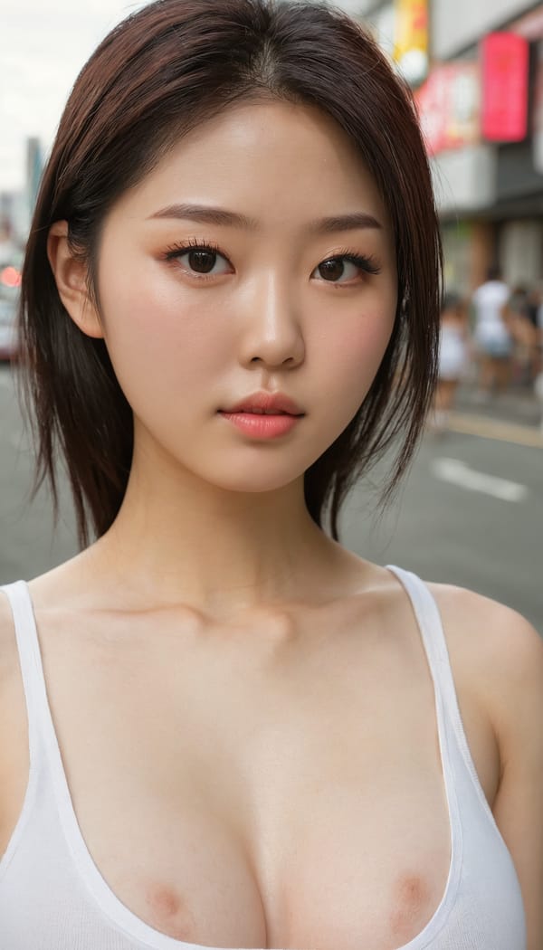 Tags: 21872187, SDXL
{"3": {"inputs": {"seed": 972074909310658, "steps": 64, "cfg": 5.08, "sampler_name": "dpmpp_2m", "scheduler": "karras", "denoise": 1.0, "model": ["27", 0], "positive": ["6", 0], "negative": ["7", 0], "latent_image": ["5", 0]}, "class_type": "KSampler"}, "4": {"inputs": {"ckpt_name": "juggernautxl.safetensors"}, "class_type": "CheckpointLoaderSimple"}, "5": {"inputs": {"width": 768, "height": 1344, "batch_size": 1}, "class_type": "EmptyLatentImage"}, "6": {"inputs": {"text": "18 year old girl, (korean:1.00), (irish:1.02), (blush:1.04), (seductive pose:1.02), (slim:1.06), (pale skin:1.06), (seductive facial expression:0.95), (temptress:1.01), (idol:1.09), (detailed face:1.08), (cute:1.01), (sexy lips:1.08), (beautiful eyes:0.98), (eyelashes:1.08), (double eyelids:0.96), (in a seductive pose:0.95), (large perky breasts:1.14), (cleavage:1.04), (thigh gap:0.97), (white tanktop:1.09), busy street, (film:1.06), (candid cinema:1.06), (natural looking skin:1.03), (soft lighting:1.04), (portra:1.00), (detailed skin:1.07), (textured skin:1.02), (skin fuzz:1.01), (RAW:1.01)", "clip": ["27", 1]}, "class_type": "CLIPTextEncode"}, "7": {"inputs": {"text": "(worst quality:1.10), (watermark:1.14), (distorted:1.12), (low resolution:1.11), (bad hands:1.10), (open mouth:1.11), (twisted:1.14)", "clip": ["27", 1]}, "class_type": "CLIPTextEncode"}, "8": {"inputs": {"samples": ["3", 0], "vae": ["4", 2]}, "class_type": "VAEDecode"}, "25": {"inputs": {"lora_name": "nudify_xl.safetensors", "strength_model": 0.05, "strength_clip": 0.22, "model": ["4", 0], "clip": ["4", 1]}, "class_type": "LoraLoader"}, "26": {"inputs": {"lora_name": "shirtlift_SDXL_v2.safetensors", "strength_model": 0.07, "strength_clip": 0.16, "model": ["25", 0], "clip": ["25", 1]}, "class_type": "LoraLoader"}, "27": {"inputs": {"lora_name": "PerfectEyesXL.safetensors", "strength_model": 0.18, "strength_clip": 0.12, "model": ["26", 0], "clip": ["26", 1]}, "class_type": "LoraLoader"}, "30": {"inputs": {"model_name": "4x_NMKD-Superscale-SP_178000_G.pth"}, "class_type": "UpscaleModelLoader"}, "31": {"inputs": {"upscale_model": ["30", 0], "image": ["8", 0]}, "class_type": "ImageUpscaleWithModel"}, "32": {"inputs": {"upscale_method": "lanczos", "scale_by": 0.5, "image": ["31", 0]}, "class_type": "ImageScaleBy"}, "33": {"inputs": {"pixels": ["32", 0], "vae": ["4", 2]}, "class_type": "VAEEncode"}, "34": {"inputs": {"seed": 972074909310658, "steps": 64, "cfg": 5.08, "sampler_name": "dpmpp_2m", "scheduler": "karras", "denoise": 0.3, "model": ["27", 0], "positive": ["6", 0], "negative": ["7", 0], "latent_image": ["33", 0]}, "class_type": "KSampler"}, "36": {"inputs": {"samples": ["34", 0], "vae": ["4", 2]}, "class_type": "VAEDecode"}, "39": {"inputs": {"filename_prefix": "comfyapi-1735337301024", "images": ["36", 0]}, "class_type": "SaveImage"}}