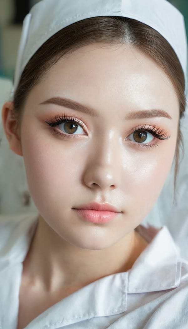 Tags: 21872187, SDXL
{"3": {"inputs": {"seed": 106214989110126, "steps": 64, "cfg": 5.23, "sampler_name": "dpmpp_2m", "scheduler": "karras", "denoise": 1.0, "model": ["27", 0], "positive": ["6", 0], "negative": ["7", 0], "latent_image": ["5", 0]}, "class_type": "KSampler"}, "4": {"inputs": {"ckpt_name": "juggernautxl.safetensors"}, "class_type": "CheckpointLoaderSimple"}, "5": {"inputs": {"width": 768, "height": 1344, "batch_size": 1}, "class_type": "EmptyLatentImage"}, "6": {"inputs": {"text": "19 year old girl, (eyelashes:1.12), (blush:1.12), (slim:1.10), (beautiful eyes:0.97), (seductive facial expression:1.01), (double eyelids:1.13), (sexy lips:1.01), (idol:0.99), (pale skin:0.97), (cute:1.01), (detailed face:0.95), (temptress:1.04), (seductive pose:1.10), (on all fours:0.99), (spreading ass cheeks:1.08), (from behind:1.12), (backboob:1.03), (nurse in uniform:1.08) working in a hospital ward, (portra:1.02), (soft lighting:1.03), (natural looking skin:1.01), (RAW:1.08), (film:1.05), (skin fuzz:1.05), (detailed skin:1.08), (textured skin:1.06), (candid cinema:1.08)", "clip": ["27", 1]}, "class_type": "CLIPTextEncode"}, "7": {"inputs": {"text": "(low resolution:1.08), (watermark:1.14), (distorted:1.11), (bad hands:1.14), (twisted:1.05), (open mouth:1.11), (worst quality:1.14)", "clip": ["27", 1]}, "class_type": "CLIPTextEncode"}, "8": {"inputs": {"samples": ["3", 0], "vae": ["4", 2]}, "class_type": "VAEDecode"}, "25": {"inputs": {"lora_name": "nudify_xl.safetensors", "strength_model": 0.16, "strength_clip": 0.15, "model": ["4", 0], "clip": ["4", 1]}, "class_type": "LoraLoader"}, "26": {"inputs": {"lora_name": "shirtlift_SDXL_v2.safetensors", "strength_model": 0.08, "strength_clip": 0.19, "model": ["25", 0], "clip": ["25", 1]}, "class_type": "LoraLoader"}, "27": {"inputs": {"lora_name": "PerfectEyesXL.safetensors", "strength_model": 0.06, "strength_clip": 0.12, "model": ["26", 0], "clip": ["26", 1]}, "class_type": "LoraLoader"}, "30": {"inputs": {"model_name": "4x_NMKD-Superscale-SP_178000_G.pth"}, "class_type": "UpscaleModelLoader"}, "31": {"inputs": {"upscale_model": ["30", 0], "image": ["8", 0]}, "class_type": "ImageUpscaleWithModel"}, "32": {"inputs": {"upscale_method": "lanczos", "scale_by": 0.5, "image": ["31", 0]}, "class_type": "ImageScaleBy"}, "33": {"inputs": {"pixels": ["32", 0], "vae": ["4", 2]}, "class_type": "VAEEncode"}, "34": {"inputs": {"seed": 106214989110126, "steps": 64, "cfg": 5.23, "sampler_name": "dpmpp_2m", "scheduler": "karras", "denoise": 0.3, "model": ["27", 0], "positive": ["6", 0], "negative": ["7", 0], "latent_image": ["33", 0]}, "class_type": "KSampler"}, "36": {"inputs": {"samples": ["34", 0], "vae": ["4", 2]}, "class_type": "VAEDecode"}, "39": {"inputs": {"filename_prefix": "comfyapi-1726291642379", "images": ["36", 0]}, "class_type": "SaveImage"}}