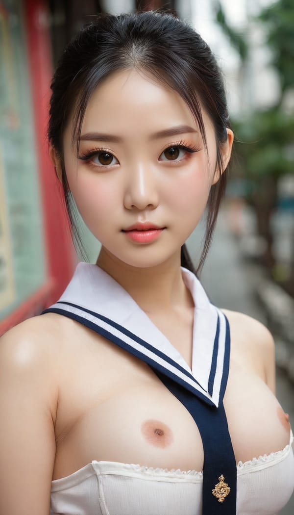 Tags: 21872187, SDXL
{"3": {"inputs": {"seed": 881061715959793, "steps": 32, "cfg": 6.32, "sampler_name": "dpmpp_2m", "scheduler": "karras", "denoise": 1.0, "model": ["27", 0], "positive": ["6", 0], "negative": ["7", 0], "latent_image": ["5", 0]}, "class_type": "KSampler"}, "4": {"inputs": {"ckpt_name": "juggernautxl.safetensors"}, "class_type": "CheckpointLoaderSimple"}, "5": {"inputs": {"width": 768, "height": 1344, "batch_size": 1}, "class_type": "EmptyLatentImage"}, "6": {"inputs": {"text": "26 year old girl, (chinese:1.03), (seductive pose:0.96), (eyelashes:0.97), (beautiful eyes:0.97), (detailed face:1.07), (temptress:1.07), (sexy lips:0.97), (idol:1.10), (double eyelids:1.13), (blush:1.00), (slim:0.99), (pale skin:1.09), (cute:1.13), (seductive facial expression:1.10), (in a seductive pose:1.05), (large perky breasts:1.02), (cleavage:1.07), (thigh gap:1.05), (school uniform:1.09), choker, busy street, (soft lighting:1.07), (RAW:1.07), (textured skin:1.05), (film:1.05), (portra:1.09), (detailed skin:1.06), (natural looking skin:1.06), (candid cinema:1.02), (skin fuzz:1.07)", "clip": ["27", 1]}, "class_type": "CLIPTextEncode"}, "7": {"inputs": {"text": "(bad hands:1.07), (distorted:1.12), (open mouth:1.13), (twisted:1.12), (watermark:1.07), (low resolution:1.08), (worst quality:1.12)", "clip": ["27", 1]}, "class_type": "CLIPTextEncode"}, "8": {"inputs": {"samples": ["3", 0], "vae": ["4", 2]}, "class_type": "VAEDecode"}, "25": {"inputs": {"lora_name": "nudify_xl.safetensors", "strength_model": 0.25, "strength_clip": 0.1, "model": ["4", 0], "clip": ["4", 1]}, "class_type": "LoraLoader"}, "26": {"inputs": {"lora_name": "shirtlift_SDXL_v2.safetensors", "strength_model": 0.16, "strength_clip": 0.01, "model": ["25", 0], "clip": ["25", 1]}, "class_type": "LoraLoader"}, "27": {"inputs": {"lora_name": "PerfectEyesXL.safetensors", "strength_model": 0.05, "strength_clip": 0.13, "model": ["26", 0], "clip": ["26", 1]}, "class_type": "LoraLoader"}, "30": {"inputs": {"model_name": "4x_NMKD-Superscale-SP_178000_G.pth"}, "class_type": "UpscaleModelLoader"}, "31": {"inputs": {"upscale_model": ["30", 0], "image": ["8", 0]}, "class_type": "ImageUpscaleWithModel"}, "32": {"inputs": {"upscale_method": "lanczos", "scale_by": 0.5, "image": ["31", 0]}, "class_type": "ImageScaleBy"}, "33": {"inputs": {"pixels": ["32", 0], "vae": ["4", 2]}, "class_type": "VAEEncode"}, "34": {"inputs": {"seed": 881061715959793, "steps": 32, "cfg": 6.32, "sampler_name": "dpmpp_2m", "scheduler": "karras", "denoise": 0.3, "model": ["27", 0], "positive": ["6", 0], "negative": ["7", 0], "latent_image": ["33", 0]}, "class_type": "KSampler"}, "36": {"inputs": {"samples": ["34", 0], "vae": ["4", 2]}, "class_type": "VAEDecode"}, "39": {"inputs": {"filename_prefix": "comfyapi-1723907426290", "images": ["36", 0]}, "class_type": "SaveImage"}}