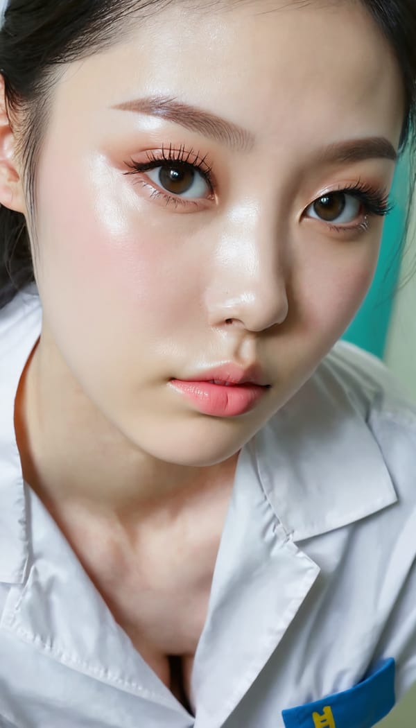 Tags: 21872187, SDXL
{"3": {"inputs": {"seed": 145536118658583, "steps": 64, "cfg": 7.9, "sampler_name": "dpmpp_2m", "scheduler": "karras", "denoise": 1.0, "model": ["27", 0], "positive": ["6", 0], "negative": ["7", 0], "latent_image": ["5", 0]}, "class_type": "KSampler"}, "4": {"inputs": {"ckpt_name": "juggernautxl.safetensors"}, "class_type": "CheckpointLoaderSimple"}, "5": {"inputs": {"width": 768, "height": 1344, "batch_size": 1}, "class_type": "EmptyLatentImage"}, "6": {"inputs": {"text": "26 year old girl, (ukrainian:1.14), (korean:1.07), (pale skin:1.06), (seductive facial expression:1.00), (slim:1.10), (double eyelids:0.96), (temptress:1.04), (sexy lips:1.09), (detailed face:1.02), (eyelashes:1.07), (beautiful eyes:1.04), (idol:1.09), (blush:1.08), (seductive pose:1.04), (cute:1.10), (on all fours:1.06), (spreading ass cheeks:0.99), (from behind:0.96), (backboob:0.99), (nurse in uniform:1.04) working in a hospital ward, (soft lighting:1.01), (detailed skin:1.09), (film:1.01), (skin fuzz:1.04), (RAW:1.04), (portra:1.01), (textured skin:1.04), (candid cinema:1.02), (natural looking skin:1.02)", "clip": ["27", 1]}, "class_type": "CLIPTextEncode"}, "7": {"inputs": {"text": "(low resolution:1.10), (distorted:1.13), (twisted:1.05), (bad hands:1.07), (watermark:1.11), (open mouth:1.12), (worst quality:1.08)", "clip": ["27", 1]}, "class_type": "CLIPTextEncode"}, "8": {"inputs": {"samples": ["3", 0], "vae": ["4", 2]}, "class_type": "VAEDecode"}, "25": {"inputs": {"lora_name": "nudify_xl.safetensors", "strength_model": 0.08, "strength_clip": 0.11, "model": ["4", 0], "clip": ["4", 1]}, "class_type": "LoraLoader"}, "26": {"inputs": {"lora_name": "shirtlift_SDXL_v2.safetensors", "strength_model": 0.04, "strength_clip": 0.19, "model": ["25", 0], "clip": ["25", 1]}, "class_type": "LoraLoader"}, "27": {"inputs": {"lora_name": "PerfectEyesXL.safetensors", "strength_model": 0.12, "strength_clip": 0.04, "model": ["26", 0], "clip": ["26", 1]}, "class_type": "LoraLoader"}, "30": {"inputs": {"model_name": "4x_NMKD-Superscale-SP_178000_G.pth"}, "class_type": "UpscaleModelLoader"}, "31": {"inputs": {"upscale_model": ["30", 0], "image": ["8", 0]}, "class_type": "ImageUpscaleWithModel"}, "32": {"inputs": {"upscale_method": "lanczos", "scale_by": 0.5, "image": ["31", 0]}, "class_type": "ImageScaleBy"}, "33": {"inputs": {"pixels": ["32", 0], "vae": ["4", 2]}, "class_type": "VAEEncode"}, "34": {"inputs": {"seed": 145536118658583, "steps": 64, "cfg": 7.9, "sampler_name": "dpmpp_2m", "scheduler": "karras", "denoise": 0.3, "model": ["27", 0], "positive": ["6", 0], "negative": ["7", 0], "latent_image": ["33", 0]}, "class_type": "KSampler"}, "36": {"inputs": {"samples": ["34", 0], "vae": ["4", 2]}, "class_type": "VAEDecode"}, "39": {"inputs": {"filename_prefix": "comfyapi-1715898308442", "images": ["36", 0]}, "class_type": "SaveImage"}}