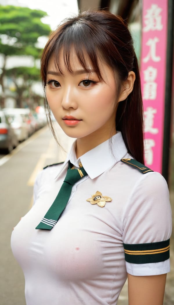 Tags: 21872187, SDXL
{"3": {"inputs": {"seed": 711932416036863, "steps": 64, "cfg": 6.98, "sampler_name": "dpmpp_2m", "scheduler": "karras", "denoise": 1.0, "model": ["27", 0], "positive": ["6", 0], "negative": ["7", 0], "latent_image": ["5", 0]}, "class_type": "KSampler"}, "4": {"inputs": {"ckpt_name": "juggernautxl.safetensors"}, "class_type": "CheckpointLoaderSimple"}, "5": {"inputs": {"width": 768, "height": 1344, "batch_size": 1}, "class_type": "EmptyLatentImage"}, "6": {"inputs": {"text": "25 year old girl, (taiwanese:1.04), (irish:1.00), (double eyelids:1.04), (seductive pose:1.02), (blush:0.98), (idol:1.11), (eyelashes:1.06), (temptress:1.11), (detailed face:1.00), (sexy lips:1.02), (beautiful eyes:1.09), (slim:1.07), (cute:1.01), (seductive facial expression:1.01), (in a seductive pose:0.95), (large perky breasts:0.95), (cleavage:1.02), (thigh gap:0.98), (school uniform:1.02), choker, busy street, (film:1.07), (detailed skin:1.04), (candid cinema:1.08), (skin fuzz:1.00), (textured skin:1.05), (portra:1.08), (soft lighting:1.07), (natural looking skin:1.07), (RAW:1.03)", "clip": ["27", 1]}, "class_type": "CLIPTextEncode"}, "7": {"inputs": {"text": "(worst quality:1.11), (watermark:1.05), (low resolution:1.05), (distorted:1.08), (twisted:1.07), (open mouth:1.06), (bad hands:1.07)", "clip": ["27", 1]}, "class_type": "CLIPTextEncode"}, "8": {"inputs": {"samples": ["3", 0], "vae": ["4", 2]}, "class_type": "VAEDecode"}, "25": {"inputs": {"lora_name": "nudify_xl.safetensors", "strength_model": 0.37, "strength_clip": 0.03, "model": ["4", 0], "clip": ["4", 1]}, "class_type": "LoraLoader"}, "26": {"inputs": {"lora_name": "shirtlift_SDXL_v2.safetensors", "strength_model": 0.08, "strength_clip": 0.15, "model": ["25", 0], "clip": ["25", 1]}, "class_type": "LoraLoader"}, "27": {"inputs": {"lora_name": "PerfectEyesXL.safetensors", "strength_model": 0.18, "strength_clip": 0.09, "model": ["26", 0], "clip": ["26", 1]}, "class_type": "LoraLoader"}, "30": {"inputs": {"model_name": "4x_NMKD-Superscale-SP_178000_G.pth"}, "class_type": "UpscaleModelLoader"}, "31": {"inputs": {"upscale_model": ["30", 0], "image": ["8", 0]}, "class_type": "ImageUpscaleWithModel"}, "32": {"inputs": {"upscale_method": "lanczos", "scale_by": 0.5, "image": ["31", 0]}, "class_type": "ImageScaleBy"}, "33": {"inputs": {"pixels": ["32", 0], "vae": ["4", 2]}, "class_type": "VAEEncode"}, "34": {"inputs": {"seed": 711932416036863, "steps": 64, "cfg": 6.98, "sampler_name": "dpmpp_2m", "scheduler": "karras", "denoise": 0.3, "model": ["27", 0], "positive": ["6", 0], "negative": ["7", 0], "latent_image": ["33", 0]}, "class_type": "KSampler"}, "36": {"inputs": {"samples": ["34", 0], "vae": ["4", 2]}, "class_type": "VAEDecode"}, "39": {"inputs": {"filename_prefix": "comfyapi-1733875622356", "images": ["36", 0]}, "class_type": "SaveImage"}}