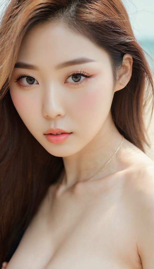 Tags: 21872187, SDXL
{"3": {"inputs": {"seed": 903184267488097, "steps": 64, "cfg": 5.65, "sampler_name": "dpmpp_2m", "scheduler": "karras", "denoise": 1.0, "model": ["27", 0], "positive": ["6", 0], "negative": ["7", 0], "latent_image": ["5", 0]}, "class_type": "KSampler"}, "4": {"inputs": {"ckpt_name": "juggernautxl.safetensors"}, "class_type": "CheckpointLoaderSimple"}, "5": {"inputs": {"width": 768, "height": 1344, "batch_size": 1}, "class_type": "EmptyLatentImage"}, "6": {"inputs": {"text": "28 year old girl, (korean:1.02), (cute:1.09), (slim:1.03), (pale skin:1.11), (idol:1.10), (detailed face:1.02), (sexy lips:1.12), (double eyelids:1.13), (beautiful eyes:1.04), (seductive facial expression:1.11), (temptress:0.95), (eyelashes:1.12), (blush:1.05), (seductive pose:0.95), (in a seductive pose:0.97), (large perky breasts:1.10), (cleavage:1.00), (thigh gap:1.02), strolling (nude:1.07) at a beach, (textured skin:1.07), (skin fuzz:1.05), (soft lighting:1.07), (candid cinema:1.03), (RAW:1.06), (film:1.01), (natural looking skin:1.09), (detailed skin:1.03), (portra:1.00)", "clip": ["27", 1]}, "class_type": "CLIPTextEncode"}, "7": {"inputs": {"text": "(twisted:1.05), (bad hands:1.10), (distorted:1.13), (worst quality:1.11), (watermark:1.09), (low resolution:1.11), (open mouth:1.06)", "clip": ["27", 1]}, "class_type": "CLIPTextEncode"}, "8": {"inputs": {"samples": ["3", 0], "vae": ["4", 2]}, "class_type": "VAEDecode"}, "25": {"inputs": {"lora_name": "nudify_xl.safetensors", "strength_model": 0.39, "strength_clip": 0.06, "model": ["4", 0], "clip": ["4", 1]}, "class_type": "LoraLoader"}, "26": {"inputs": {"lora_name": "shirtlift_SDXL_v2.safetensors", "strength_model": 0.05, "strength_clip": 0.02, "model": ["25", 0], "clip": ["25", 1]}, "class_type": "LoraLoader"}, "27": {"inputs": {"lora_name": "PerfectEyesXL.safetensors", "strength_model": 0.16, "strength_clip": 0.01, "model": ["26", 0], "clip": ["26", 1]}, "class_type": "LoraLoader"}, "30": {"inputs": {"model_name": "4x_NMKD-Superscale-SP_178000_G.pth"}, "class_type": "UpscaleModelLoader"}, "31": {"inputs": {"upscale_model": ["30", 0], "image": ["8", 0]}, "class_type": "ImageUpscaleWithModel"}, "32": {"inputs": {"upscale_method": "lanczos", "scale_by": 0.5, "image": ["31", 0]}, "class_type": "ImageScaleBy"}, "33": {"inputs": {"pixels": ["32", 0], "vae": ["4", 2]}, "class_type": "VAEEncode"}, "34": {"inputs": {"seed": 903184267488097, "steps": 64, "cfg": 5.65, "sampler_name": "dpmpp_2m", "scheduler": "karras", "denoise": 0.3, "model": ["27", 0], "positive": ["6", 0], "negative": ["7", 0], "latent_image": ["33", 0]}, "class_type": "KSampler"}, "36": {"inputs": {"samples": ["34", 0], "vae": ["4", 2]}, "class_type": "VAEDecode"}, "39": {"inputs": {"filename_prefix": "comfyapi-1726492746490", "images": ["36", 0]}, "class_type": "SaveImage"}}