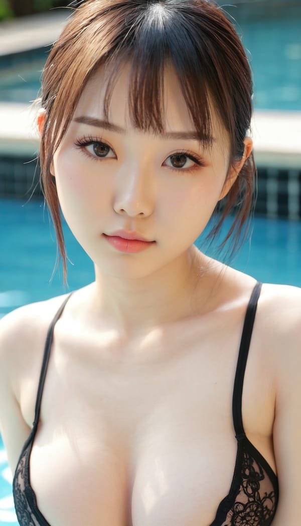 Tags: 21872187, SDXL
{"3": {"inputs": {"seed": 933444136288081, "steps": 32, "cfg": 7.82, "sampler_name": "dpmpp_2m", "scheduler": "karras", "denoise": 1.0, "model": ["27", 0], "positive": ["6", 0], "negative": ["7", 0], "latent_image": ["5", 0]}, "class_type": "KSampler"}, "4": {"inputs": {"ckpt_name": "juggernautxl.safetensors"}, "class_type": "CheckpointLoaderSimple"}, "5": {"inputs": {"width": 768, "height": 1344, "batch_size": 1}, "class_type": "EmptyLatentImage"}, "6": {"inputs": {"text": "22 year old girl, (japanese:1.08), (detailed face:1.14), (pale skin:0.99), (sexy lips:1.09), (temptress:1.03), (cute:1.02), (beautiful eyes:1.12), (slim:1.03), (blush:1.06), (idol:0.99), (seductive facial expression:1.05), (eyelashes:1.02), (double eyelids:1.09), (seductive pose:1.14), (in a seductive pose:1.08), (large perky breasts:1.12), (cleavage:1.06), (thigh gap:1.07), (in a swimsuit:1.00) at a pool, (film:1.05), (candid cinema:1.09), (skin fuzz:1.01), (natural looking skin:1.07), (portra:1.03), (detailed skin:1.00), (textured skin:1.08), (RAW:1.07), (soft lighting:1.06)", "clip": ["27", 1]}, "class_type": "CLIPTextEncode"}, "7": {"inputs": {"text": "(twisted:1.12), (low resolution:1.12), (bad hands:1.09), (open mouth:1.11), (distorted:1.06), (worst quality:1.07), (watermark:1.05)", "clip": ["27", 1]}, "class_type": "CLIPTextEncode"}, "8": {"inputs": {"samples": ["3", 0], "vae": ["4", 2]}, "class_type": "VAEDecode"}, "25": {"inputs": {"lora_name": "nudify_xl.safetensors", "strength_model": 0.2, "strength_clip": 0.1, "model": ["4", 0], "clip": ["4", 1]}, "class_type": "LoraLoader"}, "26": {"inputs": {"lora_name": "shirtlift_SDXL_v2.safetensors", "strength_model": 0.06, "strength_clip": 0.02, "model": ["25", 0], "clip": ["25", 1]}, "class_type": "LoraLoader"}, "27": {"inputs": {"lora_name": "PerfectEyesXL.safetensors", "strength_model": 0.07, "strength_clip": 0.06, "model": ["26", 0], "clip": ["26", 1]}, "class_type": "LoraLoader"}, "30": {"inputs": {"model_name": "4x_NMKD-Superscale-SP_178000_G.pth"}, "class_type": "UpscaleModelLoader"}, "31": {"inputs": {"upscale_model": ["30", 0], "image": ["8", 0]}, "class_type": "ImageUpscaleWithModel"}, "32": {"inputs": {"upscale_method": "lanczos", "scale_by": 0.5, "image": ["31", 0]}, "class_type": "ImageScaleBy"}, "33": {"inputs": {"pixels": ["32", 0], "vae": ["4", 2]}, "class_type": "VAEEncode"}, "34": {"inputs": {"seed": 933444136288081, "steps": 32, "cfg": 7.82, "sampler_name": "dpmpp_2m", "scheduler": "karras", "denoise": 0.3, "model": ["27", 0], "positive": ["6", 0], "negative": ["7", 0], "latent_image": ["33", 0]}, "class_type": "KSampler"}, "36": {"inputs": {"samples": ["34", 0], "vae": ["4", 2]}, "class_type": "VAEDecode"}, "39": {"inputs": {"filename_prefix": "comfyapi-1733685275078", "images": ["36", 0]}, "class_type": "SaveImage"}}