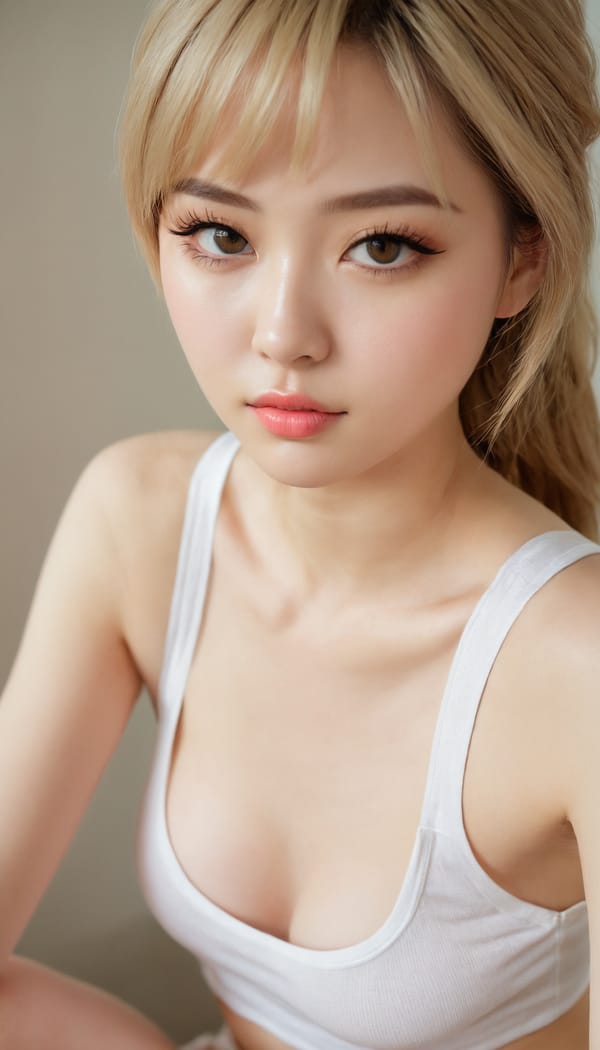 Tags: 21872187, SDXL
{"3": {"inputs": {"seed": 307206072401922, "steps": 32, "cfg": 5.06, "sampler_name": "dpmpp_2m", "scheduler": "karras", "denoise": 1.0, "model": ["27", 0], "positive": ["6", 0], "negative": ["7", 0], "latent_image": ["5", 0]}, "class_type": "KSampler"}, "4": {"inputs": {"ckpt_name": "juggernautxl.safetensors"}, "class_type": "CheckpointLoaderSimple"}, "5": {"inputs": {"width": 768, "height": 1344, "batch_size": 1}, "class_type": "EmptyLatentImage"}, "6": {"inputs": {"text": "23 year old girl, (cute:1.05), (beautiful eyes:1.01), (double eyelids:1.01), (sexy lips:1.10), (detailed face:1.03), (pale skin:0.96), (seductive facial expression:0.99), (idol:1.14), (slim:1.10), (blush:1.01), (eyelashes:1.09), (seductive pose:0.97), (temptress:1.11), (in a seductive pose:1.00), (large perky breasts:1.01), (cleavage:0.96), (thigh gap:1.10), (white tanktop:1.07), busy street, (natural looking skin:1.05), (detailed skin:1.05), (film:1.05), (candid cinema:1.06), (textured skin:1.01), (RAW:1.03), (portra:1.08), (soft lighting:1.05), (skin fuzz:1.05)", "clip": ["27", 1]}, "class_type": "CLIPTextEncode"}, "7": {"inputs": {"text": "(worst quality:1.07), (distorted:1.06), (low resolution:1.12), (bad hands:1.06), (watermark:1.06), (twisted:1.12), (open mouth:1.11)", "clip": ["27", 1]}, "class_type": "CLIPTextEncode"}, "8": {"inputs": {"samples": ["3", 0], "vae": ["4", 2]}, "class_type": "VAEDecode"}, "25": {"inputs": {"lora_name": "nudify_xl.safetensors", "strength_model": 0.06, "strength_clip": 0.29, "model": ["4", 0], "clip": ["4", 1]}, "class_type": "LoraLoader"}, "26": {"inputs": {"lora_name": "shirtlift_SDXL_v2.safetensors", "strength_model": 0.03, "strength_clip": 0.19, "model": ["25", 0], "clip": ["25", 1]}, "class_type": "LoraLoader"}, "27": {"inputs": {"lora_name": "PerfectEyesXL.safetensors", "strength_model": 0.15, "strength_clip": 0.16, "model": ["26", 0], "clip": ["26", 1]}, "class_type": "LoraLoader"}, "30": {"inputs": {"model_name": "4x_NMKD-Superscale-SP_178000_G.pth"}, "class_type": "UpscaleModelLoader"}, "31": {"inputs": {"upscale_model": ["30", 0], "image": ["8", 0]}, "class_type": "ImageUpscaleWithModel"}, "32": {"inputs": {"upscale_method": "lanczos", "scale_by": 0.5, "image": ["31", 0]}, "class_type": "ImageScaleBy"}, "33": {"inputs": {"pixels": ["32", 0], "vae": ["4", 2]}, "class_type": "VAEEncode"}, "34": {"inputs": {"seed": 307206072401922, "steps": 32, "cfg": 5.06, "sampler_name": "dpmpp_2m", "scheduler": "karras", "denoise": 0.3, "model": ["27", 0], "positive": ["6", 0], "negative": ["7", 0], "latent_image": ["33", 0]}, "class_type": "KSampler"}, "36": {"inputs": {"samples": ["34", 0], "vae": ["4", 2]}, "class_type": "VAEDecode"}, "39": {"inputs": {"filename_prefix": "comfyapi-1734956399375", "images": ["36", 0]}, "class_type": "SaveImage"}}