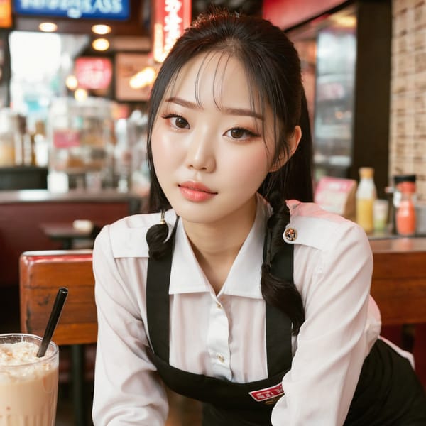 Tags: 21872187, SDXL
{"3": {"inputs": {"seed": 762837506533064, "steps": 64, "cfg": 7.3, "sampler_name": "dpmpp_2m", "scheduler": "karras", "denoise": 1.0, "model": ["27", 0], "positive": ["6", 0], "negative": ["7", 0], "latent_image": ["5", 0]}, "class_type": "KSampler"}, "4": {"inputs": {"ckpt_name": "juggernautxl.safetensors"}, "class_type": "CheckpointLoaderSimple"}, "5": {"inputs": {"width": 1024, "height": 1024, "batch_size": 1}, "class_type": "EmptyLatentImage"}, "6": {"inputs": {"text": "23 year old girl, (korean:1.13), (seductive pose:1.08), (cute:1.08), (temptress:1.04), (sexy lips:0.98), (seductive facial expression:1.06), (eyelashes:1.00), (idol:1.11), (pale skin:1.12), (blush:1.07), (slim:1.09), (double eyelids:1.04), (perky ass:0.98), (exposed ass:1.11), (looking back:1.10), (sexy ass:1.08), (thigh gap:0.98), (a waitress in uniform:1.04) working at a restaurant, (RAW:1.01), (film:1.07), (textured skin:1.06), (soft lighting:1.08), (candid cinema:1.03), (natural looking skin:1.07), (portra:1.08), (detailed skin:1.02), (skin fuzz:1.05)", "clip": ["27", 1]}, "class_type": "CLIPTextEncode"}, "7": {"inputs": {"text": "(watermark:1.08), (twisted:1.09), (low resolution:1.10), (bad hands:1.05), (distorted:1.08), (worst quality:1.08)", "clip": ["27", 1]}, "class_type": "CLIPTextEncode"}, "8": {"inputs": {"samples": ["3", 0], "vae": ["4", 2]}, "class_type": "VAEDecode"}, "25": {"inputs": {"lora_name": "nudify_xl.safetensors", "strength_model": 0.35, "strength_clip": 0.18, "model": ["4", 0], "clip": ["4", 1]}, "class_type": "LoraLoader"}, "26": {"inputs": {"lora_name": "shirtlift_SDXL_v2.safetensors", "strength_model": 0.01, "strength_clip": 0.05, "model": ["25", 0], "clip": ["25", 1]}, "class_type": "LoraLoader"}, "27": {"inputs": {"lora_name": "PerfectEyesXL.safetensors", "strength_model": 0.16, "strength_clip": 0.0, "model": ["26", 0], "clip": ["26", 1]}, "class_type": "LoraLoader"}, "30": {"inputs": {"model_name": "4x_NMKD-Superscale-SP_178000_G.pth"}, "class_type": "UpscaleModelLoader"}, "31": {"inputs": {"upscale_model": ["30", 0], "image": ["8", 0]}, "class_type": "ImageUpscaleWithModel"}, "32": {"inputs": {"upscale_method": "lanczos", "scale_by": 0.5, "image": ["31", 0]}, "class_type": "ImageScaleBy"}, "33": {"inputs": {"pixels": ["32", 0], "vae": ["4", 2]}, "class_type": "VAEEncode"}, "34": {"inputs": {"seed": 762837506533064, "steps": 64, "cfg": 7.3, "sampler_name": "dpmpp_2m", "scheduler": "karras", "denoise": 0.3, "model": ["27", 0], "positive": ["6", 0], "negative": ["7", 0], "latent_image": ["33", 0]}, "class_type": "KSampler"}, "36": {"inputs": {"samples": ["34", 0], "vae": ["4", 2]}, "class_type": "VAEDecode"}, "39": {"inputs": {"filename_prefix": "comfyapi-1714861439277", "images": ["36", 0]}, "class_type": "SaveImage"}}