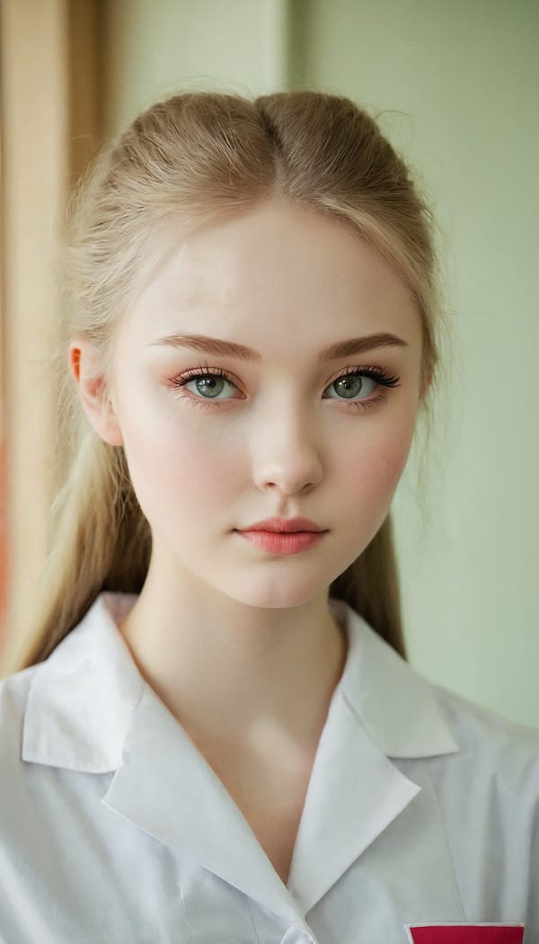 Tags: 21872187, SDXL
{"3": {"inputs": {"seed": 991017881439730, "steps": 64, "cfg": 6.31, "sampler_name": "dpmpp_2m", "scheduler": "karras", "denoise": 1.0, "model": ["27", 0], "positive": ["6", 0], "negative": ["7", 0], "latent_image": ["5", 0]}, "class_type": "KSampler"}, "4": {"inputs": {"ckpt_name": "juggernautxl.safetensors"}, "class_type": "CheckpointLoaderSimple"}, "5": {"inputs": {"width": 768, "height": 1344, "batch_size": 1}, "class_type": "EmptyLatentImage"}, "6": {"inputs": {"text": "18 year old girl, (russian:1.13), (slim:1.10), (beautiful eyes:0.99), (detailed face:1.11), (pale skin:1.10), (sexy lips:0.97), (blush:1.14), (eyelashes:1.10), (seductive pose:1.11), (double eyelids:1.03), (temptress:0.97), (cute:1.07), (seductive facial expression:0.99), (in a seductive pose:0.95), (large perky breasts:1.02), (cleavage:1.03), (thigh gap:1.14), (nurse in uniform:1.07) working in a hospital ward, (detailed skin:1.02), (film:1.09), (textured skin:1.05), (RAW:1.01), (candid cinema:1.07), (portra:1.08), (natural looking skin:1.02), (soft lighting:1.07), (skin fuzz:1.05)", "clip": ["27", 1]}, "class_type": "CLIPTextEncode"}, "7": {"inputs": {"text": "(bad hands:1.14), (worst quality:1.10), (distorted:1.09), (twisted:1.08), (open mouth:1.13), (watermark:1.11), (low resolution:1.10)", "clip": ["27", 1]}, "class_type": "CLIPTextEncode"}, "8": {"inputs": {"samples": ["3", 0], "vae": ["4", 2]}, "class_type": "VAEDecode"}, "25": {"inputs": {"lora_name": "nudify_xl.safetensors", "strength_model": 0.07, "strength_clip": 0.13, "model": ["4", 0], "clip": ["4", 1]}, "class_type": "LoraLoader"}, "26": {"inputs": {"lora_name": "shirtlift_SDXL_v2.safetensors", "strength_model": 0.1, "strength_clip": 0.1, "model": ["25", 0], "clip": ["25", 1]}, "class_type": "LoraLoader"}, "27": {"inputs": {"lora_name": "PerfectEyesXL.safetensors", "strength_model": 0.12, "strength_clip": 0.0, "model": ["26", 0], "clip": ["26", 1]}, "class_type": "LoraLoader"}, "30": {"inputs": {"model_name": "4x_NMKD-Superscale-SP_178000_G.pth"}, "class_type": "UpscaleModelLoader"}, "31": {"inputs": {"upscale_model": ["30", 0], "image": ["8", 0]}, "class_type": "ImageUpscaleWithModel"}, "32": {"inputs": {"upscale_method": "lanczos", "scale_by": 0.5, "image": ["31", 0]}, "class_type": "ImageScaleBy"}, "33": {"inputs": {"pixels": ["32", 0], "vae": ["4", 2]}, "class_type": "VAEEncode"}, "34": {"inputs": {"seed": 991017881439730, "steps": 64, "cfg": 6.31, "sampler_name": "dpmpp_2m", "scheduler": "karras", "denoise": 0.3, "model": ["27", 0], "positive": ["6", 0], "negative": ["7", 0], "latent_image": ["33", 0]}, "class_type": "KSampler"}, "36": {"inputs": {"samples": ["34", 0], "vae": ["4", 2]}, "class_type": "VAEDecode"}, "39": {"inputs": {"filename_prefix": "comfyapi-1733945018069", "images": ["36", 0]}, "class_type": "SaveImage"}}