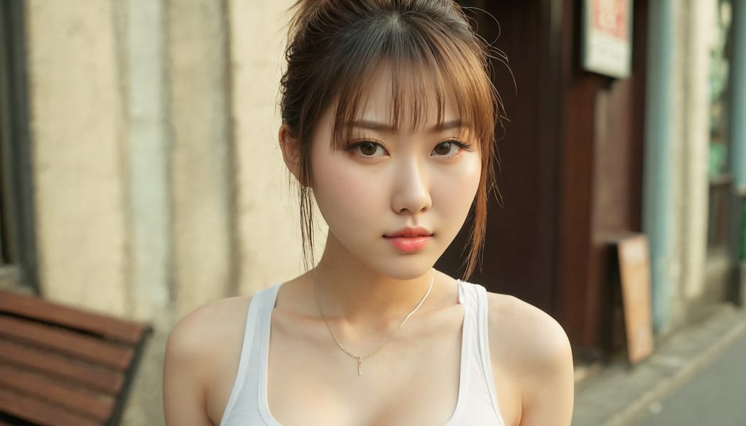 Tags: 21872187, SDXL
{"3": {"inputs": {"seed": 340642338498078, "steps": 32, "cfg": 6.5, "sampler_name": "dpmpp_2m", "scheduler": "karras", "denoise": 1.0, "model": ["27", 0], "positive": ["6", 0], "negative": ["7", 0], "latent_image": ["5", 0]}, "class_type": "KSampler"}, "4": {"inputs": {"ckpt_name": "juggernautxl.safetensors"}, "class_type": "CheckpointLoaderSimple"}, "5": {"inputs": {"width": 1344, "height": 768, "batch_size": 1}, "class_type": "EmptyLatentImage"}, "6": {"inputs": {"text": "18 year old girl, (taiwanese:1.01), (ukrainian:1.09), (sexy lips:1.01), (pale skin:1.03), (seductive pose:1.04), (double eyelids:0.98), (eyelashes:1.14), (cute:1.04), (idol:1.12), (beautiful eyes:0.95), (detailed face:1.06), (slim:1.10), (temptress:1.05), (seductive facial expression:1.02), (in a seductive pose:1.05), (large perky breasts:1.14), (cleavage:0.97), (thigh gap:1.08), (white tanktop:1.14), busy street, (RAW:1.00), (detailed skin:1.01), (film:1.05), (candid cinema:1.04), (textured skin:1.05), (soft lighting:1.09), (portra:1.06), (skin fuzz:1.02), (natural looking skin:1.02)", "clip": ["27", 1]}, "class_type": "CLIPTextEncode"}, "7": {"inputs": {"text": "(low resolution:1.07), (worst quality:1.06), (twisted:1.14), (distorted:1.06), (bad hands:1.08), (watermark:1.07), (open mouth:1.14)", "clip": ["27", 1]}, "class_type": "CLIPTextEncode"}, "8": {"inputs": {"samples": ["3", 0], "vae": ["4", 2]}, "class_type": "VAEDecode"}, "25": {"inputs": {"lora_name": "nudify_xl.safetensors", "strength_model": 0.09, "strength_clip": 0.29, "model": ["4", 0], "clip": ["4", 1]}, "class_type": "LoraLoader"}, "26": {"inputs": {"lora_name": "shirtlift_SDXL_v2.safetensors", "strength_model": 0.1, "strength_clip": 0.18, "model": ["25", 0], "clip": ["25", 1]}, "class_type": "LoraLoader"}, "27": {"inputs": {"lora_name": "PerfectEyesXL.safetensors", "strength_model": 0.12, "strength_clip": 0.12, "model": ["26", 0], "clip": ["26", 1]}, "class_type": "LoraLoader"}, "30": {"inputs": {"model_name": "4x_NMKD-Superscale-SP_178000_G.pth"}, "class_type": "UpscaleModelLoader"}, "31": {"inputs": {"upscale_model": ["30", 0], "image": ["8", 0]}, "class_type": "ImageUpscaleWithModel"}, "32": {"inputs": {"upscale_method": "lanczos", "scale_by": 0.5, "image": ["31", 0]}, "class_type": "ImageScaleBy"}, "33": {"inputs": {"pixels": ["32", 0], "vae": ["4", 2]}, "class_type": "VAEEncode"}, "34": {"inputs": {"seed": 340642338498078, "steps": 32, "cfg": 6.5, "sampler_name": "dpmpp_2m", "scheduler": "karras", "denoise": 0.3, "model": ["27", 0], "positive": ["6", 0], "negative": ["7", 0], "latent_image": ["33", 0]}, "class_type": "KSampler"}, "36": {"inputs": {"samples": ["34", 0], "vae": ["4", 2]}, "class_type": "VAEDecode"}, "39": {"inputs": {"filename_prefix": "comfyapi-1733973976164", "images": ["36", 0]}, "class_type": "SaveImage"}}