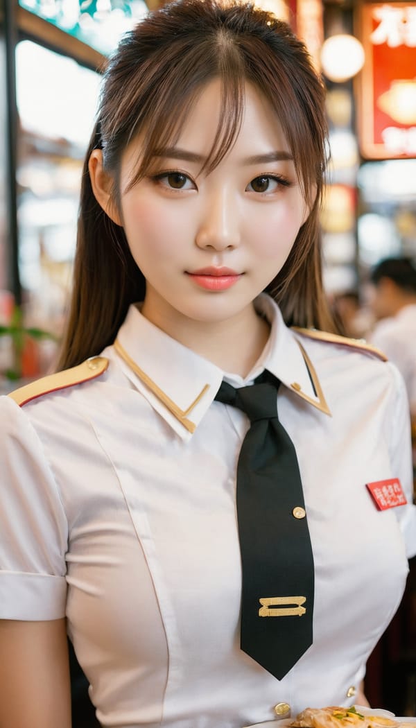 Tags: 21872187, SDXL
{"3": {"inputs": {"seed": 352070369588306, "steps": 32, "cfg": 6.69, "sampler_name": "dpmpp_2m", "scheduler": "karras", "denoise": 1.0, "model": ["27", 0], "positive": ["6", 0], "negative": ["7", 0], "latent_image": ["5", 0]}, "class_type": "KSampler"}, "4": {"inputs": {"ckpt_name": "juggernautxl.safetensors"}, "class_type": "CheckpointLoaderSimple"}, "5": {"inputs": {"width": 768, "height": 1344, "batch_size": 1}, "class_type": "EmptyLatentImage"}, "6": {"inputs": {"text": "19 year old girl, (taiwanese:1.08), (sexy lips:1.09), (pale skin:1.10), (detailed face:1.14), (idol:1.09), (temptress:1.00), (double eyelids:1.01), (slim:0.95), (beautiful eyes:1.11), (eyelashes:0.96), (blush:1.02), (seductive facial expression:1.05), (cute:0.96), (perky ass:0.99), (exposed ass:0.97), (looking back:1.01), (sexy ass:1.07), (thigh gap:1.05), (a waitress in uniform:1.07) working at a restaurant, (natural looking skin:1.06), (textured skin:1.07), (detailed skin:1.03), (soft lighting:1.06), (portra:1.01), (RAW:1.08), (skin fuzz:1.02), (film:1.00), (candid cinema:1.02)", "clip": ["27", 1]}, "class_type": "CLIPTextEncode"}, "7": {"inputs": {"text": "(distorted:1.09), (low resolution:1.11), (open mouth:1.14), (bad hands:1.06), (worst quality:1.09), (twisted:1.13), (watermark:1.09)", "clip": ["27", 1]}, "class_type": "CLIPTextEncode"}, "8": {"inputs": {"samples": ["3", 0], "vae": ["4", 2]}, "class_type": "VAEDecode"}, "25": {"inputs": {"lora_name": "nudify_xl.safetensors", "strength_model": 0.09, "strength_clip": 0.36, "model": ["4", 0], "clip": ["4", 1]}, "class_type": "LoraLoader"}, "26": {"inputs": {"lora_name": "shirtlift_SDXL_v2.safetensors", "strength_model": 0.19, "strength_clip": 0.09, "model": ["25", 0], "clip": ["25", 1]}, "class_type": "LoraLoader"}, "27": {"inputs": {"lora_name": "PerfectEyesXL.safetensors", "strength_model": 0.18, "strength_clip": 0.12, "model": ["26", 0], "clip": ["26", 1]}, "class_type": "LoraLoader"}, "30": {"inputs": {"model_name": "4x_NMKD-Superscale-SP_178000_G.pth"}, "class_type": "UpscaleModelLoader"}, "31": {"inputs": {"upscale_model": ["30", 0], "image": ["8", 0]}, "class_type": "ImageUpscaleWithModel"}, "32": {"inputs": {"upscale_method": "lanczos", "scale_by": 0.5, "image": ["31", 0]}, "class_type": "ImageScaleBy"}, "33": {"inputs": {"pixels": ["32", 0], "vae": ["4", 2]}, "class_type": "VAEEncode"}, "34": {"inputs": {"seed": 352070369588306, "steps": 32, "cfg": 6.69, "sampler_name": "dpmpp_2m", "scheduler": "karras", "denoise": 0.3, "model": ["27", 0], "positive": ["6", 0], "negative": ["7", 0], "latent_image": ["33", 0]}, "class_type": "KSampler"}, "36": {"inputs": {"samples": ["34", 0], "vae": ["4", 2]}, "class_type": "VAEDecode"}, "39": {"inputs": {"filename_prefix": "comfyapi-1717280404675", "images": ["36", 0]}, "class_type": "SaveImage"}}