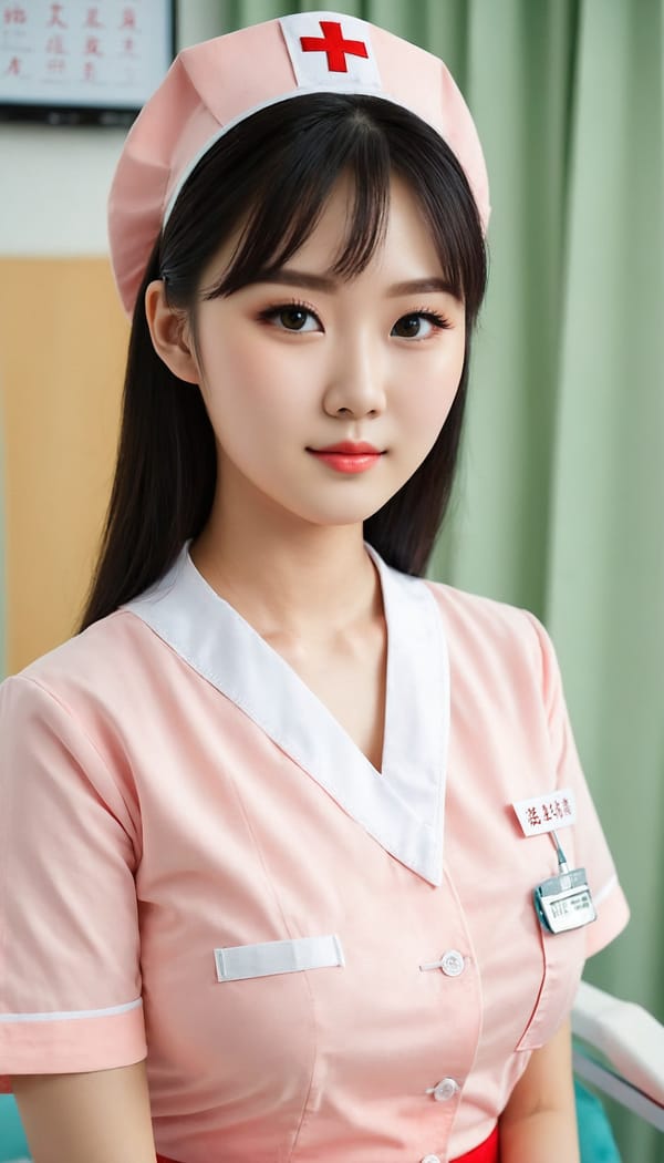 Tags: 21872187, SDXL
{"3": {"inputs": {"seed": 371286609677206, "steps": 64, "cfg": 7.88, "sampler_name": "dpmpp_2m", "scheduler": "karras", "denoise": 1.0, "model": ["27", 0], "positive": ["6", 0], "negative": ["7", 0], "latent_image": ["5", 0]}, "class_type": "KSampler"}, "4": {"inputs": {"ckpt_name": "juggernautXL_v8Rundiffusion.safetensors"}, "class_type": "CheckpointLoaderSimple"}, "5": {"inputs": {"width": 768, "height": 1344, "batch_size": 1}, "class_type": "EmptyLatentImage"}, "6": {"inputs": {"text": "20 year old girl, (chinese:1.05), (slim:1.01), (blush:1.11), (beautiful eyes:1.13), (idol:1.10), (sexy lips:1.06), (seductive pose:1.07), (eyelashes:1.10), (detailed face:1.03), (pale skin:1.07), (double eyelids:1.04), (cute:1.02), (temptress:1.09), (in a seductive pose:1.02), (large perky breasts:1.00), (cleavage:1.10), (thigh gap:1.06), (nurse in uniform:1.09) working in a hospital ward, (film:1.00), (textured skin:1.07), (detailed skin:1.04), (skin fuzz:1.08), (candid cinema:1.01), (natural looking skin:1.04), (RAW:1.03), (portra:1.02), (soft lighting:1.05)", "clip": ["27", 1]}, "class_type": "CLIPTextEncode"}, "7": {"inputs": {"text": "(low resolution:1.12), (bad hands:1.05), (twisted:1.06), (distorted:1.11), (worst quality:1.06), (open mouth:1.09), (watermark:1.05)", "clip": ["27", 1]}, "class_type": "CLIPTextEncode"}, "8": {"inputs": {"samples": ["3", 0], "vae": ["4", 2]}, "class_type": "VAEDecode"}, "25": {"inputs": {"lora_name": "nudify_xl.safetensors", "strength_model": 0.16, "strength_clip": 0.08, "model": ["4", 0], "clip": ["4", 1]}, "class_type": "LoraLoader"}, "26": {"inputs": {"lora_name": "shirtlift_SDXL_v2.safetensors", "strength_model": 0.07, "strength_clip": 0.07, "model": ["25", 0], "clip": ["25", 1]}, "class_type": "LoraLoader"}, "27": {"inputs": {"lora_name": "PerfectEyesXL.safetensors", "strength_model": 0.03, "strength_clip": 0.01, "model": ["26", 0], "clip": ["26", 1]}, "class_type": "LoraLoader"}, "30": {"inputs": {"model_name": "4x_NMKD-Superscale-SP_178000_G.pth"}, "class_type": "UpscaleModelLoader"}, "31": {"inputs": {"upscale_model": ["30", 0], "image": ["8", 0]}, "class_type": "ImageUpscaleWithModel"}, "32": {"inputs": {"upscale_method": "lanczos", "scale_by": 0.5, "image": ["31", 0]}, "class_type": "ImageScaleBy"}, "33": {"inputs": {"pixels": ["32", 0], "vae": ["4", 2]}, "class_type": "VAEEncode"}, "34": {"inputs": {"seed": 371286609677206, "steps": 64, "cfg": 7.88, "sampler_name": "dpmpp_2m", "scheduler": "karras", "denoise": 0.3, "model": ["27", 0], "positive": ["6", 0], "negative": ["7", 0], "latent_image": ["33", 0]}, "class_type": "KSampler"}, "36": {"inputs": {"samples": ["34", 0], "vae": ["4", 2]}, "class_type": "VAEDecode"}, "39": {"inputs": {"filename_prefix": "comfyapi-1707952043115", "images": ["36", 0]}, "class_type": "SaveImage"}}