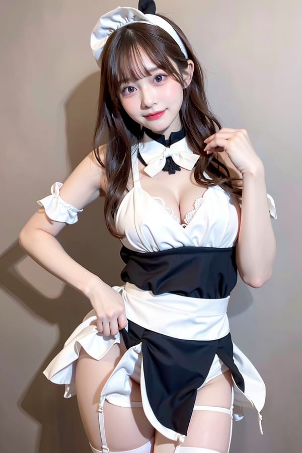 Tags: 21872187
<lora:mix4:0.41>, <lora:JapaneseDollLikeness_v15:0.69>, <lora:taiwanDollLikeness_v20:0.21>, <lora:YaeMiko_Test:0.35>, maid cafe, stockings, (maid costume:0.97), choker, bowtie, headband, (pleated skirt:0.97), (perky ass:0.98), (exposed ass:0.92), (looking back:0.95), <lora:Addams:0.27>, extremely detailed eyes, extremely detailed face, cute, (photorealistic:1.02), seductive smile, pale skin, perky breasts, textured skin, 4K, RAW, sharp, (thigh gap:1.17), blush, delicate and beautiful girl, 1girl, solo
Negative prompt: (worst quality:2.04)
Steps: 32, Sampler: DPM++ 2M Karras, CFG scale: 6.08, Seed: 2550807368, Size: 512x768, Model hash: fc2511737a, Model: chilloutmix_NiPrunedFp32Fix, Seed resize from: -1x-1, Denoising strength: 0.45, Version: v1.2.1, Hires upscale: 2.5, Hires steps: 16, Hires upscaler: ESRGAN_4x