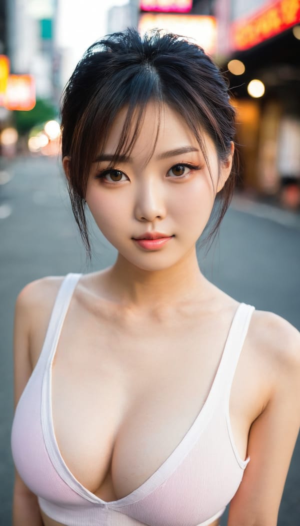 Tags: 21872187, SDXL
{"3": {"inputs": {"seed": 998066852137215, "steps": 32, "cfg": 6.87, "sampler_name": "dpmpp_2m", "scheduler": "karras", "denoise": 1.0, "model": ["27", 0], "positive": ["6", 0], "negative": ["7", 0], "latent_image": ["5", 0]}, "class_type": "KSampler"}, "4": {"inputs": {"ckpt_name": "juggernautxl.safetensors"}, "class_type": "CheckpointLoaderSimple"}, "5": {"inputs": {"width": 768, "height": 1344, "batch_size": 1}, "class_type": "EmptyLatentImage"}, "6": {"inputs": {"text": "23 year old girl, (japanese:1.02), (taiwanese:0.96), (seductive pose:0.98), (blush:1.01), (detailed face:1.09), (seductive facial expression:0.95), (double eyelids:0.96), (pale skin:1.07), (slim:1.11), (idol:1.03), (sexy lips:1.03), (temptress:1.13), (eyelashes:1.05), (beautiful eyes:1.12), (cute:1.06), (in a seductive pose:1.01), (large perky breasts:0.96), (cleavage:0.99), (thigh gap:0.99), (white tanktop:0.99), busy street, (natural looking skin:1.07), (soft lighting:1.01), (film:1.06), (candid cinema:1.08), (detailed skin:1.06), (textured skin:1.09), (skin fuzz:1.08), (portra:1.04), (RAW:1.01)", "clip": ["27", 1]}, "class_type": "CLIPTextEncode"}, "7": {"inputs": {"text": "(distorted:1.14), (open mouth:1.06), (low resolution:1.12), (worst quality:1.11), (twisted:1.07), (bad hands:1.08), (watermark:1.12)", "clip": ["27", 1]}, "class_type": "CLIPTextEncode"}, "8": {"inputs": {"samples": ["3", 0], "vae": ["4", 2]}, "class_type": "VAEDecode"}, "25": {"inputs": {"lora_name": "nudify_xl.safetensors", "strength_model": 0.28, "strength_clip": 0.13, "model": ["4", 0], "clip": ["4", 1]}, "class_type": "LoraLoader"}, "26": {"inputs": {"lora_name": "shirtlift_SDXL_v2.safetensors", "strength_model": 0.18, "strength_clip": 0.19, "model": ["25", 0], "clip": ["25", 1]}, "class_type": "LoraLoader"}, "27": {"inputs": {"lora_name": "PerfectEyesXL.safetensors", "strength_model": 0.02, "strength_clip": 0.08, "model": ["26", 0], "clip": ["26", 1]}, "class_type": "LoraLoader"}, "30": {"inputs": {"model_name": "4x_NMKD-Superscale-SP_178000_G.pth"}, "class_type": "UpscaleModelLoader"}, "31": {"inputs": {"upscale_model": ["30", 0], "image": ["8", 0]}, "class_type": "ImageUpscaleWithModel"}, "32": {"inputs": {"upscale_method": "lanczos", "scale_by": 0.5, "image": ["31", 0]}, "class_type": "ImageScaleBy"}, "33": {"inputs": {"pixels": ["32", 0], "vae": ["4", 2]}, "class_type": "VAEEncode"}, "34": {"inputs": {"seed": 998066852137215, "steps": 32, "cfg": 6.87, "sampler_name": "dpmpp_2m", "scheduler": "karras", "denoise": 0.3, "model": ["27", 0], "positive": ["6", 0], "negative": ["7", 0], "latent_image": ["33", 0]}, "class_type": "KSampler"}, "36": {"inputs": {"samples": ["34", 0], "vae": ["4", 2]}, "class_type": "VAEDecode"}, "39": {"inputs": {"filename_prefix": "comfyapi-1714832885434", "images": ["36", 0]}, "class_type": "SaveImage"}}