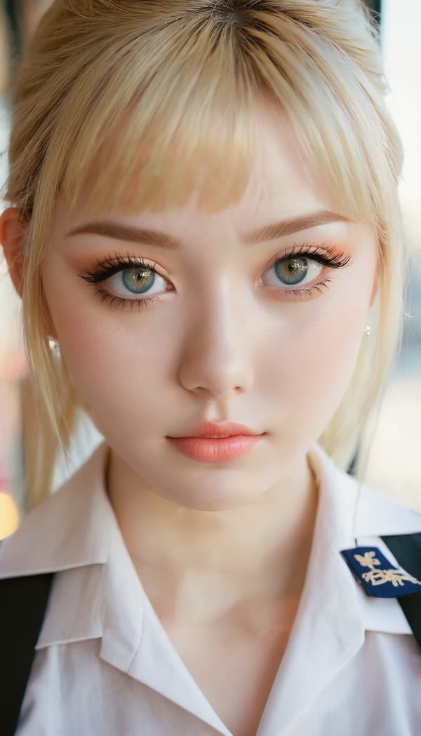 Tags: 21872187, SDXL
{"3": {"inputs": {"seed": 817934933691741, "steps": 32, "cfg": 6.99, "sampler_name": "dpmpp_2m", "scheduler": "karras", "denoise": 1.0, "model": ["27", 0], "positive": ["6", 0], "negative": ["7", 0], "latent_image": ["5", 0]}, "class_type": "KSampler"}, "4": {"inputs": {"ckpt_name": "juggernautxl.safetensors"}, "class_type": "CheckpointLoaderSimple"}, "5": {"inputs": {"width": 768, "height": 1344, "batch_size": 1}, "class_type": "EmptyLatentImage"}, "6": {"inputs": {"text": "21 year old girl, (eyelashes:1.09), (beautiful eyes:1.10), (pale skin:1.12), (blush:1.10), (slim:1.04), (detailed face:1.13), (idol:1.13), (double eyelids:1.12), (seductive facial expression:0.99), (temptress:1.03), (sexy lips:1.10), (cute:0.96), (seductive pose:0.97), (in a seductive pose:1.02), (large perky breasts:1.07), (cleavage:0.97), (thigh gap:1.07), (school uniform:1.05), choker, busy street, (candid cinema:1.08), (RAW:1.02), (natural looking skin:1.04), (portra:1.02), (film:1.07), (skin fuzz:1.01), (soft lighting:1.01), (textured skin:1.09), (detailed skin:1.03)", "clip": ["27", 1]}, "class_type": "CLIPTextEncode"}, "7": {"inputs": {"text": "(distorted:1.13), (worst quality:1.14), (low resolution:1.12), (open mouth:1.05), (bad hands:1.06), (watermark:1.07), (twisted:1.06)", "clip": ["27", 1]}, "class_type": "CLIPTextEncode"}, "8": {"inputs": {"samples": ["3", 0], "vae": ["4", 2]}, "class_type": "VAEDecode"}, "25": {"inputs": {"lora_name": "nudify_xl.safetensors", "strength_model": 0.29, "strength_clip": 0.2, "model": ["4", 0], "clip": ["4", 1]}, "class_type": "LoraLoader"}, "26": {"inputs": {"lora_name": "shirtlift_SDXL_v2.safetensors", "strength_model": 0.18, "strength_clip": 0.06, "model": ["25", 0], "clip": ["25", 1]}, "class_type": "LoraLoader"}, "27": {"inputs": {"lora_name": "PerfectEyesXL.safetensors", "strength_model": 0.19, "strength_clip": 0.1, "model": ["26", 0], "clip": ["26", 1]}, "class_type": "LoraLoader"}, "30": {"inputs": {"model_name": "4x_NMKD-Superscale-SP_178000_G.pth"}, "class_type": "UpscaleModelLoader"}, "31": {"inputs": {"upscale_model": ["30", 0], "image": ["8", 0]}, "class_type": "ImageUpscaleWithModel"}, "32": {"inputs": {"upscale_method": "lanczos", "scale_by": 0.5, "image": ["31", 0]}, "class_type": "ImageScaleBy"}, "33": {"inputs": {"pixels": ["32", 0], "vae": ["4", 2]}, "class_type": "VAEEncode"}, "34": {"inputs": {"seed": 817934933691741, "steps": 32, "cfg": 6.99, "sampler_name": "dpmpp_2m", "scheduler": "karras", "denoise": 0.3, "model": ["27", 0], "positive": ["6", 0], "negative": ["7", 0], "latent_image": ["33", 0]}, "class_type": "KSampler"}, "36": {"inputs": {"samples": ["34", 0], "vae": ["4", 2]}, "class_type": "VAEDecode"}, "39": {"inputs": {"filename_prefix": "comfyapi-1725786849008", "images": ["36", 0]}, "class_type": "SaveImage"}}