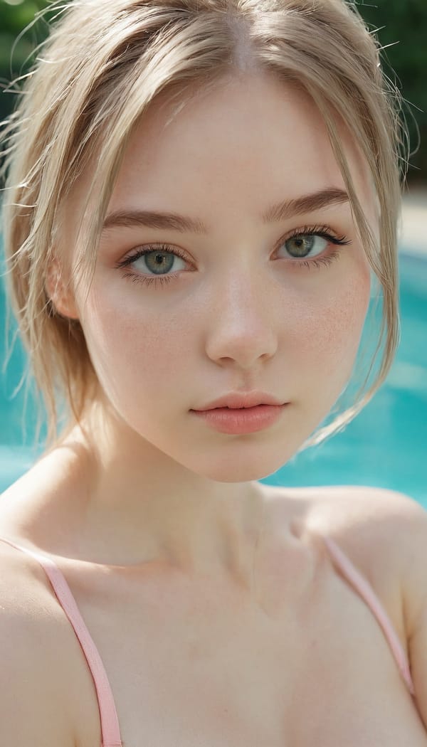 Tags: 21872187, SDXL
{"3": {"inputs": {"seed": 103097076496150, "steps": 32, "cfg": 5.05, "sampler_name": "dpmpp_2m", "scheduler": "karras", "denoise": 1.0, "model": ["27", 0], "positive": ["6", 0], "negative": ["7", 0], "latent_image": ["5", 0]}, "class_type": "KSampler"}, "4": {"inputs": {"ckpt_name": "juggernautxl.safetensors"}, "class_type": "CheckpointLoaderSimple"}, "5": {"inputs": {"width": 768, "height": 1344, "batch_size": 1}, "class_type": "EmptyLatentImage"}, "6": {"inputs": {"text": "18 year old girl, (ukrainian:1.01), (irish:1.01), (detailed face:1.08), (slim:1.11), (blush:1.11), (sexy lips:1.04), (beautiful eyes:1.05), (idol:0.98), (seductive facial expression:1.00), (temptress:1.14), (seductive pose:1.13), (double eyelids:1.14), (cute:1.09), (pale skin:1.10), (eyelashes:1.08), (in a seductive pose:1.01), (large perky breasts:1.09), (cleavage:1.09), (thigh gap:0.97), (in a swimsuit:0.97) at a pool, (candid cinema:1.02), (RAW:1.09), (detailed skin:1.06), (skin fuzz:1.04), (film:1.08), (portra:1.08), (textured skin:1.07), (natural looking skin:1.04), (soft lighting:1.06)", "clip": ["27", 1]}, "class_type": "CLIPTextEncode"}, "7": {"inputs": {"text": "(twisted:1.12), (worst quality:1.06), (distorted:1.12), (low resolution:1.14), (watermark:1.07), (bad hands:1.06), (open mouth:1.08)", "clip": ["27", 1]}, "class_type": "CLIPTextEncode"}, "8": {"inputs": {"samples": ["3", 0], "vae": ["4", 2]}, "class_type": "VAEDecode"}, "25": {"inputs": {"lora_name": "nudify_xl.safetensors", "strength_model": 0.11, "strength_clip": 0.2, "model": ["4", 0], "clip": ["4", 1]}, "class_type": "LoraLoader"}, "26": {"inputs": {"lora_name": "shirtlift_SDXL_v2.safetensors", "strength_model": 0.11, "strength_clip": 0.03, "model": ["25", 0], "clip": ["25", 1]}, "class_type": "LoraLoader"}, "27": {"inputs": {"lora_name": "PerfectEyesXL.safetensors", "strength_model": 0.05, "strength_clip": 0.16, "model": ["26", 0], "clip": ["26", 1]}, "class_type": "LoraLoader"}, "30": {"inputs": {"model_name": "4x_NMKD-Superscale-SP_178000_G.pth"}, "class_type": "UpscaleModelLoader"}, "31": {"inputs": {"upscale_model": ["30", 0], "image": ["8", 0]}, "class_type": "ImageUpscaleWithModel"}, "32": {"inputs": {"upscale_method": "lanczos", "scale_by": 0.5, "image": ["31", 0]}, "class_type": "ImageScaleBy"}, "33": {"inputs": {"pixels": ["32", 0], "vae": ["4", 2]}, "class_type": "VAEEncode"}, "34": {"inputs": {"seed": 103097076496150, "steps": 32, "cfg": 5.05, "sampler_name": "dpmpp_2m", "scheduler": "karras", "denoise": 0.3, "model": ["27", 0], "positive": ["6", 0], "negative": ["7", 0], "latent_image": ["33", 0]}, "class_type": "KSampler"}, "36": {"inputs": {"samples": ["34", 0], "vae": ["4", 2]}, "class_type": "VAEDecode"}, "39": {"inputs": {"filename_prefix": "comfyapi-1726930812330", "images": ["36", 0]}, "class_type": "SaveImage"}}