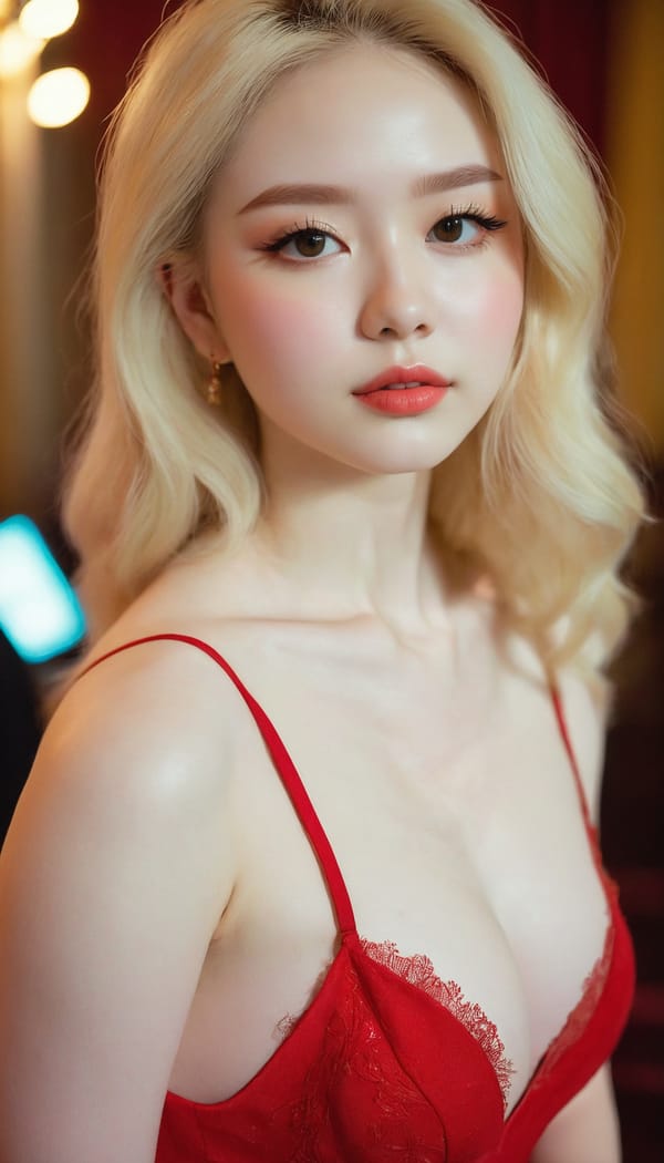 Tags: 21872187, SDXL
{"3": {"inputs": {"seed": 176139679724410, "steps": 64, "cfg": 6.07, "sampler_name": "dpmpp_2m", "scheduler": "karras", "denoise": 1.0, "model": ["27", 0], "positive": ["6", 0], "negative": ["7", 0], "latent_image": ["5", 0]}, "class_type": "KSampler"}, "4": {"inputs": {"ckpt_name": "juggernautxl.safetensors"}, "class_type": "CheckpointLoaderSimple"}, "5": {"inputs": {"width": 768, "height": 1344, "batch_size": 1}, "class_type": "EmptyLatentImage"}, "6": {"inputs": {"text": "19 year old girl, (double eyelids:0.96), (idol:1.09), (temptress:1.08), (pale skin:1.03), (beautiful eyes:0.97), (sexy lips:1.08), (seductive pose:1.10), (detailed face:1.04), (slim:1.03), (blush:0.96), (seductive facial expression:1.01), (eyelashes:1.13), (on all fours:1.13), (spreading ass cheeks:1.07), (from behind:1.03), (backboob:0.98), (wearing a low-cut red dress:0.96) at a ballroom, (candid cinema:1.05), (skin fuzz:1.08), (textured skin:1.03), (RAW:1.09), (natural looking skin:1.04), (soft lighting:1.07), (portra:1.05), (film:1.05), (detailed skin:1.00)", "clip": ["27", 1]}, "class_type": "CLIPTextEncode"}, "7": {"inputs": {"text": "(bad hands:1.07), (worst quality:1.07), (open mouth:1.06), (distorted:1.13), (watermark:1.13), (twisted:1.11), (low resolution:1.09)", "clip": ["27", 1]}, "class_type": "CLIPTextEncode"}, "8": {"inputs": {"samples": ["3", 0], "vae": ["4", 2]}, "class_type": "VAEDecode"}, "25": {"inputs": {"lora_name": "nudify_xl.safetensors", "strength_model": 0.19, "strength_clip": 0.0, "model": ["4", 0], "clip": ["4", 1]}, "class_type": "LoraLoader"}, "26": {"inputs": {"lora_name": "shirtlift_SDXL_v2.safetensors", "strength_model": 0.0, "strength_clip": 0.17, "model": ["25", 0], "clip": ["25", 1]}, "class_type": "LoraLoader"}, "27": {"inputs": {"lora_name": "PerfectEyesXL.safetensors", "strength_model": 0.0, "strength_clip": 0.12, "model": ["26", 0], "clip": ["26", 1]}, "class_type": "LoraLoader"}, "30": {"inputs": {"model_name": "4x_NMKD-Superscale-SP_178000_G.pth"}, "class_type": "UpscaleModelLoader"}, "31": {"inputs": {"upscale_model": ["30", 0], "image": ["8", 0]}, "class_type": "ImageUpscaleWithModel"}, "32": {"inputs": {"upscale_method": "lanczos", "scale_by": 0.5, "image": ["31", 0]}, "class_type": "ImageScaleBy"}, "33": {"inputs": {"pixels": ["32", 0], "vae": ["4", 2]}, "class_type": "VAEEncode"}, "34": {"inputs": {"seed": 176139679724410, "steps": 64, "cfg": 6.07, "sampler_name": "dpmpp_2m", "scheduler": "karras", "denoise": 0.3, "model": ["27", 0], "positive": ["6", 0], "negative": ["7", 0], "latent_image": ["33", 0]}, "class_type": "KSampler"}, "36": {"inputs": {"samples": ["34", 0], "vae": ["4", 2]}, "class_type": "VAEDecode"}, "39": {"inputs": {"filename_prefix": "comfyapi-1724034336186", "images": ["36", 0]}, "class_type": "SaveImage"}}