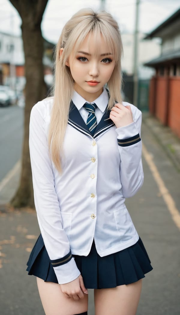 Tags: 21872187, SDXL
{"3": {"inputs": {"seed": 762444823886314, "steps": 64, "cfg": 5.1, "sampler_name": "dpmpp_2m", "scheduler": "karras", "denoise": 1.0, "model": ["27", 0], "positive": ["6", 0], "negative": ["7", 0], "latent_image": ["5", 0]}, "class_type": "KSampler"}, "4": {"inputs": {"ckpt_name": "juggernautxl.safetensors"}, "class_type": "CheckpointLoaderSimple"}, "5": {"inputs": {"width": 768, "height": 1344, "batch_size": 1}, "class_type": "EmptyLatentImage"}, "6": {"inputs": {"text": "21 year old girl, (irish:1.06), (ukrainian:1.09), (japanese:1.04), (seductive pose:1.11), (beautiful eyes:1.02), (sexy lips:1.13), (eyelashes:1.09), (blush:1.03), (cute:1.07), (idol:1.13), (temptress:1.01), (pale skin:1.09), (double eyelids:0.95), (slim:0.96), (detailed face:1.05), (perky ass:1.05), (exposed ass:1.08), (looking back:1.13), (sexy ass:1.10), (thigh gap:1.10), (school uniform:1.06), choker, busy street, (detailed skin:1.02), (skin fuzz:1.09), (film:1.08), (natural looking skin:1.04), (RAW:1.04), (portra:1.05), (textured skin:1.01), (soft lighting:1.05)", "clip": ["27", 1]}, "class_type": "CLIPTextEncode"}, "7": {"inputs": {"text": "(worst quality:1.08), (open mouth:1.06), (watermark:1.09), (twisted:1.13), (distorted:1.05), (bad hands:1.12)", "clip": ["27", 1]}, "class_type": "CLIPTextEncode"}, "8": {"inputs": {"samples": ["3", 0], "vae": ["4", 2]}, "class_type": "VAEDecode"}, "25": {"inputs": {"lora_name": "nudify_xl.safetensors", "strength_model": 0.06, "strength_clip": 0.02, "model": ["4", 0], "clip": ["4", 1]}, "class_type": "LoraLoader"}, "26": {"inputs": {"lora_name": "shirtlift_SDXL_v2.safetensors", "strength_model": 0.02, "strength_clip": 0.11, "model": ["25", 0], "clip": ["25", 1]}, "class_type": "LoraLoader"}, "27": {"inputs": {"lora_name": "PerfectEyesXL.safetensors", "strength_model": 0.03, "strength_clip": 0.15, "model": ["26", 0], "clip": ["26", 1]}, "class_type": "LoraLoader"}, "30": {"inputs": {"model_name": "4x_NMKD-Superscale-SP_178000_G.pth"}, "class_type": "UpscaleModelLoader"}, "31": {"inputs": {"upscale_model": ["30", 0], "image": ["8", 0]}, "class_type": "ImageUpscaleWithModel"}, "32": {"inputs": {"upscale_method": "lanczos", "scale_by": 0.5, "image": ["31", 0]}, "class_type": "ImageScaleBy"}, "33": {"inputs": {"pixels": ["32", 0], "vae": ["4", 2]}, "class_type": "VAEEncode"}, "34": {"inputs": {"seed": 762444823886314, "steps": 64, "cfg": 5.1, "sampler_name": "dpmpp_2m", "scheduler": "karras", "denoise": 0.3, "model": ["27", 0], "positive": ["6", 0], "negative": ["7", 0], "latent_image": ["33", 0]}, "class_type": "KSampler"}, "36": {"inputs": {"samples": ["34", 0], "vae": ["4", 2]}, "class_type": "VAEDecode"}, "39": {"inputs": {"filename_prefix": "comfyapi-1730495336007", "images": ["36", 0]}, "class_type": "SaveImage"}}