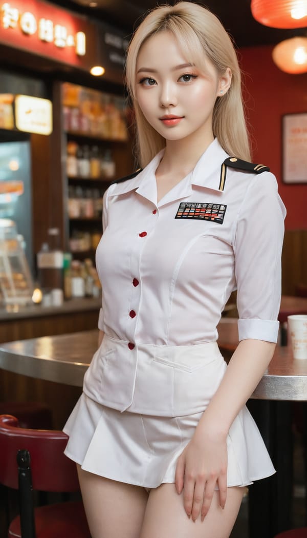 Tags: 21872187, SDXL
{"3": {"inputs": {"seed": 770123888079533, "steps": 64, "cfg": 6.16, "sampler_name": "dpmpp_2m", "scheduler": "karras", "denoise": 1.0, "model": ["27", 0], "positive": ["6", 0], "negative": ["7", 0], "latent_image": ["5", 0]}, "class_type": "KSampler"}, "4": {"inputs": {"ckpt_name": "juggernautxl.safetensors"}, "class_type": "CheckpointLoaderSimple"}, "5": {"inputs": {"width": 768, "height": 1344, "batch_size": 1}, "class_type": "EmptyLatentImage"}, "6": {"inputs": {"text": "23 year old girl, (russian:1.01), (korean:1.13), (eyelashes:1.07), (seductive pose:1.01), (beautiful eyes:1.05), (pale skin:1.09), (sexy lips:1.08), (slim:1.05), (seductive facial expression:0.98), (temptress:1.00), (detailed face:1.09), (blush:1.06), (double eyelids:1.13), (cute:0.95), (idol:1.14), (perky ass:1.01), (exposed ass:0.95), (looking back:1.01), (sexy ass:1.06), (thigh gap:1.00), (a waitress in uniform:1.11) working at a restaurant, (RAW:1.05), (candid cinema:1.07), (textured skin:1.06), (film:1.07), (portra:1.02), (detailed skin:1.04), (natural looking skin:1.04), (soft lighting:1.07), (skin fuzz:1.08)", "clip": ["27", 1]}, "class_type": "CLIPTextEncode"}, "7": {"inputs": {"text": "(distorted:1.05), (low resolution:1.14), (twisted:1.05), (watermark:1.07), (worst quality:1.13), (open mouth:1.09), (bad hands:1.07)", "clip": ["27", 1]}, "class_type": "CLIPTextEncode"}, "8": {"inputs": {"samples": ["3", 0], "vae": ["4", 2]}, "class_type": "VAEDecode"}, "25": {"inputs": {"lora_name": "nudify_xl.safetensors", "strength_model": 0.22, "strength_clip": 0.14, "model": ["4", 0], "clip": ["4", 1]}, "class_type": "LoraLoader"}, "26": {"inputs": {"lora_name": "shirtlift_SDXL_v2.safetensors", "strength_model": 0.11, "strength_clip": 0.05, "model": ["25", 0], "clip": ["25", 1]}, "class_type": "LoraLoader"}, "27": {"inputs": {"lora_name": "PerfectEyesXL.safetensors", "strength_model": 0.09, "strength_clip": 0.17, "model": ["26", 0], "clip": ["26", 1]}, "class_type": "LoraLoader"}, "30": {"inputs": {"model_name": "4x_NMKD-Superscale-SP_178000_G.pth"}, "class_type": "UpscaleModelLoader"}, "31": {"inputs": {"upscale_model": ["30", 0], "image": ["8", 0]}, "class_type": "ImageUpscaleWithModel"}, "32": {"inputs": {"upscale_method": "lanczos", "scale_by": 0.5, "image": ["31", 0]}, "class_type": "ImageScaleBy"}, "33": {"inputs": {"pixels": ["32", 0], "vae": ["4", 2]}, "class_type": "VAEEncode"}, "34": {"inputs": {"seed": 770123888079533, "steps": 64, "cfg": 6.16, "sampler_name": "dpmpp_2m", "scheduler": "karras", "denoise": 0.3, "model": ["27", 0], "positive": ["6", 0], "negative": ["7", 0], "latent_image": ["33", 0]}, "class_type": "KSampler"}, "36": {"inputs": {"samples": ["34", 0], "vae": ["4", 2]}, "class_type": "VAEDecode"}, "39": {"inputs": {"filename_prefix": "comfyapi-1731821036542", "images": ["36", 0]}, "class_type": "SaveImage"}}