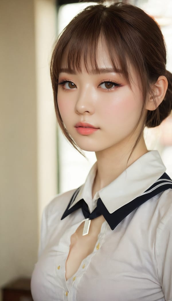 Tags: 21872187, SDXL
{"3": {"inputs": {"seed": 469309286006405, "steps": 32, "cfg": 5.48, "sampler_name": "dpmpp_2m", "scheduler": "karras", "denoise": 1.0, "model": ["27", 0], "positive": ["6", 0], "negative": ["7", 0], "latent_image": ["5", 0]}, "class_type": "KSampler"}, "4": {"inputs": {"ckpt_name": "juggernautxl.safetensors"}, "class_type": "CheckpointLoaderSimple"}, "5": {"inputs": {"width": 768, "height": 1344, "batch_size": 1}, "class_type": "EmptyLatentImage"}, "6": {"inputs": {"text": "19 year old girl, (sexy lips:1.11), (seductive pose:0.98), (eyelashes:1.07), (pale skin:1.07), (double eyelids:0.95), (temptress:1.03), (blush:1.09), (idol:1.04), (detailed face:1.05), (seductive facial expression:1.00), (beautiful eyes:1.05), (slim:1.09), (cute:1.06), (in a seductive pose:0.97), (large perky breasts:0.97), (cleavage:1.13), (thigh gap:1.01), (school uniform:1.10), choker, busy street, (natural looking skin:1.03), (film:1.07), (textured skin:1.03), (candid cinema:1.05), (RAW:1.05), (portra:1.00), (soft lighting:1.07), (skin fuzz:1.08), (detailed skin:1.07)", "clip": ["27", 1]}, "class_type": "CLIPTextEncode"}, "7": {"inputs": {"text": "(distorted:1.12), (low resolution:1.08), (twisted:1.06), (bad hands:1.07), (worst quality:1.06), (watermark:1.06), (open mouth:1.06)", "clip": ["27", 1]}, "class_type": "CLIPTextEncode"}, "8": {"inputs": {"samples": ["3", 0], "vae": ["4", 2]}, "class_type": "VAEDecode"}, "25": {"inputs": {"lora_name": "nudify_xl.safetensors", "strength_model": 0.24, "strength_clip": 0.06, "model": ["4", 0], "clip": ["4", 1]}, "class_type": "LoraLoader"}, "26": {"inputs": {"lora_name": "shirtlift_SDXL_v2.safetensors", "strength_model": 0.05, "strength_clip": 0.04, "model": ["25", 0], "clip": ["25", 1]}, "class_type": "LoraLoader"}, "27": {"inputs": {"lora_name": "PerfectEyesXL.safetensors", "strength_model": 0.07, "strength_clip": 0.13, "model": ["26", 0], "clip": ["26", 1]}, "class_type": "LoraLoader"}, "30": {"inputs": {"model_name": "4x_NMKD-Superscale-SP_178000_G.pth"}, "class_type": "UpscaleModelLoader"}, "31": {"inputs": {"upscale_model": ["30", 0], "image": ["8", 0]}, "class_type": "ImageUpscaleWithModel"}, "32": {"inputs": {"upscale_method": "lanczos", "scale_by": 0.5, "image": ["31", 0]}, "class_type": "ImageScaleBy"}, "33": {"inputs": {"pixels": ["32", 0], "vae": ["4", 2]}, "class_type": "VAEEncode"}, "34": {"inputs": {"seed": 469309286006405, "steps": 32, "cfg": 5.48, "sampler_name": "dpmpp_2m", "scheduler": "karras", "denoise": 0.3, "model": ["27", 0], "positive": ["6", 0], "negative": ["7", 0], "latent_image": ["33", 0]}, "class_type": "KSampler"}, "36": {"inputs": {"samples": ["34", 0], "vae": ["4", 2]}, "class_type": "VAEDecode"}, "39": {"inputs": {"filename_prefix": "comfyapi-1716801819264", "images": ["36", 0]}, "class_type": "SaveImage"}}