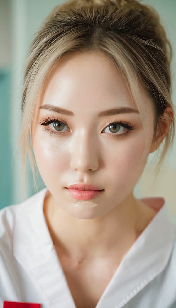 Tags: 21872187, SDXL
{"3": {"inputs": {"seed": 772887084994329, "steps": 64, "cfg": 6.96, "sampler_name": "dpmpp_2m", "scheduler": "karras", "denoise": 1.0, "model": ["27", 0], "positive": ["6", 0], "negative": ["7", 0], "latent_image": ["5", 0]}, "class_type": "KSampler"}, "4": {"inputs": {"ckpt_name": "juggernautxl.safetensors"}, "class_type": "CheckpointLoaderSimple"}, "5": {"inputs": {"width": 768, "height": 1344, "batch_size": 1}, "class_type": "EmptyLatentImage"}, "6": {"inputs": {"text": "20 year old girl, (temptress:1.06), (seductive facial expression:1.03), (blush:0.95), (beautiful eyes:0.97), (detailed face:1.13), (double eyelids:1.13), (idol:0.96), (eyelashes:1.08), (pale skin:1.00), (slim:1.11), (seductive pose:1.01), (sexy lips:1.04), (cute:1.06), (perky ass:0.95), (exposed ass:0.97), (looking back:1.02), (sexy ass:0.99), (thigh gap:1.07), (nurse in uniform:1.09) working in a hospital ward, (textured skin:1.09), (detailed skin:1.00), (candid cinema:1.03), (skin fuzz:1.09), (natural looking skin:1.05), (portra:1.09), (soft lighting:1.09), (RAW:1.01), (film:1.09)", "clip": ["27", 1]}, "class_type": "CLIPTextEncode"}, "7": {"inputs": {"text": "(distorted:1.13), (worst quality:1.10), (watermark:1.12), (twisted:1.05), (bad hands:1.12), (low resolution:1.13)", "clip": ["27", 1]}, "class_type": "CLIPTextEncode"}, "8": {"inputs": {"samples": ["3", 0], "vae": ["4", 2]}, "class_type": "VAEDecode"}, "25": {"inputs": {"lora_name": "nudify_xl.safetensors", "strength_model": 0.34, "strength_clip": 0.29, "model": ["4", 0], "clip": ["4", 1]}, "class_type": "LoraLoader"}, "26": {"inputs": {"lora_name": "shirtlift_SDXL_v2.safetensors", "strength_model": 0.01, "strength_clip": 0.02, "model": ["25", 0], "clip": ["25", 1]}, "class_type": "LoraLoader"}, "27": {"inputs": {"lora_name": "PerfectEyesXL.safetensors", "strength_model": 0.19, "strength_clip": 0.07, "model": ["26", 0], "clip": ["26", 1]}, "class_type": "LoraLoader"}, "30": {"inputs": {"model_name": "4x_NMKD-Superscale-SP_178000_G.pth"}, "class_type": "UpscaleModelLoader"}, "31": {"inputs": {"upscale_model": ["30", 0], "image": ["8", 0]}, "class_type": "ImageUpscaleWithModel"}, "32": {"inputs": {"upscale_method": "lanczos", "scale_by": 0.5, "image": ["31", 0]}, "class_type": "ImageScaleBy"}, "33": {"inputs": {"pixels": ["32", 0], "vae": ["4", 2]}, "class_type": "VAEEncode"}, "34": {"inputs": {"seed": 772887084994329, "steps": 64, "cfg": 6.96, "sampler_name": "dpmpp_2m", "scheduler": "karras", "denoise": 0.3, "model": ["27", 0], "positive": ["6", 0], "negative": ["7", 0], "latent_image": ["33", 0]}, "class_type": "KSampler"}, "36": {"inputs": {"samples": ["34", 0], "vae": ["4", 2]}, "class_type": "VAEDecode"}, "39": {"inputs": {"filename_prefix": "comfyapi-1726927777805", "images": ["36", 0]}, "class_type": "SaveImage"}}