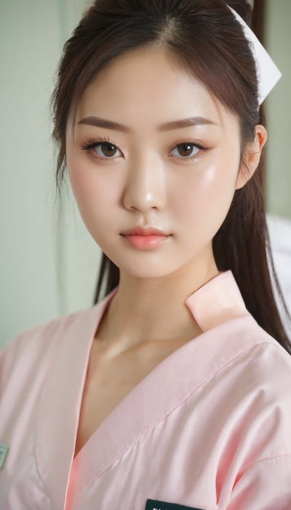 Tags: 21872187, SDXL
{"3": {"inputs": {"seed": 912405469486416, "steps": 32, "cfg": 5.64, "sampler_name": "dpmpp_2m", "scheduler": "karras", "denoise": 1.0, "model": ["27", 0], "positive": ["6", 0], "negative": ["7", 0], "latent_image": ["5", 0]}, "class_type": "KSampler"}, "4": {"inputs": {"ckpt_name": "juggernautxl.safetensors"}, "class_type": "CheckpointLoaderSimple"}, "5": {"inputs": {"width": 768, "height": 1344, "batch_size": 1}, "class_type": "EmptyLatentImage"}, "6": {"inputs": {"text": "20 year old girl, (japanese:1.09), (double eyelids:1.09), (detailed face:1.05), (seductive facial expression:1.06), (pale skin:0.99), (blush:0.99), (idol:1.05), (sexy lips:1.04), (beautiful eyes:1.14), (slim:1.04), (temptress:1.07), (eyelashes:1.03), (in a seductive pose:1.13), (large perky breasts:1.04), (cleavage:1.06), (thigh gap:1.05), (nurse in uniform:1.12) working in a hospital ward, (skin fuzz:1.09), (candid cinema:1.04), (soft lighting:1.06), (textured skin:1.02), (RAW:1.04), (natural looking skin:1.06), (detailed skin:1.09), (portra:1.01), (film:1.05)", "clip": ["27", 1]}, "class_type": "CLIPTextEncode"}, "7": {"inputs": {"text": "(open mouth:1.13), (distorted:1.13), (twisted:1.09), (low resolution:1.11), (worst quality:1.08), (watermark:1.06), (bad hands:1.12)", "clip": ["27", 1]}, "class_type": "CLIPTextEncode"}, "8": {"inputs": {"samples": ["3", 0], "vae": ["4", 2]}, "class_type": "VAEDecode"}, "25": {"inputs": {"lora_name": "nudify_xl.safetensors", "strength_model": 0.05, "strength_clip": 0.39, "model": ["4", 0], "clip": ["4", 1]}, "class_type": "LoraLoader"}, "26": {"inputs": {"lora_name": "shirtlift_SDXL_v2.safetensors", "strength_model": 0.0, "strength_clip": 0.01, "model": ["25", 0], "clip": ["25", 1]}, "class_type": "LoraLoader"}, "27": {"inputs": {"lora_name": "PerfectEyesXL.safetensors", "strength_model": 0.06, "strength_clip": 0.19, "model": ["26", 0], "clip": ["26", 1]}, "class_type": "LoraLoader"}, "30": {"inputs": {"model_name": "4x_NMKD-Superscale-SP_178000_G.pth"}, "class_type": "UpscaleModelLoader"}, "31": {"inputs": {"upscale_model": ["30", 0], "image": ["8", 0]}, "class_type": "ImageUpscaleWithModel"}, "32": {"inputs": {"upscale_method": "lanczos", "scale_by": 0.5, "image": ["31", 0]}, "class_type": "ImageScaleBy"}, "33": {"inputs": {"pixels": ["32", 0], "vae": ["4", 2]}, "class_type": "VAEEncode"}, "34": {"inputs": {"seed": 912405469486416, "steps": 32, "cfg": 5.64, "sampler_name": "dpmpp_2m", "scheduler": "karras", "denoise": 0.3, "model": ["27", 0], "positive": ["6", 0], "negative": ["7", 0], "latent_image": ["33", 0]}, "class_type": "KSampler"}, "36": {"inputs": {"samples": ["34", 0], "vae": ["4", 2]}, "class_type": "VAEDecode"}, "39": {"inputs": {"filename_prefix": "comfyapi-1713442606632", "images": ["36", 0]}, "class_type": "SaveImage"}}